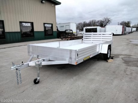 Check out this New Aluma 81&quot;X14&#39; Utility Trailer from Visto&#39;s Trailer Sales in West Fargo, ND. Stock # 281213

Standard Features:-3500lb Torsion Axle-Extruded Aluminum Floor-2&#39;&#39; Coupler-Aluminum Wheels-LED Lighting-(8) Tie Down Loops-12&#39;&#39; Stoneguard-Swivel Tongue Jack-Side Rail Ramps-12&quot; Solid Sides

*MAY BE SHOWN W/ OPTIONAL SPARE AND CARRIER*

Visto&#39;s Trailer Sales not only offers trailer sales and truck beds, but also provides parts and service support. We&#39;re here to provide you with full support for your trailer needs.

Don&#39;t forget to shop our Parts department or ask our expert sales team about recommendations or upgrades fit for your trailer, such as spare tires, mounts, toolboxes, and more. We&#39;re here to make your hauling experience easier and more efficient! 

Did you know we offer custom trailer design and ordering? Our trailer sales team will work with you to find the best option fit for your hauling needs. Give us a call at 701-282-0229 to speak with our sales team, or stop by our dealership in West Fargo, ND to see our trailer inventory in person.