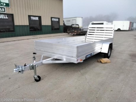 Check out this New Aluma 63&quot;X12&#39; Utility Trailer from Visto&#39;s Trailer Sales in West Fargo, ND. Stock # 281944

Standard Features:-2200lb Torsion Axle-2&#39;&#39; Coupler-Aluminum Wheels-LED Lighting-Extruded Aluminum Floor-Swivel Tongue Jack-Ramp Gate-(4) Weld On Tie Loops

Upgrades Added:-12&quot; Stoneguard-12&quot; Solid Sides

*MAY BE SHOWN W/ OPTIONAL SPARE AND CARRIER*

Visto&#39;s Trailer Sales not only offers trailer sales and truck beds, but also provides parts and service support. We&#39;re here to provide you with full support for your trailer needs.

Don&#39;t forget to shop our Parts department or ask our expert sales team about recommendations or upgrades fit for your trailer, such as spare tires, mounts, toolboxes, and more. We&#39;re here to make your hauling experience easier and more efficient! 

Did you know we offer custom trailer design and ordering? Our trailer sales team will work with you to find the best option fit for your hauling needs. Give us a call at 701-282-0229 to speak with our sales team, or stop by our dealership in West Fargo, ND to see our trailer inventory in person.