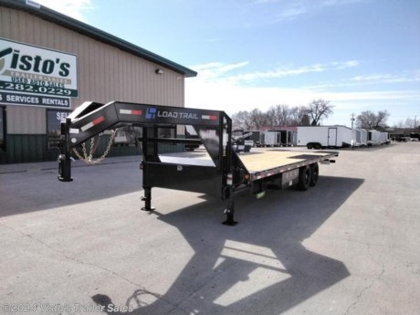 Check out this New Load Trail 102&quot; X 26&#39; Gooseneck Tilt Trailer from Visto&#39;s Trailer Sales in West Fargo, ND. Stock # 319732

Standard Features:-2-7,000 Lb Dexter Spring Axles (2 Elec FSA Brakes)-ST235/80 R16 LRE 10 Ply. (BLACK WHEELS)-Coupler 2-5/16&quot; Adj. Rd. 12 lb. (Standard Neck &amp; Coupler)-Treated Wood Floor-Diamond Plate Over Wheels-16&quot; Cross-Members-Jack Spring Loaded Drop Leg 2-10K-Full Tilt Deck-Lights LED (w/Cold Weather Harness)-Stud Junction Box-Standard Battery Wall Charger (5 Amp)

Upgrades Added:-Front Tool Box (Full Width Between Risers)-Winch Plate (8&quot; Channel)-TUFF Wireless Remote (2-Button)-1-MAX-STEP (15&quot;)

*MAY BE SHOWN W/ OPTIONAL SPARE AND CARRIER*

Visto&#39;s Trailer Sales not only offers trailer sales and truck beds, but also provides parts and service support. We&#39;re here to provide you with full support for your trailer needs.

Don&#39;t forget to shop our Parts department or ask our expert sales team about recommendations or upgrades fit for your trailer, such as spare tires, mounts, toolboxes, and more. We&#39;re here to make your hauling experience easier and more efficient! 

Did you know we offer custom trailer design and ordering? Our trailer sales team will work with you to find the best option fit for your hauling needs. Give us a call at 701-282-0229 to speak with our sales team, or stop by our dealership in West Fargo, ND to see our trailer inventory in person.