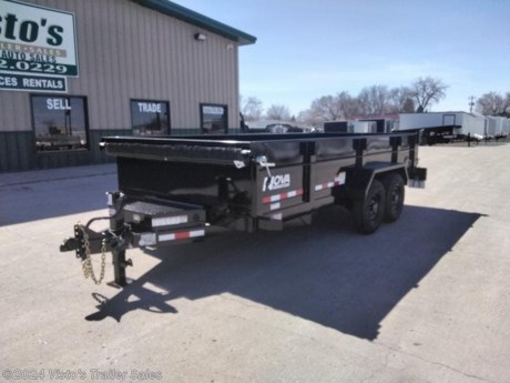 Check out this New Midsota Nova DT 82&quot;X16&#39; Dump Trailer from Visto&#39;s Trailer Sales in West Fargo, ND. Stock # 117024

Standard Features:-Self Adjusting Electric Brakes-16&quot; E Range 10 Ply Tires (235/80R16)-Spare Tire Carrier (Welded On)-29&quot; Bed Height-24&quot; Tall, 11-Gauge (1/8&quot;) Sides-11-Gauge (1/8&quot;) Floor-16&quot; Crossmember Spacing-Tuck Under 6&#39; Ramps and Carriers-5 D-Ring Tie-Downs-2-Way Double Door-Roll Tarp Kit-Anti-Sail Bar-12k Spring Return Jack (Bolt On)-Steel A-Frame Lockable Toolbox-On-Board Charger-12V Deep Cycle Battery-Scissor Hoist-Power Up/Power Down-LED Lights-No Exposed Wiring-Cold Weather 7-Way Plug (-85)-2-5/16&quot; EZ Latch Adjustable Coupler-PPG Polyurethane Primer &amp; Paint-1 Year Frame Warranty

*MAY BE SHOWN W/ OPTIONAL SPARE AND CARRIER*

Visto&#39;s Trailer Sales not only offers trailer sales and truck beds, but also provides parts and service support. We&#39;re here to provide you with full support for your trailer needs.

Don&#39;t forget to shop our Parts department or ask our expert sales team about recommendations or upgrades fit for your trailer, such as spare tires, mounts, toolboxes, and more. We&#39;re here to make your hauling experience easier and more efficient! 

Did you know we offer custom trailer design and ordering? Our trailer sales team will work with you to find the best option fit for your hauling needs. Give us a call at 701-282-0229 to speak with our sales team, or stop by our dealership in West Fargo, ND to see our trailer inventory in person.
