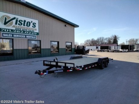 Check out this New Load Trail 83&quot;X20&#39; Equipment Trailer from Visto&#39;s Trailer Sales in West Fargo, ND. Stock #310558

Standard Features:-(2) 5200lb Spring Axles (Electric Brakes)-2 5/16&quot; Coupler (Adjustable)-Treated Wood Floor-Jack Drop Leg 7000lbs-24&quot; Cross-Members-LED Lights-(4) Weld On D-Rings-Spare Tire Mount

Upgrades Added:-Rear Slide In Ramps 5&#39;x16&quot;-Removable Fenders


*MAY BE SHOWN W/ OPTIONAL SPARE AND CARRIER*

Visto&#39;s Trailer Sales not only offers trailer sales and truck beds, but also provides parts and service support. We&#39;re here to provide you with full support for your trailer needs.

Don&#39;t forget to shop our Parts department or ask our expert sales team about recommendations or upgrades fit for your trailer, such as spare tires, mounts, toolboxes, and more. We&#39;re here to make your hauling experience easier and more efficient! 

Did you know we offer custom trailer design and ordering? Our trailer sales team will work with you to find the best option fit for your hauling needs. Give us a call at 701-282-0229 to speak with our sales team, or stop by our dealership in West Fargo, ND to see our trailer inventory in person.