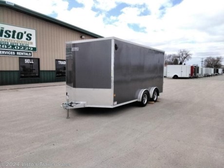 Check out this New EZ Hauler 7.5&#39;X16&#39; Enclosed Trailer from Visto&#39;s Trailer Sales in West Fargo, ND. Stock # 028517

Standard Features:-2-3,500lb Spring Axles-2 5/16&quot; Coupler-Screwless Exterior-32&quot; Side Door-Rear Ramp Door-79&quot; Interior Height

Upgrades Added:-7.5&#39; Wide

*MAY BE SHOWN W/ OPTIONAL SPARE AND CARRIER*

Visto&#39;s Trailer Sales not only offers trailer sales and truck beds, but also provides parts and service support. We&#39;re here to provide you with full support for your trailer needs.

Don&#39;t forget to shop our Parts department or ask our expert sales team about recommendations or upgrades fit for your trailer, such as spare tires, mounts, toolboxes, and more. We&#39;re here to make your hauling experience easier and more efficient! 

Did you know we offer custom trailer design and ordering? Our trailer sales team will work with you to find the best option fit for your hauling needs. Give us a call at 701-282-0229 to speak with our sales team, or stop by our dealership in West Fargo, ND to see our trailer inventory in person.