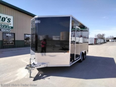 Check out this New EZ-Hauler 8.5&#39;X16&#39; Enclosed Trailer from Visto&#39;s Trailer Sales in West Fargo, ND. Stock # 028505 

Standard Features:-16&quot; O/C Walls, Roof &amp; Floor Studs-2&quot;x5&quot; Subtube Framing-.030 Screwless Skin, Bonded on Seams-One Piece Aluminum Roof-Box Length: 16&#39;-Box Width: 99&quot;-Interior Height: 88&quot;-Rear Door Opening: 85&quot;-Axles: 2-3k Braked Leaf Spring Axles, 4&quot; Drop-24&quot; Stoneguard-Tire:15&quot; Silver Mods 205/75R15-2 5/16&quot; Coupler-GVW: 7000#-(2) Dome Lights w/Wall Switch-Car Hauler Grade Rear Ramp w/Spring Assist, Starter Flap-Beavertail Construction-5000# Center Jack-3/4&quot; Water Resistant Decking-White Vinyl Faced Luan Walls-Exterior LED Lighting-Plastic Salem Vents-3&quot; Exterior Trim-Interior Cove Trim Package-(4) HD D-Rings-32&quot;x72&quot; Side Access Door w/ Paddle Handle &amp; Piano Hinge

Upgrades Added:-Driver Side Door-36&quot; V-Nose-Torsion Axles-Slope V-Nose

*MAY BE SHOWN W/ OPTIONAL SPARE AND CARRIER*

Visto&#39;s Trailer Sales not only offers trailer sales and truck beds, but also provides parts and service support. We&#39;re here to provide you with full support for your trailer needs.

Don&#39;t forget to shop our Parts department or ask our expert sales team about recommendations or upgrades fit for your trailer, such as spare tires, mounts, toolboxes, and more. We&#39;re here to make your hauling experience easier and more efficient! 

Did you know we offer custom trailer design and ordering? Our trailer sales team will work with you to find the best option fit for your hauling needs. Give us a call at 701-282-0229 to speak with our sales team, or stop by our dealership in West Fargo, ND to see our trailer inventory in person.