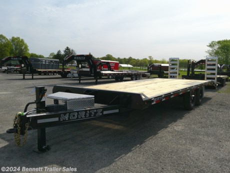 &lt;p&gt;&lt;span style=&quot;font-family: helvetica, arial, sans-serif;&quot;&gt;Standard Features for Moritz&#39;s UDC Series Flatbed Trailer:&lt;/span&gt;&lt;/p&gt;
&lt;ul&gt;
&lt;li&gt;&lt;span style=&quot;font-family: helvetica, arial, sans-serif;&quot;&gt;Torflex Axles&lt;/span&gt;&lt;/li&gt;
&lt;li&gt;&lt;span style=&quot;font-family: helvetica, arial, sans-serif;&quot;&gt;8&quot; I-Beam Main Frame&lt;/span&gt;&lt;/li&gt;
&lt;li&gt;&lt;span style=&quot;font-family: helvetica, arial, sans-serif;&quot;&gt;3&quot; Channel Cross Members&lt;/span&gt;&lt;/li&gt;
&lt;li&gt;&lt;span style=&quot;font-family: helvetica, arial, sans-serif;&quot;&gt;Treadplate over wheel wells for lower deck height&lt;/span&gt;&lt;/li&gt;
&lt;li&gt;&lt;span style=&quot;font-family: helvetica, arial, sans-serif;&quot;&gt;(2) 4&quot; Channel Aluminum Ramps&lt;/span&gt;&lt;/li&gt;
&lt;li&gt;&lt;span style=&quot;font-family: helvetica, arial, sans-serif;&quot;&gt;LED Lights&lt;/span&gt;&lt;/li&gt;
&lt;li&gt;&lt;span style=&quot;font-family: helvetica, arial, sans-serif;&quot;&gt;4&#39; Dovetail&lt;/span&gt;&lt;/li&gt;
&lt;li&gt;
&lt;div align=&quot;left&quot;&gt;&lt;span style=&quot;font-family: helvetica, arial, sans-serif;&quot;&gt;Adjustable Pintle Ring or 2-5/16 Coupler&lt;/span&gt;&lt;/div&gt;
&lt;/li&gt;
&lt;li&gt;&lt;span style=&quot;font-family: helvetica, arial, sans-serif;&quot;&gt;Tongue toolbox&lt;/span&gt;&lt;/li&gt;
&lt;li&gt;&lt;span style=&quot;font-family: helvetica, arial, sans-serif;&quot;&gt;Vertical (Stand-up) Ramp Bars&lt;/span&gt;&lt;/li&gt;
&lt;/ul&gt;
&lt;p&gt;&lt;span style=&quot;font-family: helvetica, arial, sans-serif;&quot;&gt;This unit is equipped with the following options:&lt;/span&gt;&lt;/p&gt;
&lt;ul&gt;
&lt;li&gt;&lt;span style=&quot;font-family: helvetica, arial, sans-serif;&quot;&gt;14 Ply Tires&lt;/span&gt;&lt;/li&gt;
&lt;/ul&gt;