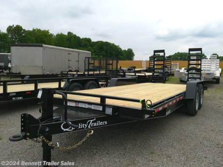 &lt;p&gt;&lt;span style=&quot;font-family: helvetica, arial, sans-serif;&quot;&gt;Standard Features on Quality&#39;s Equipment Trailer (Professional Duty):&lt;/span&gt;&lt;/p&gt;
&lt;ul&gt;
&lt;li&gt;&lt;span style=&quot;font-family: helvetica, arial, sans-serif;&quot;&gt;6&quot; Channel Frame&lt;/span&gt;&lt;/li&gt;
&lt;li&gt;&lt;span style=&quot;font-family: helvetica, arial, sans-serif;&quot;&gt;6&quot; Wrap Around Tongue&lt;/span&gt;&lt;/li&gt;
&lt;li&gt;&lt;span style=&quot;font-family: helvetica, arial, sans-serif;&quot;&gt;7,000# Axles&lt;/span&gt;&lt;/li&gt;
&lt;li&gt;&lt;span style=&quot;font-family: helvetica, arial, sans-serif;&quot;&gt;16&quot; Radial Tires&lt;/span&gt;&lt;/li&gt;
&lt;li&gt;&lt;span style=&quot;font-family: helvetica, arial, sans-serif;&quot;&gt;Electric Brakes, all wheels&lt;/span&gt;&lt;/li&gt;
&lt;li&gt;&lt;span style=&quot;font-family: helvetica, arial, sans-serif;&quot;&gt;Stake Pockets&lt;/span&gt;&lt;/li&gt;
&lt;li&gt;&lt;span style=&quot;font-family: helvetica, arial, sans-serif;&quot;&gt;7,000# Drop Leg Jack&lt;/span&gt;&lt;/li&gt;
&lt;li&gt;&lt;span style=&quot;font-family: helvetica, arial, sans-serif;&quot;&gt;Adjustable Pintle Ring or 2-5/16&quot; Ball Coupler&lt;/span&gt;&lt;/li&gt;
&lt;/ul&gt;
&lt;p&gt;&lt;span style=&quot;font-family: helvetica, arial, sans-serif;&quot;&gt;This trailer is equipped with the following options:&lt;/span&gt;&lt;/p&gt;
&lt;ul&gt;
&lt;li&gt;&lt;span style=&quot;font-family: helvetica, arial, sans-serif;&quot;&gt;7,500# Axle upgrade with 17.5&quot; Tires &amp;amp; Heavy Duty Coupler&lt;/span&gt;&lt;/li&gt;
&lt;/ul&gt;