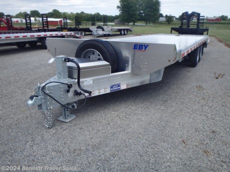 &lt;p&gt;&lt;span style=&quot;font-family: helvetica, arial, sans-serif;&quot;&gt;Standard Features on Eby&#39;s 14K Aluminum Flatbed:&lt;/span&gt;&lt;/p&gt;
&lt;ul&gt;
&lt;li&gt;&lt;span style=&quot;font-family: helvetica, arial, sans-serif;&quot;&gt;10&quot; Channel Frame&lt;/span&gt;&lt;/li&gt;
&lt;li&gt;&lt;span style=&quot;font-family: helvetica, arial, sans-serif;&quot;&gt;8,000# Torflex Axles&lt;/span&gt;&lt;/li&gt;
&lt;li&gt;&lt;span style=&quot;font-family: helvetica, arial, sans-serif;&quot;&gt;Stake Pockets &amp;amp; Rub Rail&lt;/span&gt;&lt;/li&gt;
&lt;li&gt;&lt;span style=&quot;font-family: helvetica, arial, sans-serif;&quot;&gt;10,000# Drop Leg Jack&lt;/span&gt;&lt;/li&gt;
&lt;li&gt;&lt;span style=&quot;font-family: helvetica, arial, sans-serif;&quot;&gt;Extruded Aluminum Deck&lt;/span&gt;&lt;/li&gt;
&lt;li&gt;&lt;span style=&quot;font-family: helvetica, arial, sans-serif;&quot;&gt;LED Lights&lt;/span&gt;&lt;/li&gt;
&lt;/ul&gt;
&lt;p&gt;&lt;span style=&quot;font-family: helvetica, arial, sans-serif;&quot;&gt;This unit is equipped with the following options:&lt;/span&gt;&lt;/p&gt;
&lt;ul&gt;
&lt;li&gt;&lt;span style=&quot;font-family: helvetica, arial, sans-serif;&quot;&gt;Tradesman package&lt;/span&gt;&lt;/li&gt;
&lt;li&gt;&lt;span style=&quot;font-family: helvetica, arial, sans-serif;&quot;&gt;Tongue Toolbox&lt;/span&gt;&lt;/li&gt;
&lt;li&gt;&lt;span style=&quot;font-family: helvetica, arial, sans-serif;&quot;&gt;50/50 Fold Flat Ramps&lt;/span&gt;&lt;/li&gt;
&lt;li&gt;&lt;span style=&quot;font-family: helvetica, arial, sans-serif;&quot;&gt;17.5&quot; Tires/Wheels&lt;/span&gt;&lt;/li&gt;
&lt;li&gt;&lt;span style=&quot;font-family: helvetica, arial, sans-serif;&quot;&gt;Spare Tire/Wheel&lt;/span&gt;&lt;/li&gt;
&lt;/ul&gt;
&lt;p&gt;&amp;nbsp;&lt;/p&gt;