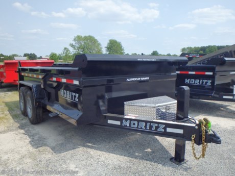 &lt;p&gt;&lt;span style=&quot;font-family: helvetica, arial, sans-serif;&quot;&gt;Standard Features on Moritz&#39;s Low Profile 14&#39; Dump:&lt;/span&gt;&lt;/p&gt;
&lt;ul&gt;
&lt;li&gt;&lt;span style=&quot;font-family: helvetica, arial, sans-serif;&quot;&gt;Torsion Axles&lt;/span&gt;&lt;/li&gt;
&lt;li&gt;&lt;span style=&quot;font-family: helvetica, arial, sans-serif;&quot;&gt;Electric Brakes, all Axles&lt;/span&gt;&lt;/li&gt;
&lt;li&gt;&lt;span style=&quot;font-family: helvetica, arial, sans-serif;&quot;&gt;Scissor Hoist&lt;/span&gt;&lt;/li&gt;
&lt;li&gt;&lt;span style=&quot;font-family: helvetica, arial, sans-serif;&quot;&gt;Locking Tongue Toolbox (houses battery &amp;amp; remote)&lt;/span&gt;&lt;/li&gt;
&lt;li&gt;&lt;span style=&quot;font-family: helvetica, arial, sans-serif;&quot;&gt;LED Lights&lt;/span&gt;&lt;/li&gt;
&lt;li&gt;&lt;span style=&quot;font-family: helvetica, arial, sans-serif;&quot;&gt;Adjustable Pintle Eye or 2-5/16&quot; Coupler&lt;/span&gt;&lt;/li&gt;
&lt;li&gt;&lt;span style=&quot;font-family: helvetica, arial, sans-serif;&quot;&gt;6&#39; Ramps&lt;/span&gt;&lt;/li&gt;
&lt;li&gt;&lt;span style=&quot;font-family: helvetica, arial, sans-serif;&quot;&gt;Combo Doors&lt;/span&gt;&lt;/li&gt;
&lt;li&gt;&lt;span style=&quot;font-family: helvetica, arial, sans-serif;&quot;&gt;10,000# Jack&lt;/span&gt;&lt;/li&gt;
&lt;li&gt;&lt;span style=&quot;font-family: helvetica, arial, sans-serif;&quot;&gt;D-Rings in Bed&lt;/span&gt;&lt;/li&gt;
&lt;/ul&gt;
&lt;p&gt;&lt;span style=&quot;font-family: helvetica, arial, sans-serif;&quot;&gt;This trailer is equipped with the following options:&lt;/span&gt;&lt;/p&gt;
&lt;ul&gt;
&lt;li&gt;&lt;span style=&quot;font-family: helvetica, arial, sans-serif;&quot;&gt;Stake Pockets&lt;/span&gt;&lt;/li&gt;
&lt;li&gt;&lt;span style=&quot;font-family: helvetica, arial, sans-serif;&quot;&gt;8,000# Torsion Axle Upgrade (Grease)&lt;/span&gt;&lt;/li&gt;
&lt;li&gt;&lt;span style=&quot;font-family: helvetica, arial, sans-serif;&quot;&gt;17.5&quot; Tires&lt;/span&gt;&lt;/li&gt;
&lt;li&gt;&lt;span style=&quot;font-family: helvetica, arial, sans-serif;&quot;&gt;Hydraulic Jack&lt;/span&gt;&lt;/li&gt;
&lt;/ul&gt;
&lt;p&gt;&amp;nbsp;&lt;/p&gt;
&lt;p&gt;&amp;nbsp;&lt;/p&gt;