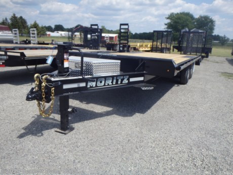 &lt;p&gt;&lt;span style=&quot;font-family: helvetica, arial, sans-serif;&quot;&gt;Standard Features for Moritz&#39;s UDC Series Flatbed Trailer:&lt;/span&gt;&lt;/p&gt;
&lt;ul&gt;
&lt;li&gt;&lt;span style=&quot;font-family: helvetica, arial, sans-serif;&quot;&gt;Torflex Axles&lt;/span&gt;&lt;/li&gt;
&lt;li&gt;&lt;span style=&quot;font-family: helvetica, arial, sans-serif;&quot;&gt;8&quot; I-Beam Main Frame&lt;/span&gt;&lt;/li&gt;
&lt;li&gt;&lt;span style=&quot;font-family: helvetica, arial, sans-serif;&quot;&gt;3&quot; Channel Cross Members&lt;/span&gt;&lt;/li&gt;
&lt;li&gt;&lt;span style=&quot;font-family: helvetica, arial, sans-serif;&quot;&gt;Treadplate over wheel wells for lower deck height&lt;/span&gt;&lt;/li&gt;
&lt;li&gt;&lt;span style=&quot;font-family: helvetica, arial, sans-serif;&quot;&gt;(2) 4&quot; Channel Aluminum Ramps&lt;/span&gt;&lt;/li&gt;
&lt;li&gt;&lt;span style=&quot;font-family: helvetica, arial, sans-serif;&quot;&gt;LED Lights&lt;/span&gt;&lt;/li&gt;
&lt;li&gt;&lt;span style=&quot;font-family: helvetica, arial, sans-serif;&quot;&gt;4&#39; Dovetail&lt;/span&gt;&lt;/li&gt;
&lt;li&gt;
&lt;div align=&quot;left&quot;&gt;&lt;span style=&quot;font-family: helvetica, arial, sans-serif;&quot;&gt;Adjustable Pintle Ring or 2-5/16 Coupler&lt;/span&gt;&lt;/div&gt;
&lt;/li&gt;
&lt;li&gt;&lt;span style=&quot;font-family: helvetica, arial, sans-serif;&quot;&gt;Tongue toolbox&lt;/span&gt;&lt;/li&gt;
&lt;li&gt;&lt;span style=&quot;font-family: helvetica, arial, sans-serif;&quot;&gt;Vertical (Stand-up) Ramp Bars&lt;/span&gt;&lt;/li&gt;
&lt;/ul&gt;
&lt;p&gt;&lt;span style=&quot;font-family: helvetica, arial, sans-serif;&quot;&gt;This trailer is equipped with the following options:&lt;/span&gt;&lt;/p&gt;
&lt;ul&gt;
&lt;li&gt;&lt;span style=&quot;font-family: helvetica, arial, sans-serif;&quot;&gt;Mesh Gate at rear&lt;/span&gt;&lt;/li&gt;
&lt;/ul&gt;