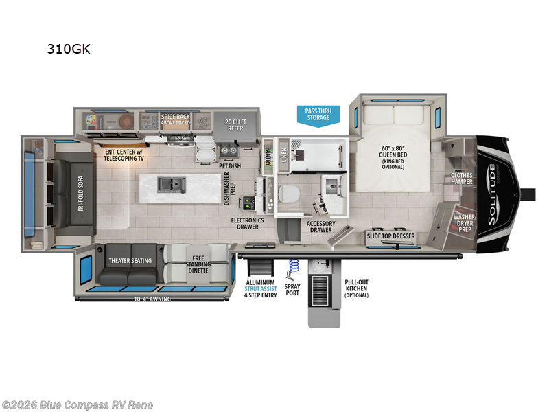2026 Grand Design Solitude 310GK - New Fifth Wheel For Sale by Blue Compass RV Reno in Reno, Nevada features Slideout
