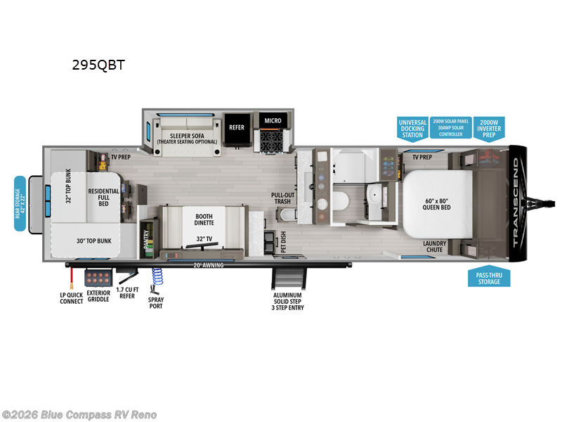 2026 Grand Design Transcend 295QBT - New Travel Trailer For Sale by Blue Compass RV Reno in Reno, Nevada features Slideout