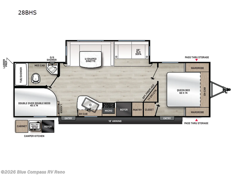2026 Forest River Aurora 28BHS - New Travel Trailer For Sale by Blue Compass RV Reno in Reno, Nevada features Slideout