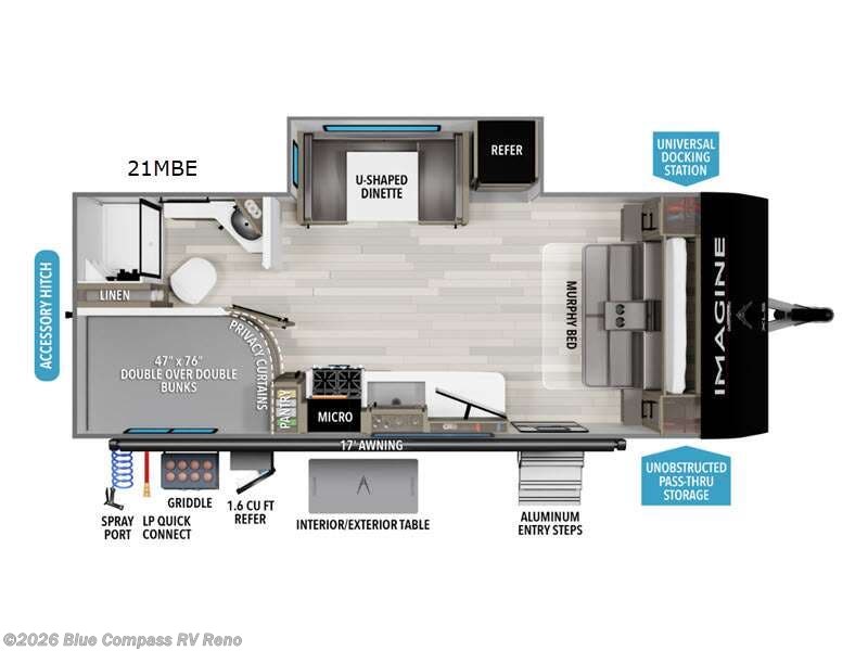 2026 Grand Design Imagine XLS 21MBE - New Travel Trailer For Sale by Blue Compass RV Reno in Reno, Nevada features Slideout