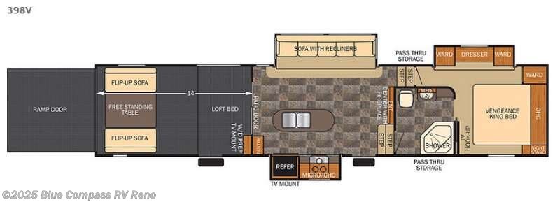 2015 Forest River Vengeance 398V - Used Fifth Wheel For Sale by Blue Compass RV Reno in Reno, Nevada features Slideout