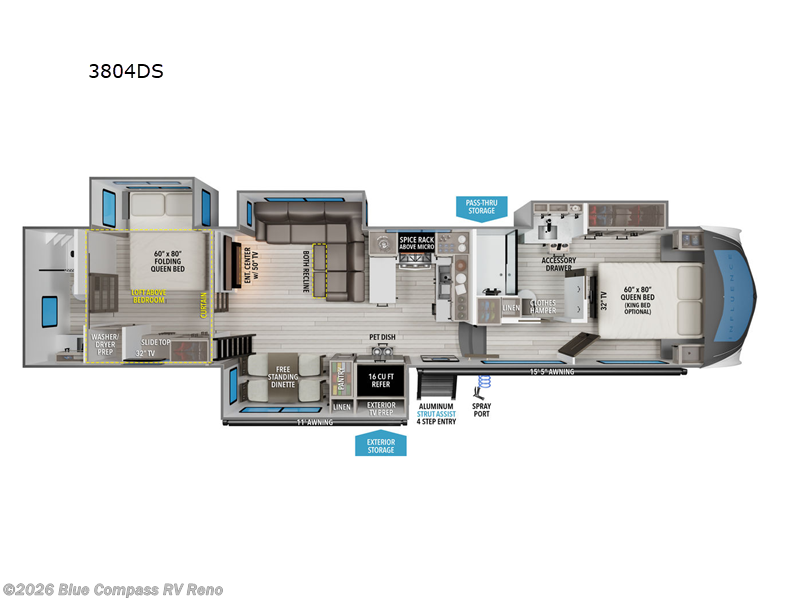 2025 Grand Design Influence 3804DS - New Fifth Wheel For Sale by Blue Compass RV Reno in Reno, Nevada features Slideout