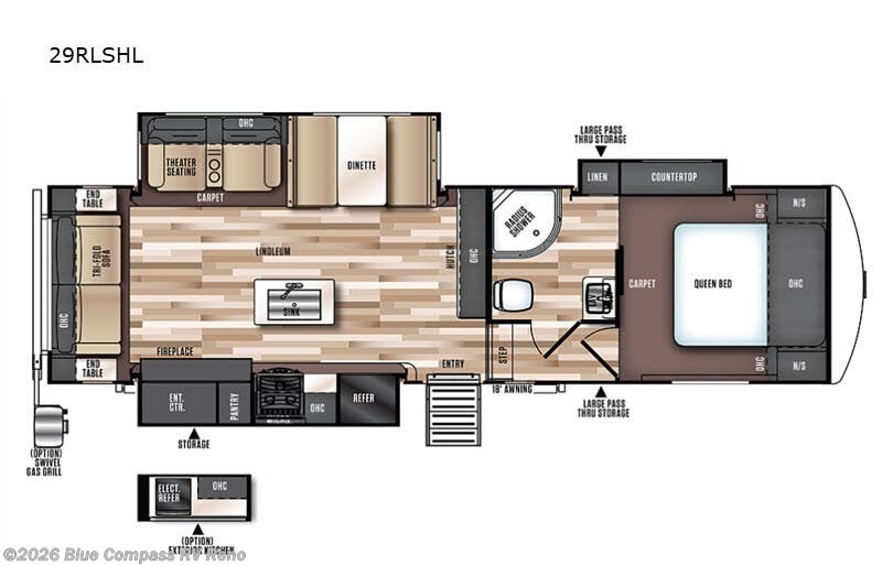 2019 Forest River Wildwood Heritage Glen Hyper-Lyte 29RLSHL - Used Fifth Wheel For Sale by Blue Compass RV Reno in Reno, Nevada features Slideout