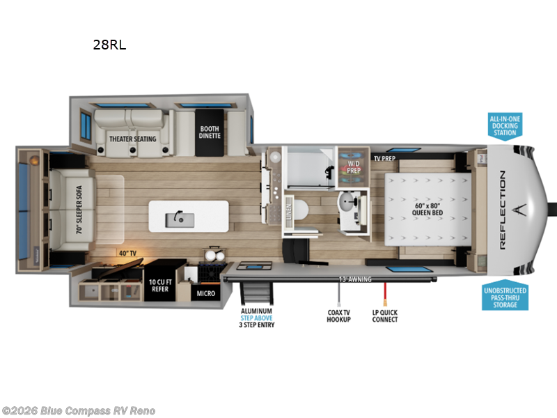 2026 Grand Design Reflection 100 Series 28RL - New Fifth Wheel For Sale by Blue Compass RV Reno in Reno, Nevada features Slideout