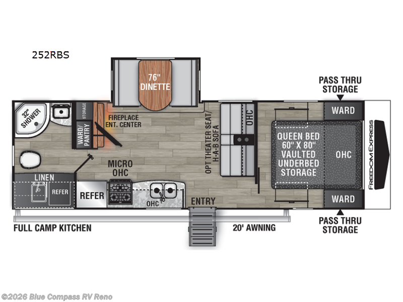 2022 Coachmen Freedom Express Ultra Lite 252RBS - Used Travel Trailer For Sale by Blue Compass RV Reno in Reno, Nevada features Slideout