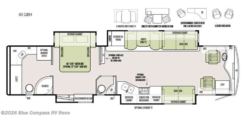 2016 Tiffin Phaeton 40 QBH - Used Class A For Sale by Blue Compass RV Reno in Reno, Nevada features Slideout