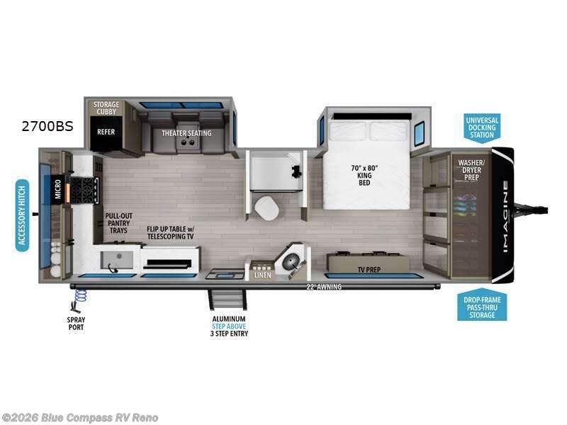 2027 Grand Design Imagine 2700BS - New Travel Trailer For Sale by Blue Compass RV Reno in Reno, Nevada features Slideout