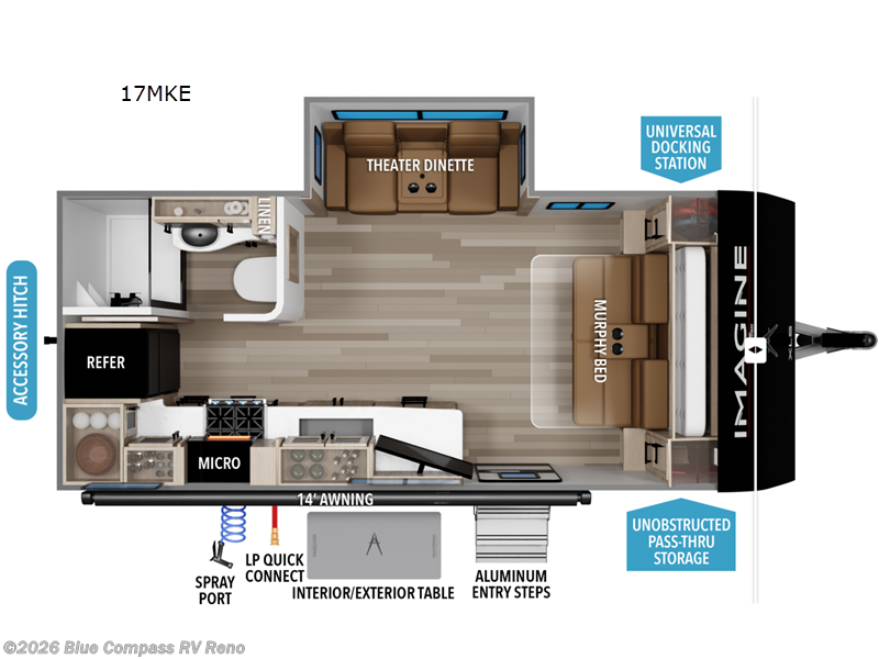 2026 Grand Design Imagine XLS 17MKE - New Travel Trailer For Sale by Blue Compass RV Reno in Reno, Nevada features Slideout
