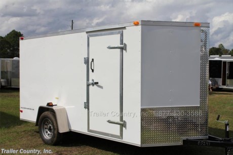 &lt;p&gt;NEW 6 X 12 V-NOSED ENCLOSED CARGO TRAILER&lt;/p&gt;
&lt;p&gt;Up for your consideration is a Brand New 6 X 12 Single Axle, V-Nosed Enclosed Motorcycle Cargo Trailer.&lt;/p&gt;
&lt;p&gt;&amp;nbsp;&lt;/p&gt;
&lt;p&gt;&lt;span style=&quot;font-family: georgia;&quot;&gt;&lt;strong&gt;NOW WITH&amp;nbsp;&lt;span style=&quot;text-decoration: underline;&quot;&gt;L.E.D. STRIP LIGHTING PACKAGE&lt;/span&gt;&amp;nbsp;+&amp;nbsp;ALL the other&amp;nbsp;&lt;span style=&quot;text-decoration: underline;&quot;&gt;TOP QUALITY FEATURES&lt;/span&gt;&amp;nbsp;listed in ad!&lt;/strong&gt;&lt;/span&gt;&lt;/p&gt;
&lt;p&gt;&lt;strong&gt;&lt;span style=&quot;font-size: medium;&quot;&gt;&lt;span style=&quot;font-family: georgia; text-decoration: underline;&quot;&gt;Standard ALL AMERICAN SERIES&amp;nbsp;Features&lt;/span&gt;:&lt;/span&gt;&lt;/strong&gt;&lt;/p&gt;
&lt;ul&gt;
&lt;li&gt;Heavy Duty&amp;nbsp;2&quot; x 3&quot; Square Tube Main Frame&lt;/li&gt;
&lt;li&gt;Heavy Duty&amp;nbsp;1&quot; x 1&amp;nbsp;Square&amp;nbsp;Tubular Wall Studs&amp;nbsp;&lt;em&gt;&amp;amp;&amp;nbsp;&lt;/em&gt;Roof Bows&lt;/li&gt;
&lt;li&gt;TRUE 12&#39; Box Space + V-Nose&lt;/li&gt;
&lt;li&gt;Rear Medium Spring Assisted Ramp Door&lt;/li&gt;
&lt;li&gt;(1) 3,500lb 4&quot; Drop Axles w/ EZ LUBE Grease Fittings&lt;/li&gt;
&lt;li&gt;32&quot; Side Door with&amp;nbsp;Bar Style Lock&lt;/li&gt;
&lt;li&gt;6&#39; Interior Height&lt;/li&gt;
&lt;li&gt;Galvalume Seamed Roof with Luan Lining Strip&lt;/li&gt;
&lt;li&gt;2&quot; Coupler w/ Snapper Pin&lt;/li&gt;
&lt;li&gt;Heavy Duty Safety Chains&lt;/li&gt;
&lt;li&gt;4-Way Flat&amp;nbsp;Wiring Harness Plug&lt;/li&gt;
&lt;li&gt;7/16&quot; Heavy Duty OSB Walls&lt;/li&gt;
&lt;li&gt;3/4&quot; Heavy Duty Top Grade Plywood Floors&amp;nbsp;&lt;/li&gt;
&lt;li&gt;Smooth Rounded Fenders&lt;/li&gt;
&lt;li&gt;2K A-Frame Top Wind Jack&lt;/li&gt;
&lt;li&gt;Top Quality Exterior Grade Paint&lt;/li&gt;
&lt;li&gt;(1) Non-Powered Interior Roof Vent&lt;/li&gt;
&lt;li&gt;(1) 12 Volt Interior Trailer Dome Light w/ Wall Switch&lt;/li&gt;
&lt;li&gt;24&quot;&amp;nbsp;Diamond Plate ATP Front Stone Guard&lt;/li&gt;
&lt;li&gt;15&quot; Radial (ST20575D15) Tires on Silver Wheels&lt;/li&gt;
&lt;/ul&gt;
&lt;p&gt;* * Manufacturers Title and&amp;nbsp;Limited&amp;nbsp;Warranty Included * *&lt;br /&gt;* * PRODUCT LIABILITY INSURANCE * *&lt;br /&gt;* * FINANCING IS AVAILABLE W/ APPROVED CREDIT * *&lt;/p&gt;
&lt;p&gt;ASK ABOUT OUR RENT TO OWN PROGRAM - NO CREDIT CHECK - LOW DOWN PAYMENT.&amp;nbsp;&lt;/p&gt;
&lt;p&gt;&lt;br /&gt;Trailer is offered @ factory direct pick up in Pearson, GA...We also offer Nationwide Delivery, please contact us for more information.&lt;br /&gt;CALL: 888-710-2112&lt;/p&gt;
