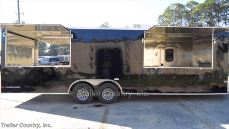 &lt;p&gt;&lt;strong&gt;&lt;span style=&quot;text-decoration: underline;&quot;&gt;NEW 8.5 X 26 ENCLOSED CONCESSION TRAILER w/ 8&#39; Porch&amp;nbsp;~ Deck&lt;/span&gt;&lt;/strong&gt;&lt;/p&gt;
&lt;p&gt;Up for your consideration is a Brand New 8.5x26 Tandem Axle, Enclosed Concession/Food Vending Cargo Trailer w/ Rear Cooking BBQ Area.&lt;/p&gt;
&lt;p&gt;&lt;strong&gt;NOW WITH&amp;nbsp;&lt;span style=&quot;text-decoration: underline;&quot;&gt;L.E.D. STRIP TAIL LIGHTING PACKAGE&lt;/span&gt;&amp;nbsp;&lt;/strong&gt;&lt;strong&gt;+&lt;/strong&gt;&lt;strong&gt;&amp;nbsp;ALL the other&amp;nbsp;&lt;span style=&quot;text-decoration: underline;&quot;&gt;TOP QUALITY FEATURES&lt;/span&gt;&amp;nbsp;listed in ad!&lt;/strong&gt;&lt;/p&gt;
&lt;p&gt;&lt;strong&gt;&lt;span style=&quot;text-decoration: underline;&quot;&gt;Standard All American Series Features&lt;/span&gt;&lt;/strong&gt;&lt;strong&gt;:&lt;/strong&gt;&lt;/p&gt;
&lt;ul&gt;
&lt;li&gt;Heavy Duty&amp;nbsp;6&quot; I Beam Main Frame&amp;nbsp;&lt;/li&gt;
&lt;li&gt;2&quot;x 6&quot; Triple Tube Tongue&lt;/li&gt;
&lt;li&gt;Heavy Duty&amp;nbsp;1&quot; x 1&quot; Square&amp;nbsp;Tubular Wall Studs&amp;nbsp;&lt;em&gt;&amp;amp;&amp;nbsp;&lt;/em&gt;Roof Bows&lt;/li&gt;
&lt;li&gt;18&#39; Box Space + V-Nose + Porch (This unit has an 18&#39; Cabin + V-nose and an 8&#39; Rear Porch)&lt;/li&gt;
&lt;li&gt;16&quot; On Center Wall, Floor, and Ceiling Crossmembers&lt;/li&gt;
&lt;li&gt;Complete Braking System (Electric Brakes on&amp;nbsp;&lt;em&gt;both&lt;/em&gt;&amp;nbsp;axles, Battery Back-Up, &amp;amp; Safety Switch)&lt;/li&gt;
&lt;li&gt;(2) 3,500lb 4&quot; Drop Axles w/ EZ LUBE Grease Fittings&lt;/li&gt;
&lt;li&gt;32&quot; Side Door with&amp;nbsp;Bar Lock on Driver Side&lt;/li&gt;
&lt;li&gt;6&#39;6&quot; Interior Height&lt;/li&gt;
&lt;li&gt;Galvalume Seamed Roof with Luan Lining Strip&lt;/li&gt;
&lt;li&gt;2 5/16&quot; Coupler w/ Snapper Pin&lt;/li&gt;
&lt;li&gt;Heavy Duty Safety Chains&lt;/li&gt;
&lt;li&gt;7-Way Round RV Style Wiring Harness Plug&lt;/li&gt;
&lt;li&gt;3/8&quot; Heavy Duty Top Grade Plywood Walls&lt;/li&gt;
&lt;li&gt;3/4&quot; Heavy Duty Top Grade Plywood Floors&amp;nbsp;&lt;/li&gt;
&lt;li&gt;Smooth Teardrop Style Fender Flares&lt;/li&gt;
&lt;li&gt;2K A-Frame Top Wind Jack&lt;/li&gt;
&lt;li&gt;Top Quality Exterior Grade Paint&lt;/li&gt;
&lt;li&gt;(1) Non-Powered Interior Roof Vent&lt;/li&gt;
&lt;li&gt;(2) 12 Volt Interior Trailer Dome Light w/ Wall Switch&lt;/li&gt;
&lt;li&gt;24&quot;&amp;nbsp;Diamond Plate ATP Front Stone Guard and V-Nose Cap&amp;nbsp;&lt;/li&gt;
&lt;li&gt;15&quot; Radial (ST20575D15) Tires &amp;amp; Wheels&lt;/li&gt;
&lt;li&gt;L.E.D. Tail Lighting Package&lt;/li&gt;
&lt;/ul&gt;
&lt;p&gt;&lt;strong&gt;&lt;span style=&quot;text-decoration: underline;&quot;&gt;&lt;em&gt;Concession Package &amp;amp; Upgrades&lt;/em&gt;&lt;/span&gt;&lt;/strong&gt;&lt;/p&gt;
&lt;p&gt;(This unit has an 18&#39; Cabin + V-nose and an 8&#39; Rear Porch)&lt;/p&gt;
&lt;ul&gt;
&lt;li&gt;&lt;em&gt;2&lt;/em&gt;- Gull Wing Doors - One on each Side of Porch (approx each 8&#39; long) These Doors Close to Enclosed the Porch and Open like Concessions Doors to use like an awning.&lt;/li&gt;
&lt;li&gt;8&#39; Rear Porch&lt;/li&gt;
&lt;li&gt;Mill Finish Walls &amp;amp; Ceiling Throughout Trailer Interior&lt;/li&gt;
&lt;li&gt;Insulated Walls &amp;amp; Ceiling in 18&#39; Cabin&lt;/li&gt;
&lt;li&gt;ATP -Diamond Plate Floor on Porch Ramp and Ramp DFlap&lt;/li&gt;
&lt;li&gt;RTP -Rubber Tread Plate on 18&#39; Interior Cabin&lt;/li&gt;
&lt;li&gt;1~ 4&#39; x 8&#39; Concession/Vending Window w/out Glass or Screens&amp;nbsp;(Curbside of Trailer In Enclosed Box Space Curbside)&lt;/li&gt;
&lt;li&gt;3&#39; x 3&#39; Front Access Door (Driver Side V-Nose)&lt;/li&gt;
&lt;li&gt;12&quot; x 12&quot; Cable Access Door&lt;/li&gt;
&lt;li&gt;Upgraded 5,200 lb &quot;Al-Ko Leaf Spring Drop Axles w/ 22575D15 Bias Ply Tires on Silver Modular Wheels&lt;/li&gt;
&lt;li&gt;6&quot; Extra Interior Height (7&#39; Total Interior Height)&lt;/li&gt;
&lt;li&gt;Upgraded 50 AMP Electrical Package ~ includes:&amp;nbsp;&lt;em&gt;125 AMP Panel Box,&lt;/em&gt;&amp;nbsp;50 AMP Life Line, 100&amp;nbsp;AMP Main Breaker,&amp;nbsp;&lt;/li&gt;
&lt;li&gt;&lt;em&gt;4&lt;/em&gt;-110 Volt Interior Recepts,&lt;/li&gt;
&lt;li&gt;&lt;em&gt;4&lt;/em&gt;-4&#39; Florescent Shop Lights 2 Inside Cabin &amp;amp; 2 on Rear Porch&lt;/li&gt;
&lt;li&gt;2 Exterior GFI Outlets.&lt;/li&gt;
&lt;li&gt;Pair Rear Stabilizer Jacks&lt;/li&gt;
&lt;li&gt;2- 27&quot; x 56&quot; Water Tank Compartments in Floor (Compartments only Tanks not Included)&lt;/li&gt;
&lt;li&gt;Relocated 36&quot; Side Door moved to Driver Side&lt;/li&gt;
&lt;li&gt;Extra 32&quot; x 75&quot; RV Door in Center of Rear Porch to Cabin Access&lt;/li&gt;
&lt;li&gt;2- Verticle Windows (One in each Rv Door)&amp;nbsp;&lt;/li&gt;
&lt;li&gt;13,500&amp;nbsp;BTU&amp;nbsp; A/C Unit w/ Heat Strip&lt;/li&gt;
&lt;/ul&gt;
&lt;p&gt;* * Manufacturers Title and Limited Warranty Included * *&lt;br /&gt;* * PRODUCT LIABILITY INSURANCE * *&lt;br /&gt;* * FINANCING IS AVAILABLE W/ APPROVED CREDIT * *&lt;/p&gt;
&lt;p&gt;ASK US ABOUT OUR RENT TO OWN PROGRAM - NO CREDIT CHECK - LOW DOWN PAYMENT.&amp;nbsp;&lt;/p&gt;
&lt;p&gt;&lt;br /&gt;Trailer is offered @ factory direct pick up in Pearson, GA...We also offer Nationwide Delivery, please contact us for more information.&lt;br /&gt;CALL: 888-710-2112&lt;br /&gt;&amp;nbsp;&lt;/p&gt;