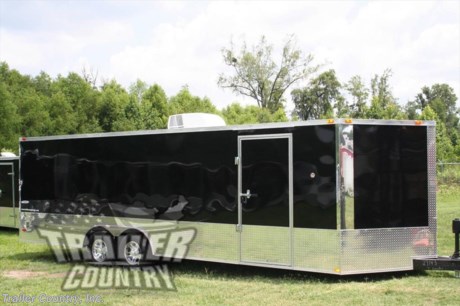 &lt;div&gt;NEW 8.5 X 24&#39; V-NOSED ENCLOSED CAR TOY CARGO HAULER TRAILER LOADED W/ OPTIONS!&lt;/div&gt;
&lt;div&gt;&amp;nbsp;&lt;/div&gt;
&lt;div&gt;Up for your consideration is a Brand New Heavy Duty Model 8.5 x 24 Tandem Axle, V-Nosed Enclosed Race - Toy - Car Hauler - Cargo Trailer.&lt;/div&gt;
&lt;div&gt;&amp;nbsp;&lt;/div&gt;
&lt;div&gt;YOU&#39;VE SEEN THE REST...NOW BUY THE BEST!&lt;/div&gt;
&lt;div&gt;&amp;nbsp;&lt;/div&gt;
&lt;div&gt;ALL the TOP QUALITY FEATURES listed in this ad!&lt;/div&gt;
&lt;div&gt;&amp;nbsp;&lt;/div&gt;
&lt;div&gt;Elite Series Standard Features:&lt;/div&gt;
&lt;div&gt;&amp;nbsp;&lt;/div&gt;
&lt;div&gt;- Heavy Duty 6&quot; I Beam Main Frame w/ 2&quot;X6&quot; Square Tube Frame&lt;/div&gt;
&lt;div&gt;- 24&#39; Box Space + V-Nose&lt;/div&gt;
&lt;div&gt;- 54&quot; TRIPLE TUBE TONGUE&lt;/div&gt;
&lt;div&gt;- 16&quot; On Center Walls&lt;/div&gt;
&lt;div&gt;- 16&quot; On Center Floors&lt;/div&gt;
&lt;div&gt;- 16&quot; On Center Roof Bows&lt;/div&gt;
&lt;div&gt;- (2) 3,500 lb &quot; DEXTER&quot; SPRING Axles w/ All Wheel Electric Brakes &amp;amp; EZ LUBE Grease Fittings-Self Adjusting Axles&lt;/div&gt;
&lt;div&gt;- HEAVY DUTY Rear Spring Assisted Ramp Door with (2) Barlocks for Security, &amp;amp; EZ Lube Hinge Pins&lt;/div&gt;
&lt;div&gt;- No-Show Beaver Tail (Dove Tail)&lt;/div&gt;
&lt;div&gt;- 4 - 5,000 lb Flush Floor Mounted D-Rings&lt;/div&gt;
&lt;div&gt;- 36&quot; Side Door with Lock&lt;/div&gt;
&lt;div&gt;- ATP Diamond Plate Recessed Step-Up in Side door&lt;/div&gt;
&lt;div&gt;- 6&#39;6&quot; Interior Height inside Box Space&lt;/div&gt;
&lt;div&gt;- Galvalume Seamed Roof w/ Thermo Ply Ceiling Liner&lt;/div&gt;
&lt;div&gt;- 2 5/16&quot; Coupler w/ Snapper Pin&lt;/div&gt;
&lt;div&gt;- Heavy Duty Safety Chains&lt;/div&gt;
&lt;div&gt;- 2 K Top-Wind Jack&lt;/div&gt;
&lt;div&gt;- 7-Way Round RV Electrical Wiring Harness w/ Battery Back-Up &amp;amp; Safety Switch&lt;/div&gt;
&lt;div&gt;- 24&quot; ATP Front Stone Guard w/ ATP Nose Cap&lt;/div&gt;
&lt;div&gt;- Exterior L.E.D Lighting Package&lt;/div&gt;
&lt;div&gt;- 3/8&quot; Heavy Duty Top Grade Plywood Walls&lt;/div&gt;
&lt;div&gt;- 3/4&quot; Heavy Duty Top Grade Plywood Floors&lt;/div&gt;
&lt;div&gt;- Heavy Duty Smooth Fender Flares&lt;/div&gt;
&lt;div&gt;- Deluxe License Plate Holder with Light&lt;/div&gt;
&lt;div&gt;- Top Quality Exterior Grade Automotive Paint&lt;/div&gt;
&lt;div&gt;- (1) Non-Powered Roof Vent&lt;/div&gt;
&lt;div&gt;- (1) 12-Volt Interior Trailer Light w/ Wall Switch&lt;/div&gt;
&lt;div&gt;- 15&quot; 225-15&quot; Radial Tires&lt;/div&gt;
&lt;div&gt;- Modular Wheels&lt;/div&gt;
&lt;div&gt;&amp;nbsp;&lt;/div&gt;
&lt;div&gt;Additional Upgrades Include:&lt;/div&gt;
&lt;div&gt;&amp;nbsp;&lt;/div&gt;
&lt;div&gt;- (2) 5,200 lb &quot;DEXTER&quot; SPRING Axles w/ All Wheel Electric Brakes &amp;amp; EZ LUBE Grease Fittings-Self Adjusting Axles (Upgraded from Standard 3,500# Axles)&lt;/div&gt;
&lt;div&gt;- 15&quot; Radial Tires&lt;/div&gt;
&lt;div&gt;- Screw-less Metal Exterior Walls&lt;/div&gt;
&lt;div&gt;- Screw-less .030 Metal Interior Walls&amp;nbsp;&lt;/div&gt;
&lt;div&gt;- ATP Ceiling (Aluminum Tread Plate)&lt;/div&gt;
&lt;div&gt;- ATP Covered Wheel Well Boxes (Pair)&lt;/div&gt;
&lt;div&gt;- Spare Tire Mount (In Passenger Side V-Nose)&lt;/div&gt;
&lt;div&gt;- Aluminum Mag Radial Spare Tire&lt;/div&gt;
&lt;div&gt;- Upgraded 36&quot; Side Door&lt;/div&gt;
&lt;div&gt;- Upgraded: 24&quot; ATP Interior Kick Plate Walls &amp;amp; V-Nose w/ Upgraded Trim&lt;/div&gt;
&lt;div&gt;- A/C Unit: 13,500 BTU Unit with Heat Strip&lt;/div&gt;
&lt;div&gt;- E-Track: 2 - 15&#39; Flush Mounted E- Track Strips on Each Wall (60&#39; Total E-Track) (Mounted 24&quot; from floor &amp;amp; 30&quot; Above 1st Row off floor/ Centered Same on Each Wall)&lt;/div&gt;
&lt;div&gt;- 3,500# Electric Tongue Jack&lt;/div&gt;
&lt;div&gt;- RTP Floor (Rubber Tread Plate)&lt;/div&gt;
&lt;div&gt;- RTP Ramp &amp;amp; Transitional Flap (Rubber Tread Plate)&lt;/div&gt;
&lt;div&gt;- Electrical Package (w/30 AMP Panel Box, (2)110 Volt Interior Recepts, 25&#39; Life Line, (2)4&#39; 12 Volt L.E.D. Strip Lights w/ Battery)&lt;/div&gt;
&lt;div&gt;- (1) Motor Base Plug&lt;/div&gt;
&lt;div&gt;- (2) Extra 110 Volt Interior Recepts&lt;/div&gt;
&lt;div&gt;- (1) Extra 12 Volt Interior Dome Light&amp;nbsp;&lt;/div&gt;
&lt;div&gt;- Recessed Winch Plate in Floor&lt;/div&gt;
&lt;div&gt;- Motorcycle Pack : .030 Black Metal Exterior, 6 -D-rings (total of 10 in trailer),&amp;nbsp; 24&quot; Polished Sides &amp;amp; Rear, Aluminum Mag Wheels, Pair of Rear Stabilizer Jacks, Polished&amp;nbsp;&lt;/div&gt;
&lt;div&gt;&amp;nbsp; Front &amp;amp; Rear Corner Caps, Pair Aluminum Flow Thru Vents&lt;/div&gt;
&lt;div&gt;&amp;nbsp;&lt;/div&gt;
&lt;p&gt;* * N.A.T.M. Inspected and Certified * *&lt;br /&gt;* * Manufacturers Title and 5 Year Limited Warranty Included * *&lt;br /&gt;* * PRODUCT LIABILITY INSURANCE * *&lt;br /&gt;* * FINANCING IS AVAILABLE W/ APPROVED CREDIT * *&lt;/p&gt;
&lt;p&gt;&amp;nbsp;&lt;/p&gt;
&lt;p&gt;ASK US ABOUT OUR RENT TO OWN PROGRAM - NO CREDIT CHECK - LOW DOWN PAYMENT&lt;/p&gt;
&lt;p&gt;&lt;br /&gt;Trailer is offered @ factory direct pick up in Willacoochee, GA...We also offer Nationwide Delivery, please contact us for more information.&lt;br /&gt;CALL: 888-710-2112&lt;/p&gt;