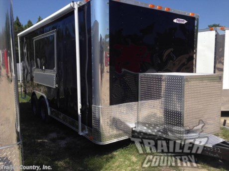 &lt;div&gt;NEW 8.5 X 18&#39;&amp;nbsp; ENCLOSED MOBILE KITCHEN FOOD VENDING TRAILER!&lt;/div&gt;
&lt;div&gt;&amp;nbsp;&lt;/div&gt;
&lt;div&gt;Up for your consideration is a Brand New Heavy Duty Model 8.5 X 18 TRAILER&lt;/div&gt;
&lt;div&gt;&amp;nbsp;&lt;/div&gt;
&lt;div&gt;&amp;nbsp;&lt;/div&gt;
&lt;div&gt;YOU&#39;VE SEEN THE REST...NOW BUY THE BEST!&lt;/div&gt;
&lt;div&gt;&amp;nbsp;&lt;/div&gt;
&lt;div&gt;ALL the TOP QUALITY FEATURES listed in this ad!&lt;/div&gt;
&lt;div&gt;&amp;nbsp;&lt;/div&gt;
&lt;div&gt;Elite Series Standard Features:&lt;/div&gt;
&lt;div&gt;&amp;nbsp;&lt;/div&gt;
&lt;div&gt;- Heavy Duty 6&quot; I Beam Main Frame w/ 2&quot;X6&quot; Square Tube Frame&lt;/div&gt;
&lt;div&gt;- 18&#39; Box Space&lt;/div&gt;
&lt;div&gt;- 54&quot; TRIPLE TUBE TONGUE&lt;/div&gt;
&lt;div&gt;- 16&quot; On Center Walls&lt;/div&gt;
&lt;div&gt;- 16&quot; On Center Floors&lt;/div&gt;
&lt;div&gt;- 16&quot; On Center Roof Bows&lt;/div&gt;
&lt;div&gt;- (2) 3,500 lb &quot; DEXTER&quot; SPRING Axles w/ All Wheel Electric Brakes &amp;amp; EZ LUBE Grease Fittings-Self Adjusting Axles&lt;/div&gt;
&lt;div&gt;- HEAVY DUTY Rear Spring Assisted Ramp Door with (2) Bar locks for Security, &amp;amp; EZ Lube Hinge Pins&lt;/div&gt;
&lt;div&gt;- No-Show Beaver Tail (Dove Tail)&lt;/div&gt;
&lt;div&gt;- 4 - 5,000 lb Flush Floor Mounted D-Rings&lt;/div&gt;
&lt;div&gt;- 36&quot; Side Door with Lock&lt;/div&gt;
&lt;div&gt;- ATP Diamond Plate Recessed Step-Up in Side door&lt;/div&gt;
&lt;div&gt;- 6&#39;6&quot; Interior Height inside Box Space&lt;/div&gt;
&lt;div&gt;- Galvalume Seamed Roof w/ Thermo Ply Ceiling Liner&lt;/div&gt;
&lt;div&gt;- 2 5/16&quot; Coupler w/ Snapper Pin&lt;/div&gt;
&lt;div&gt;- Heavy Duty Safety Chains&lt;/div&gt;
&lt;div&gt;- 2K Top-Wind Jack&lt;/div&gt;
&lt;div&gt;- 7-Way Round RV Electrical Wiring Harness w/ Battery Back-Up &amp;amp; Safety Switch&lt;/div&gt;
&lt;div&gt;- 24&quot; ATP Front Stone Guard w/ ATP Nose Cap&lt;/div&gt;
&lt;div&gt;- Exterior L.E.D Lighting Package&lt;/div&gt;
&lt;div&gt;- 3/8&quot; Heavy Duty Top Grade Plywood Walls&lt;/div&gt;
&lt;div&gt;- 3/4&quot; Heavy Duty Top Grade Plywood Floors&lt;/div&gt;
&lt;div&gt;- Heavy Duty Smooth Fender Flares&lt;/div&gt;
&lt;div&gt;- Deluxe License Plate Holder with Light&lt;/div&gt;
&lt;div&gt;- Top Quality Exterior Grade Automotive Paint&lt;/div&gt;
&lt;div&gt;- (1) Non-Powered Roof Vent&lt;/div&gt;
&lt;div&gt;- (1) 12-Volt Interior Trailer Light w/ Wall Switch&lt;/div&gt;
&lt;div&gt;- 15&quot; Radial Tires&lt;/div&gt;
&lt;div&gt;- White Modular Wheels&lt;/div&gt;
&lt;div&gt;&amp;nbsp;&lt;/div&gt;
&lt;div&gt;Concession Upgrades:&lt;/div&gt;
&lt;div&gt;&amp;nbsp;&lt;/div&gt;
&lt;div&gt;- 1 ~ 3&#39; x 6&#39; Concession/Vending Window w/Sliding Glass Inserts &amp;amp; Screen&lt;/div&gt;
&lt;div&gt;- 1 ~ 12&quot; x 6&#39; Exterior Serving Counter Under Concession Window w/ Glass&lt;/div&gt;
&lt;div&gt;- 1 ~&amp;nbsp; 6&#39; Base Cabinet- Mounted under Concession Window (Black Cabinet w/ Mill Finish Top)&lt;/div&gt;
&lt;div&gt;- Sink Package ~ 3 Stainless Steel Sinks in Stainless Steel Table W/Hardware in Black Metal and Mill Finish, Hand wash Station, UPGRADED 40 Gallon Fresh Water Tank, UPGRADED 50 Gallon Waste Water Tank, &amp;amp; 6 Gallon Hot Water Heater&lt;/div&gt;
&lt;div&gt;- Electrical Package ~ ( 100 Amp Panel Box w/50&#39; Life Line, 2-110 Volt Interior Recepts, 2~4&#39; 12 Volt L.E.D. Strip Lights w/ Battery)&lt;/div&gt;
&lt;div&gt;- 4 ~ Additional 4&#39; Florescent Shop Lights&lt;/div&gt;
&lt;div&gt;- 3 ~ Additional 110 Volt Interior Recepts through out unit. (Total of 5)&lt;/div&gt;
&lt;div&gt;- Black &amp;amp; White Vinyl Flooring in Unit&lt;/div&gt;
&lt;div&gt;- White Metal Walls and Ceiling Liner&amp;nbsp;&lt;/div&gt;
&lt;div&gt;- Insulated Walls &amp;amp; Ceiling&lt;/div&gt;
&lt;div&gt;&amp;nbsp;&lt;/div&gt;
&lt;div&gt;Additional Upgrades:&lt;/div&gt;
&lt;div&gt;&amp;nbsp;&lt;/div&gt;
&lt;div&gt;- RV Door ~ Upgrade standard door to 36&quot; RV Style Door w/ Piano Hinge, Window &amp;amp; Screen&amp;nbsp;&lt;/div&gt;
&lt;div&gt;- Pull Out Step Under Side Door&lt;/div&gt;
&lt;div&gt;- Extended Tongue&lt;/div&gt;
&lt;div&gt;- ATP- Diamond Plate Generator Platform&lt;/div&gt;
&lt;div&gt;- ATP- Diamond Plate Generator Box&lt;/div&gt;
&lt;div&gt;- Touring Package:.030 Upgraded Metal Exterior (Shown in Black) &amp;amp; 8&quot;Polished Sides &amp;amp; Rear&lt;/div&gt;
&lt;div&gt;- L.E.D. Strip Tail Lights&lt;/div&gt;
&lt;div&gt;- 16&quot; Black and White Checkered Awning (Curbside)&lt;/div&gt;
&lt;div&gt;- Silver Modular Wheels&lt;/div&gt;
&lt;div&gt;- Radial Tires&lt;/div&gt;
&lt;div&gt;- 6&quot; Extra Interior Height (7&#39; Total Interior Height)&lt;/div&gt;
&lt;div&gt;- No Beaver Tail - Straight Deck&lt;/div&gt;
&lt;p&gt;&amp;nbsp;&lt;/p&gt;
&lt;p&gt;* * N.A.T.M. Inspected and Certified * *&lt;br /&gt;* * Manufacturers Title and 5 Year Limited Warranty Included * *&lt;br /&gt;* * PRODUCT LIABILITY INSURANCE * *&lt;br /&gt;* * FINANCING IS AVAILABLE W/ APPROVED CREDIT * *&lt;/p&gt;
&lt;p&gt;&lt;br /&gt;Trailer is offered @ factory direct pick up in Willacoochee, GA...We also offer Nationwide Delivery, please contact us for more information.&lt;br /&gt;CALL: 888-710-2112&lt;/p&gt;