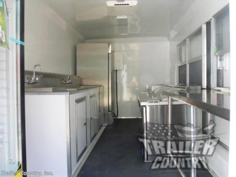 &lt;div&gt;NEW 8.5 X 16&#39;&amp;nbsp; ENCLOSED MOBILE KITCHEN FOOD VENDING TRAILER LOADED W/ OPTIONS &amp;amp; EQUIPMENT!&lt;/div&gt;
&lt;div&gt;&amp;nbsp;&lt;/div&gt;
&lt;div&gt;Up for your consideration is a Brand New Heavy Duty Model 8.5 x 16 Tandem Axle, Enclosed Food Vending Concession BBQ Trailer.&lt;/div&gt;
&lt;div&gt;&amp;nbsp;&lt;/div&gt;
&lt;div&gt;YOU&#39;VE SEEN THE REST...NOW BUY THE BEST!&lt;/div&gt;
&lt;div&gt;&amp;nbsp;&lt;/div&gt;
&lt;div&gt;ALL the TOP QUALITY FEATURES listed in this ad!&lt;/div&gt;
&lt;div&gt;&amp;nbsp;&lt;/div&gt;
&lt;div&gt;Elite Series Standard Features:&lt;/div&gt;
&lt;div&gt;&amp;nbsp;&lt;/div&gt;
&lt;div&gt;- Heavy Duty 6&quot; I Beam Main Frame w/ 2&quot;X6&quot; Square Tube Frame&lt;/div&gt;
&lt;div&gt;- 16&#39; Box Space&lt;/div&gt;
&lt;div&gt;- 54&quot; TRIPLE TUBE TONGUE&lt;/div&gt;
&lt;div&gt;- 16&quot; On Center Walls&lt;/div&gt;
&lt;div&gt;- 16&quot; On Center Floors&lt;/div&gt;
&lt;div&gt;- 16&quot; On Center Roof Bows&lt;/div&gt;
&lt;div&gt;- (2) 3,500 lb &quot; DEXTER&quot; SPRING Axles w/ All Wheel Electric Brakes &amp;amp; EZ LUBE Grease Fittings-Self Adjusting Axles&lt;/div&gt;
&lt;div&gt;- HEAVY DUTY Rear Spring Assisted Ramp Door with (2) Bar locks for Security, &amp;amp; EZ Lube Hinge Pins&lt;/div&gt;
&lt;div&gt;- No-Show Beaver Tail (Dove Tail)&lt;/div&gt;
&lt;div&gt;- 4 - 5,000 lb Flush Floor Mounted D-Rings&lt;/div&gt;
&lt;div&gt;- 36&quot; Side Door with Lock&lt;/div&gt;
&lt;div&gt;- ATP Diamond Plate Recessed Step-Up in Side door&lt;/div&gt;
&lt;div&gt;- 6&#39;6&quot; Interior Height inside Box Space&lt;/div&gt;
&lt;div&gt;- Galvalume Seamed Roof w/ Thermo Ply Ceiling Liner&lt;/div&gt;
&lt;div&gt;- 2 5/16&quot; Coupler w/ Snapper Pin&lt;/div&gt;
&lt;div&gt;- Heavy Duty Safety Chains&lt;/div&gt;
&lt;div&gt;- 2K Top-Wind Jack&lt;/div&gt;
&lt;div&gt;- 7-Way Round RV Electrical Wiring Harness w/ Battery Back-Up &amp;amp; Safety Switch&lt;/div&gt;
&lt;div&gt;- 24&quot; ATP Front Stone Guard w/ ATP Nose Cap&lt;/div&gt;
&lt;div&gt;- Exterior L.E.D Lighting Package&lt;/div&gt;
&lt;div&gt;- 3/8&quot; Heavy Duty Top Grade Plywood Walls&lt;/div&gt;
&lt;div&gt;- 3/4&quot; Heavy Duty Top Grade Plywood Floors&lt;/div&gt;
&lt;div&gt;- Heavy Duty Smooth Fender Flares&lt;/div&gt;
&lt;div&gt;- Deluxe License Plate Holder with Light&lt;/div&gt;
&lt;div&gt;- Top Quality Exterior Grade Automotive Paint&lt;/div&gt;
&lt;div&gt;- (1) Non-Powered Roof Vent&lt;/div&gt;
&lt;div&gt;- (1) 12-Volt Interior Trailer Light w/ Wall Switch&lt;/div&gt;
&lt;div&gt;- 15&quot; Radial Tires&lt;/div&gt;
&lt;div&gt;- White Modular Wheels&lt;/div&gt;
&lt;div&gt;&amp;nbsp;&lt;/div&gt;
&lt;div&gt;Concession Package &amp;amp; Upgrades:&lt;/div&gt;
&lt;div&gt;&amp;nbsp;&lt;/div&gt;
&lt;div&gt;- Stainless Steel Vending Equipment Includes:&amp;nbsp;&lt;/div&gt;
&lt;div&gt;- 1 ~ 72&quot; Sandwich / Salad Prep Cooler&lt;/div&gt;
&lt;div&gt;- 1 ~ 14&quot; Cu ft Beverage Cooler/ Merchandiser&lt;/div&gt;
&lt;div&gt;- 1 ~ 23&quot; Cu ft Stainless Steel Refrigerator (1 Door)&lt;/div&gt;
&lt;div&gt;- 1 ~ 3&#39; x 5&#39; Concession/Vending Window w/Sliding Glass Inserts &amp;amp; Screen&amp;nbsp;&lt;/div&gt;
&lt;div&gt;- 1 ~ 12&quot; x 6&quot;&#39; Exterior Serving Counter Under Concession Window&lt;/div&gt;
&lt;div&gt;- 1 ~ 72&quot; x&amp;nbsp; 24&quot; Work Table 16 Gauge&lt;/div&gt;
&lt;div&gt;- 1 ~ 4&#39; Base Cabinet&amp;nbsp;&lt;/div&gt;
&lt;div&gt;- A/C Unit, Pre-wire &amp;amp; Brace, (13,500 BTU Unit w/ Heat Strip)&lt;/div&gt;
&lt;div&gt;- Sink Package ~ 3 Stainless Steel Sinks in Stainless Steel Table W/Hardware in Mill Finish, Hand wash Station, Upgraded 28 Gallon Fresh Water Tank, Upgraded 30 Gallon Waste Water Tank, &amp;amp; 6 Gallon Hot Water Heater&lt;/div&gt;
&lt;div&gt;- Electrical Package ~ ( 100 Amp Panel Box w/50&#39; Life Line, 2-110 Volt Interior Recepts, 2~4&#39; 12 Volt L.E.D. Strip Lights w/ Battery)&lt;/div&gt;
&lt;div&gt;- 5 ~ Additional 110 Volt Interior Recepts through out unit. (Total of 7)&lt;/div&gt;
&lt;div&gt;- RTP (Rubber Tread Plate) - Flooring in Unit&lt;/div&gt;
&lt;div&gt;- White Metal Walls and Ceiling Liner&amp;nbsp;&lt;/div&gt;
&lt;div&gt;- Insulated Walls &amp;amp; Ceiling&lt;/div&gt;
&lt;div&gt;&amp;nbsp;&lt;/div&gt;
&lt;div&gt;Additional Upgrades:&amp;nbsp;&lt;/div&gt;
&lt;div&gt;&amp;nbsp;&lt;/div&gt;
&lt;div&gt;- .030 Upgraded Metal Exterior (Shown in White)&lt;/div&gt;
&lt;div&gt;- Solid Rear Wall&lt;/div&gt;
&lt;div&gt;- 36&quot; Side Door Installed into Solid Rear Wall as for Rear Access&lt;/div&gt;
&lt;div&gt;- Extended Tongue&lt;/div&gt;
&lt;div&gt;- ATP Diamond Plate Generator Box w/ Vents and Slide Out Tray (Mounted on Ext Tongue)&lt;/div&gt;
&lt;div&gt;- Radial Tires&lt;/div&gt;
&lt;div&gt;- 12&quot; Extra Interior Height (7&#39;6&quot; Total Interior Height)&lt;/div&gt;
&lt;div&gt;- No Beaver Tail - Straight Deck&lt;/div&gt;
&lt;div&gt;&amp;nbsp;&lt;/div&gt;
&lt;p&gt;&amp;nbsp;&lt;/p&gt;
&lt;p&gt;* * N.A.T.M. Inspected and Certified * *&lt;br /&gt;* * Manufacturers Title and 5 Year Limited Warranty Included * *&lt;br /&gt;* * PRODUCT LIABILITY INSURANCE * *&lt;br /&gt;* * FINANCING IS AVAILABLE W/ APPROVED CREDIT * *&lt;/p&gt;
&lt;p&gt;&lt;br /&gt;Trailer is offered @ factory direct pick up in Willacoochee, GA...We also offer Nationwide Delivery, please contact us for more information.&lt;br /&gt;CALL: 888-710-2112&lt;/p&gt;