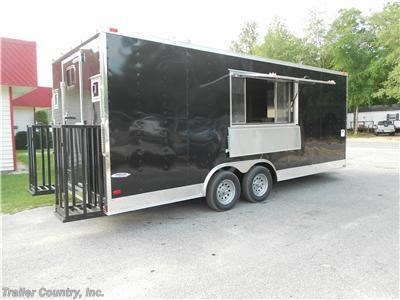 &lt;div&gt;NEW 8.5 X 20 ENCLOSED CONCESSION TRAILER&lt;/div&gt;
&lt;div&gt;&amp;nbsp;&lt;/div&gt;
&lt;div&gt;Up for your consideration is a Brand New Model 8.5 x 20 Tandem Axle, Enclosed Concession/Food Vending Cargo Trailer.&lt;/div&gt;
&lt;div&gt;&amp;nbsp;&lt;/div&gt;
&lt;div&gt;ALL the TOP QUALITY FEATURES listed in this ad!&lt;/div&gt;
&lt;div&gt;&amp;nbsp;&lt;/div&gt;
&lt;div&gt;Standard Elite Series Features:&lt;/div&gt;
&lt;div&gt;&amp;nbsp;&lt;/div&gt;
&lt;div&gt;- Heavy Duty 6&quot; I Beam Main Frame with 2 X 6 Square Tube&lt;/div&gt;
&lt;div&gt;- Heavy Duty 1&quot; x 1 1/2&quot; Square Tubular Wall Studs &amp;amp; Roof Bows&lt;/div&gt;
&lt;div&gt;- 20&#39; Box Space + V-Nose&lt;/div&gt;
&lt;div&gt;- 16&quot; On Center Walls&lt;/div&gt;
&lt;div&gt;- 16&quot; On Center Floors&lt;/div&gt;
&lt;div&gt;- 16&quot; On Center Roof Bows&lt;/div&gt;
&lt;div&gt;- Complete Braking System (Electric Brakes on both axles, Battery Back-Up, &amp;amp; Safety Switch)&lt;/div&gt;
&lt;div&gt;- (2) 3,500lb 4&quot; &quot;Dexter&quot; Drop Axles w/ EZ LUBE Grease Fittings (Self Adjusting Brakes Axles)&lt;/div&gt;
&lt;div&gt;- 36&quot; Side Door with Bar Lock &amp;amp; RV Style Flush Lock on Driver Side&lt;/div&gt;
&lt;div&gt;- 6&#39;6&quot; Interior Height&lt;/div&gt;
&lt;div&gt;- Galvalume Seamed Roof w/ Thermo Ply Ceiling Liner&lt;/div&gt;
&lt;div&gt;- 2 5/16&quot; Coupler w/ Snapper Pin&lt;/div&gt;
&lt;div&gt;- Heavy Duty Safety Chains&lt;/div&gt;
&lt;div&gt;- 7-Way Round RV Style Wiring Harness Plug&lt;/div&gt;
&lt;div&gt;- 3/8&quot; Heavy Duty Top Grade Plywood Walls&lt;/div&gt;
&lt;div&gt;- 3/4&quot; Heavy Duty Top Grade Plywood Floors&lt;/div&gt;
&lt;div&gt;- Smooth Teardrop Style Fender Flares&lt;/div&gt;
&lt;div&gt;- 2K A-Frame Top Wind Jack&lt;/div&gt;
&lt;div&gt;- Top Quality Exterior Grade Paint&lt;/div&gt;
&lt;div&gt;- (1) Non-Powered Interior Roof Vent&lt;/div&gt;
&lt;div&gt;- (1) 12 Volt Interior Trailer Dome Light w/ Wall Switch&lt;/div&gt;
&lt;div&gt;- 24&quot; Diamond Plate ATP Front Stone Guard&lt;/div&gt;
&lt;div&gt;- 15&quot; Radial (ST20575R15) Tires &amp;amp; Wheels&lt;/div&gt;
&lt;div&gt;- Exterior L.E.D. Lighting Package&lt;/div&gt;
&lt;div&gt;&amp;nbsp;&lt;/div&gt;
&lt;div&gt;Concession Package &amp;amp; Upgrades:&lt;/div&gt;
&lt;div&gt;&amp;nbsp;&lt;/div&gt;
&lt;div&gt;- 1 - 3&#39; x 6&#39; Concession/Vending Window w/ Sliding Glass &amp;amp; Screens (Center Curbside of Trailer)&lt;/div&gt;
&lt;div&gt;- 18&quot; x 7&#39; Drop Leaf Exterior Serving Tray Under Concession Window&lt;/div&gt;
&lt;div&gt;- A/C Prewire &amp;amp; Brace - At Roof Vents&lt;/div&gt;
&lt;div&gt;- Additional Roof Vent&lt;/div&gt;
&lt;div&gt;- Sink Package ~ 3 Stainless Steel Sinks W/Hardware, Cabinet in Mill Finish, Handwash, 20 Gallon Fresh Water Tank, 30 Gallon Waste Water Tank, &amp;amp; 6 Gallon Hot Water Heater&lt;/div&gt;
&lt;div&gt;- Electrical Package ~ (100 Amp Panel Box w/Life Line, 8-110 Volt Interior Recepts, 2-4&#39; 12 Volt L.E.D. Strip Lights w/ Battery&lt;/div&gt;
&lt;div&gt;- Grey RCP Flooring on Trailer Interior (Rubber Coin Flooring)&lt;/div&gt;
&lt;div&gt;- Mill Finish Metal Walls and Ceiling Liner on Trailer Interior&lt;/div&gt;
&lt;div&gt;- Insulated Walls&lt;/div&gt;
&lt;div&gt;- 6&quot; Extra Interior Hieght (7&#39; Total Interior Height)&lt;/div&gt;
&lt;div&gt;- .030 Colored Metal Exterior in BLACK&lt;/div&gt;
&lt;div&gt;- Radial Tires&lt;/div&gt;
&lt;div&gt;- Silver Modular Wheels w/ Chrome Center Caps and Lug Nuts&lt;/div&gt;
&lt;div&gt;- 2 = Propane Cages w/ Swing Doors (Rear of Trailer)&lt;/div&gt;
&lt;div&gt;- Platform for Propane Cage&lt;/div&gt;
&lt;div&gt;- Double L.E.D. Clear Strip Tail Lights&lt;/div&gt;
&lt;div&gt;- 2 = 12&quot; x 12&quot; Rear Cable Access Doors (Located Near Propane Cages)&lt;/div&gt;
&lt;div&gt;- Concession Package - 8&#39; Hood Range, Air Flow Blower, 2 Interior Range Lights, Grease Trap on Roof&lt;/div&gt;
&lt;div&gt;- 36&quot; Single Access Door w/ Window (Located in Rear Center of Trailer)&lt;/div&gt;
&lt;div&gt;- Up-Graded 36&quot; Side Door w/ Window (Located in Driverside of Trailer)&lt;/div&gt;
&lt;div&gt;&amp;nbsp;&lt;/div&gt;
&lt;p&gt;* * Manufacturers Title and 5 Year Limited&amp;nbsp;Warranty Included * *&lt;br /&gt;* * PRODUCT LIABILITY INSURANCE * *&lt;br /&gt;* * FINANCING IS AVAILABLE W/ APPROVED CREDIT * *&lt;/p&gt;
&lt;p&gt;&lt;br /&gt;Trailer is offered @ factory direct pick up in Willacoochee, GA...We also offer Nationwide Delivery, please contact us for more information.&lt;br /&gt;CALL: 888-710-2112&lt;br /&gt;&amp;nbsp;&lt;/p&gt;