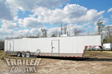 &lt;div&gt;NEW 8.5 X 48&#39; ENCLOSED GOOSE-NECK CARGO CAR HAULER&lt;/div&gt;
&lt;div&gt;&amp;nbsp;&lt;/div&gt;
&lt;div&gt;Up for your consideration is a Brand New Model 8.5 x 40 + 8&#39; RISER Triple Axle, Enclosed Goose Neck Cargo Trailer.&amp;nbsp;&lt;/div&gt;
&lt;div&gt;&amp;nbsp;&lt;/div&gt;
&lt;div&gt;YOU&#39;VE SEEN THE REST...NOW BUY THE BEST!&lt;/div&gt;
&lt;div&gt;&amp;nbsp;&lt;/div&gt;
&lt;div&gt;ALL the TOP QUALITY FEATURES listed in this ad!&lt;/div&gt;
&lt;div&gt;&amp;nbsp;&lt;/div&gt;
&lt;div&gt;STANDARD ELITE SERIES FEATURES:&lt;/div&gt;
&lt;div&gt;&amp;nbsp;&lt;/div&gt;
&lt;div&gt;- Heavy Duty 8&quot; I-Beam Main Frame&lt;/div&gt;
&lt;div&gt;- Heavy Duty 1&quot; X 1 1/2&quot; Square Tubing Wall Studs &amp;amp; Roof Bows&lt;/div&gt;
&lt;div&gt;- 48&#39; Gooseneck, 40&#39; Box Space + 8&#39; Riser&lt;/div&gt;
&lt;div&gt;- 16&quot; On Center Walls&lt;/div&gt;
&lt;div&gt;- 16&quot; On Center Floors&lt;/div&gt;
&lt;div&gt;- 16&quot; On Center Roof Bows&lt;/div&gt;
&lt;div&gt;- (3) 7,000 LB &quot;Dexter&quot; TORSION Axles w/ All Wheel Electric Brakes &amp;amp; EZ LUBE Grease Fittings (21K G.V.W.R.)&lt;/div&gt;
&lt;div&gt;- HEAVY DUTY Rear Spring Assisted Ramp Door with (2) Bar locks for Security, EZ Lube Hinge Pins, &amp;amp; 16&quot; Transitional Ramp Flap&lt;/div&gt;
&lt;div&gt;- No-Show Beaver Tail (Dove Tail)&lt;/div&gt;
&lt;div&gt;- 4 - 5,000 lb Flush Floor Mounted D-Rings&lt;/div&gt;
&lt;div&gt;- 36&quot; Side Door with RV Flush Lock &amp;amp; Bar Lock&lt;/div&gt;
&lt;div&gt;- ATP Diamond Plate Recessed Step-Up in Side door&lt;/div&gt;
&lt;div&gt;- 81&quot; Interior Height inside box space (35 1/2&quot; in riser)&lt;/div&gt;
&lt;div&gt;- Galvalume Roof with Thermo Ply and Full Luan Ceiling Liner&lt;/div&gt;
&lt;div&gt;- 2 5/16&quot; Gooseneck Coupler&lt;/div&gt;
&lt;div&gt;- Heavy Duty Safety Chains&lt;/div&gt;
&lt;div&gt;- Electric Landing Gear&lt;/div&gt;
&lt;div&gt;- Roof Mounted Solar Panel&lt;/div&gt;
&lt;div&gt;- Marine Grade Battery&lt;/div&gt;
&lt;div&gt;- 7-Way Round RV Electrical Wiring Harness w/ Battery Back-Up &amp;amp; Safety Switch&lt;/div&gt;
&lt;div&gt;- Built In Cabinets &amp;amp; Steps Combo at Riser&lt;/div&gt;
&lt;div&gt;- ATP Bottom Trim on Sides &amp;amp; Rear&lt;/div&gt;
&lt;div&gt;- ATP Front under riser with Keyed Lock Access Door w/ Easy Access Junction Box.&amp;nbsp;&lt;/div&gt;
&lt;div&gt;- Exterior L.E.D. Lighting Package&lt;/div&gt;
&lt;div&gt;- D.O.T. Reflective&amp;nbsp;&lt;/div&gt;
&lt;div&gt;- 3/8&quot; Heavy Duty To Grade Plywood Walls&lt;/div&gt;
&lt;div&gt;- 3/4&quot; Heavy Duty Top Grade Plywood Floors&lt;/div&gt;
&lt;div&gt;- Heavy Duty Smooth Fender Flares&amp;nbsp;&lt;/div&gt;
&lt;div&gt;- Deluxe License Plate Holder with Light&amp;nbsp;&lt;/div&gt;
&lt;div&gt;- Top Quality Exterior Grade Paint&lt;/div&gt;
&lt;div&gt;- Non-Powered Interior Roof Vent&lt;/div&gt;
&lt;div&gt;- (2) 12 Volt Interior Trailer Light w/ Wall Switch&lt;/div&gt;
&lt;div&gt;- Smooth Polished Aluminum Front &amp;amp; Rear Corners&lt;/div&gt;
&lt;div&gt;- 16&quot; Radial 8-Lug (ST23575R16) Tires &amp;amp; Wheels&lt;/div&gt;
&lt;div&gt;&amp;nbsp;&lt;/div&gt;
&lt;div&gt;Additional Upgrades Include:&lt;/div&gt;
&lt;div&gt;&amp;nbsp;&lt;/div&gt;
&lt;div&gt;- 70&#39; of E-track on Interior Floor (Starting @ Rear of Trailer )&lt;/div&gt;
&lt;div&gt;- 60&quot; Double Doors on Passenger Side&lt;/div&gt;
&lt;div&gt;- 36&quot; Side Door on Passenger Side 7&#39; from Riser&lt;/div&gt;
&lt;div&gt;- 5th Wheel Coupler&lt;/div&gt;
&lt;div&gt;- Electrical Package (30 Amp Panel Box w/25&#39; Life Line, 2-110 Volt Interior Recepts, 2-4&#39; 12 Volt L.E.D. Strip Lights w/ Battery)&lt;/div&gt;
&lt;div&gt;- Insulated Walls &amp;amp; Ceiling&lt;/div&gt;
&lt;div&gt;- 1-A/C Unit, Pre-wire &amp;amp; Brace (13,500 BTU Unit w/ Heat Strip - Installed @Front of Trailer)&lt;/div&gt;
&lt;div&gt;- Rear Back-Up Lights&lt;/div&gt;
&lt;p&gt;&amp;nbsp;&lt;/p&gt;
&lt;p&gt;* * Manufacturers Title and 5 Year Limited Warranty Included * *&lt;br /&gt;* * PRODUCT LIABILITY INSURANCE * *&lt;br /&gt;* * FINANCING IS AVAILABLE W/ APPROVED CREDIT * *&lt;/p&gt;
&lt;p&gt;ASK US ABOUT OUR RENT TO OWN PROGRAM - NO CREDIT CHECK - LOW DOWN PAYMENT&lt;/p&gt;
&lt;p&gt;&lt;br /&gt;Trailer is offered @ factory direct pick up in Willacoochee, GA...We also offer Nationwide Delivery, please contact us for more information.&lt;br /&gt;CALL: 888-710-2112&lt;/p&gt;
