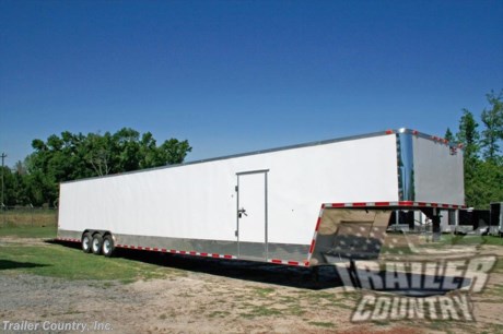 &lt;div&gt;NEW 8.5 X 52&#39; ENCLOSED GOOSE-NECK CARGO CAR HAULER&lt;/div&gt;
&lt;div&gt;&amp;nbsp;&lt;/div&gt;
&lt;div&gt;Up for your consideration is a Brand New Model 8.5 x 44 + 8&#39; RISER Triple Axle, Enclosed Goose Neck Cargo Trailer.&amp;nbsp;&lt;/div&gt;
&lt;div&gt;&amp;nbsp;&lt;/div&gt;
&lt;div&gt;YOU&#39;VE SEEN THE REST...NOW BUY THE BEST!&lt;/div&gt;
&lt;div&gt;&amp;nbsp;&lt;/div&gt;
&lt;div&gt;ALL the TOP QUALITY FEATURES listed in this ad!&lt;/div&gt;
&lt;div&gt;&amp;nbsp;&lt;/div&gt;
&lt;div&gt;STANDARD ELITE SERIES FEATURES:&lt;/div&gt;
&lt;div&gt;&amp;nbsp;&lt;/div&gt;
&lt;div&gt;- Heavy Duty 10&quot; I-Beam Main Frame&lt;/div&gt;
&lt;div&gt;- Heavy Duty 1&quot; X 1 1/2&quot; Square Tubing Wall Studs &amp;amp; Roof Bows&lt;/div&gt;
&lt;div&gt;- 52&#39; Gooseneck, 44&#39; Box Space + 8&#39; Riser&lt;/div&gt;
&lt;div&gt;- 16&quot; On Center Walls&lt;/div&gt;
&lt;div&gt;- 16&quot; On Center Floors&lt;/div&gt;
&lt;div&gt;- 16&quot; On Center Roof Bows&lt;/div&gt;
&lt;div&gt;- (3) 7,000 LB &quot;Dexter&quot; TORSION Axles w/ All Wheel Electric Brakes &amp;amp; EZ LUBE Grease Fittings (21K G.V.W.R.)&lt;/div&gt;
&lt;div&gt;- HEAVY DUTY Rear Spring Assisted Ramp Door with (2) Bar locks for Security, EZ Lube Hinge Pins, &amp;amp; 16&quot; Transitional Ramp Flap&lt;/div&gt;
&lt;div&gt;- No-Show Beaver Tail (Dove Tail)&lt;/div&gt;
&lt;div&gt;- 4 - 5,000 lb Flush Floor Mounted D-Rings&lt;/div&gt;
&lt;div&gt;- 36&quot; Side Door with RV Flush Lock &amp;amp; Bar Lock&lt;/div&gt;
&lt;div&gt;- ATP Diamond Plate Recessed Step-Up in Side door&lt;/div&gt;
&lt;div&gt;- 81&quot; Interior Height inside box space (35 1/2&quot; in riser)&lt;/div&gt;
&lt;div&gt;- Galvalume Roof with Thermo Ply and Full Luan Ceiling Liner&lt;/div&gt;
&lt;div&gt;- 2 5/16&quot; Gooseneck Coupler&lt;/div&gt;
&lt;div&gt;- Heavy Duty Safety Chains&lt;/div&gt;
&lt;div&gt;- Electric Landing Gear&lt;/div&gt;
&lt;div&gt;- Roof Mounted Solar Panel&lt;/div&gt;
&lt;div&gt;- Marine Grade Battery&lt;/div&gt;
&lt;div&gt;- 7-Way Round RV Electrical Wiring Harness w/ Battery Back-Up &amp;amp; Safety Switch&lt;/div&gt;
&lt;div&gt;- Built In Cabinets &amp;amp; Steps Combo at Riser&lt;/div&gt;
&lt;div&gt;- ATP Bottom Trim on Sides &amp;amp; Rear&lt;/div&gt;
&lt;div&gt;- ATP Front Under Riser with Keyed Lock Access Door w/ Easy Access Junction Box.&amp;nbsp;&lt;/div&gt;
&lt;div&gt;- Exterior L.E.D. Lighting Package&lt;/div&gt;
&lt;div&gt;- D.O.T. Reflective Tape&lt;/div&gt;
&lt;div&gt;- 3/8&quot; Heavy Duty To Grade Plywood Walls&lt;/div&gt;
&lt;div&gt;- 3/4&quot; Heavy Duty Top Grade Plywood Floors&lt;/div&gt;
&lt;div&gt;- Heavy Duty Smooth Fender Flares&amp;nbsp;&lt;/div&gt;
&lt;div&gt;- Deluxe License Plate Holder with Light&amp;nbsp;&lt;/div&gt;
&lt;div&gt;- Top Quality Exterior Grade Paint&lt;/div&gt;
&lt;div&gt;- (2) Non-Powered Interior Roof Vent&lt;/div&gt;
&lt;div&gt;- (2) 12 Volt Interior Trailer Light w/ Wall Switch&lt;/div&gt;
&lt;div&gt;- Smooth Polished Aluminum Front &amp;amp; Rear Corners&lt;/div&gt;
&lt;div&gt;- 16&quot; Radial 8-Lug (ST23575R16) Tires &amp;amp; Wheels&lt;/div&gt;
&lt;div&gt;&amp;nbsp;&lt;/div&gt;
&lt;div&gt;* Shown in White Metal Exterior. Other colors and options available just ask and we will list it on eBay!&amp;nbsp;&lt;/div&gt;
&lt;div&gt;&amp;nbsp;&lt;/div&gt;
&lt;div&gt;* All Trailers are D.O.T. Compliant for all 50 States, Canada, &amp;amp; Mexico.&lt;/div&gt;
&lt;div&gt;&amp;nbsp;&lt;/div&gt;
&lt;div&gt;**N.A.T.M. Inspected and Certified**&lt;/div&gt;
&lt;div&gt;&amp;nbsp;&lt;/div&gt;
&lt;div&gt;* Manufacturers Title and 5 Year Limited Manufacturer&#39;s Warranty Included&lt;/div&gt;
&lt;div&gt;&amp;nbsp;&lt;/div&gt;
&lt;div&gt;**PRODUCT LIABILITY INSURANCE**&lt;/div&gt;
&lt;div&gt;&amp;nbsp;&lt;/div&gt;
&lt;div&gt;ASK US ABOUT OUR RENT TO OWN PROGRAM - NO CREDIT CHECK - LOW DOWN PAYMENT&lt;/div&gt;
&lt;div&gt;&amp;nbsp;&lt;/div&gt;
&lt;div&gt;* Trailer is offered @&amp;nbsp; Factory Direct pricing for pick up inSoutheast, GA.&lt;/div&gt;
&lt;div&gt;&amp;nbsp;&lt;/div&gt;
&lt;div&gt;* We also offer Nationwide delivery. Please ask for more information about our optional delivery services.&amp;nbsp;&lt;/div&gt;
&lt;div&gt;&amp;nbsp;&lt;/div&gt;
&lt;div&gt;* Trailer Shown with Optional Trim*&lt;/div&gt;
&lt;div&gt;&amp;nbsp;&lt;/div&gt;
&lt;div&gt;* All Trailers are D.O.T. Compliant for all 50 States, Canada, &amp;amp; Mexico.&lt;/div&gt;
&lt;div&gt;&amp;nbsp;&lt;/div&gt;
&lt;div&gt;* FOR MORE INFORMATION CALL: 888-710-2112&lt;/div&gt;
&lt;p&gt;&amp;nbsp;&lt;/p&gt;