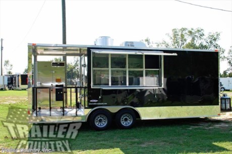 &lt;div&gt;NEW 8.5 X 22 ENCLOSED MOBILE KITCHEN - CONCESSION - FOOD VENDING - EVENT CATERING - TAIL GATE - BBQ COMPETITION TRAILER W/ PORCH!&lt;/div&gt;
&lt;div&gt;&amp;nbsp;&lt;/div&gt;
&lt;div&gt;Up for your consideration is a Brand New Heavy Duty Elite Series Model 8.5 x 22 Tandem Axle, Enclosed Trailer Set up for Tail Gating, Bar-B-Q Competitions, Food Vending...Loaded w/Upgrades.&lt;/div&gt;
&lt;div&gt;&amp;nbsp;&lt;/div&gt;
&lt;div&gt;YOU&#39;VE SEEN THE REST...NOW BUY THE BEST!&lt;/div&gt;
&lt;div&gt;&amp;nbsp;&lt;/div&gt;
&lt;div&gt;Elite Series Standard Features:&lt;/div&gt;
&lt;div&gt;&amp;nbsp;&lt;/div&gt;
&lt;div&gt;- Heavy Duty 6&quot; I Beam Main Frame w/ 2&quot;X6&quot; Square Tube&lt;/div&gt;
&lt;div&gt;- 16&#39; Box Space + V-Nose&lt;/div&gt;
&lt;div&gt;- 1&quot; X 1 1/2&quot; Square Tube Wall &amp;amp; Roof Cross members&lt;/div&gt;
&lt;div&gt;- 16&quot; On Center Walls&lt;/div&gt;
&lt;div&gt;- 16&quot; On Center Floors&lt;/div&gt;
&lt;div&gt;- 16&quot; On Center Roof Bows&lt;/div&gt;
&lt;div&gt;- (2) 3,500 lb &quot; DEXTER&quot; SPRING Axles w/ All Wheel Electric Brakes &amp;amp; EZ LUBE Grease Fittings (Electric Brakes on both Axles, Battery Back-Up, &amp;amp; Safety Switch).&lt;/div&gt;
&lt;div&gt;- 36&quot; Side Door with Flush Mounted RV Style Lock (Located on Driver side in this unit)&lt;/div&gt;
&lt;div&gt;- ATP Diamond Plate Recessed Step-Up in Side door&lt;/div&gt;
&lt;div&gt;- 6&#39;6&quot; Interior Height inside Box Space&lt;/div&gt;
&lt;div&gt;- Galvalume Seamed Roof w/ Thermo Ply Ceiling Liner&lt;/div&gt;
&lt;div&gt;- 2 5/16&quot; Coupler w/ Snapper Pin&lt;/div&gt;
&lt;div&gt;- Heavy Duty Safety Chains&lt;/div&gt;
&lt;div&gt;- 2K Top-Wind Jack&lt;/div&gt;
&lt;div&gt;- 7-Way Round RV Electrical Wiring Harness w/ Battery Back-Up &amp;amp; Safety Switch&lt;/div&gt;
&lt;div&gt;- 24&quot; ATP Front Stone Guard w/ ATP Nose Cap&lt;/div&gt;
&lt;div&gt;- Exterior L.E.D. Lighting Package&lt;/div&gt;
&lt;div&gt;- 3/8&quot; Heavy Duty Top Grade Plywood Walls&lt;/div&gt;
&lt;div&gt;- 3/4&quot; Heavy Duty Top Grade Plywood Floors&lt;/div&gt;
&lt;div&gt;- Heavy Duty Smooth Fender Flares&lt;/div&gt;
&lt;div&gt;- Deluxe License Plate Holder&lt;/div&gt;
&lt;div&gt;- Top Quality Exterior Grade Automotive Paint&lt;/div&gt;
&lt;div&gt;- (1) 12-Volt Interior Trailer Light w/ Wall Switch&lt;/div&gt;
&lt;div&gt;- 15&quot; Radial Tires&lt;/div&gt;
&lt;div&gt;- Smooth Polished Front &amp;amp; Rear Corner Caps&lt;/div&gt;
&lt;div&gt;- Modular Wheels&lt;/div&gt;
&lt;div&gt;&amp;nbsp;&lt;/div&gt;
&lt;div&gt;Concession Packages and Add-Ons:&lt;/div&gt;
&lt;div&gt;&amp;nbsp;&lt;/div&gt;
&lt;div&gt;- ?Porch - 6&#39; Covered Porch w/ 36&#39;&#39; Black Tube Side Rails, Removable&amp;nbsp;Rear Railing, Pressure Treated Rear Deck w/ ATP Diamond Plate Step-Up, Mill Finish Ceiling, and 36&#39;&#39; Walk Through Door w/ RV Flush and Barlocks&lt;/div&gt;
&lt;div&gt;- Concession Package ~ 6&#39; Range Hood, Air Flow Blower, 2 Interior Range Lights, Grease Trap on Roof.&lt;/div&gt;
&lt;div&gt;- Cabinets ~ Upper Cabinet Above Sink Pack in V-Nose, 8&#39; Base Cabinet- Mounted Under Concession Window-Top to be used as Prep Table in Black Metal w/Mill Finish Top.&lt;/div&gt;
&lt;div&gt;- (1) 4&#39; x 8&#39; Concession/Vending Window w/Glass &amp;amp; Screen - Curbside of Trailer&lt;/div&gt;
&lt;div&gt;- (1) 12&quot; x 6&#39; Exterior Serving Tray Mounted Under Concession Window w/ Drop Brackets.&lt;/div&gt;
&lt;div&gt;&amp;nbsp;&lt;/div&gt;
&lt;div&gt;Appliances:&lt;/div&gt;
&lt;div&gt;&amp;nbsp;&lt;/div&gt;
&lt;div&gt;- (1) SRG-400 Southern Pride Smoker&lt;/div&gt;
&lt;div&gt;- (1) Stainless Steel 23 CU FT Refrigerator&amp;nbsp;- 1 Door&lt;/div&gt;
&lt;div&gt;- (1) 9.3 CU FT Commercial Merchandise Cooler w/ 1 Glass Door&lt;/div&gt;
&lt;div&gt;- (1) 3 Well Steam Table (Propane)&lt;/div&gt;
&lt;div&gt;- (1) 24&quot; Griddle (Propane)&lt;/div&gt;
&lt;div&gt;- (1) 24&quot; 4 Burner Range w/ Oven (Propane)&lt;/div&gt;
&lt;div&gt;- (1) 40lb 2 -Basket Deep Fryer (Propane)&lt;/div&gt;
&lt;div&gt;- Propane Package ~ (2)30 lb Propane Tanks,&amp;nbsp; Regulator, LP Lines, w/3 Stub Outs (Cages/Tanks located in front of trailer - Please NOTE: (Tanks are Empty)&lt;/div&gt;
&lt;div&gt;- (1) Propane Cage&lt;/div&gt;
&lt;div&gt;- Electrical Package ~ 100 Amp Panel Box w/25&#39; Life Line, 2~110 Volt Interior Recepts, 2~4&#39; 12 Volt L.E.D. Strip Lights w/ Battery&lt;/div&gt;
&lt;div&gt;- (6) Additional 110 Volt Interior Recepts throughout unit. (Total of 8)&lt;/div&gt;
&lt;div&gt;- (1) Additional 4&#39; 12 Volt L.E.D. Strip Light in Porch Area (Total of 3 in Unit)&lt;/div&gt;
&lt;div&gt;- (1) Motor Based Plug&lt;/div&gt;
&lt;div&gt;- (1) Exterior GFI Outlet&lt;/div&gt;
&lt;div&gt;- A/C Unit ~ Pre-wire &amp;amp; Brace, 13,500 BTU Unit w/ Heat Strip&lt;/div&gt;
&lt;div&gt;- Deluxe Sink Package: 3 Bay Stainless Steel Sink Table w/Hardware, Fresh Water Tank, and Waste Water Tank, Hot Water Heater w/ Handwash Station in Cabinet (Black Metal Cabinet)&lt;/div&gt;
&lt;div&gt;&amp;nbsp;&lt;/div&gt;
&lt;div&gt;Additional Upgrades Options:&lt;/div&gt;
&lt;div&gt;&amp;nbsp;&lt;/div&gt;
&lt;div&gt;- Axle Upgrade - Upgrade Standard (2) 3,500 lb &quot;Dexter&quot; Leaf Spring Axles to (2) 5,200lb &quot;DEXTER&quot; LEAF SPRING Axles.&lt;/div&gt;
&lt;div&gt;- Upgraded Exterior Color to .030 Black Exterior Metal&lt;/div&gt;
&lt;div&gt;- Upgraded Fame to 12&quot; On Center Floor Crossmembers.&amp;nbsp;&lt;/div&gt;
&lt;div&gt;- ATP (Aluminum Tread Plate) Flooring in Porch Area&lt;/div&gt;
&lt;div&gt;- Black &amp;amp; White Checkered Floor in Box Space&lt;/div&gt;
&lt;div&gt;- Mill Finish Metal Ceiling and Walls&lt;/div&gt;
&lt;div&gt;- Insulated Ceiling and Walls?&lt;/div&gt;
&lt;div&gt;- No Beaver Tail - Straight Deck&lt;/div&gt;
&lt;div&gt;- Solid Rear Wall - No Rear Ramp Door (Has 36&#39;&#39; Walk Through Door from Porch Package)&lt;/div&gt;
&lt;div&gt;- 12&quot; Increased Interior Height - (Total is approx. 7&#39;6&quot;)&amp;nbsp;&lt;/div&gt;
&lt;div&gt;- Side Door Moved to Driver Side of Unit&lt;/div&gt;
&lt;div&gt;- Extended Tongue&lt;/div&gt;
&lt;div&gt;&amp;nbsp;&lt;/div&gt;
&lt;div&gt;Shown in .030 Black Metal.&lt;/div&gt;
&lt;p&gt;* * N.A.T.M. Inspected and Certified * *&lt;br /&gt;* * Manufacturers Title and 5 Year Limited Warranty Included * *&lt;br /&gt;* * PRODUCT LIABILITY INSURANCE * *&lt;br /&gt;* * FINANCING IS AVAILABLE W/ APPROVED CREDIT * *&lt;/p&gt;
&lt;p&gt;&lt;br /&gt;Trailer is offered @ factory direct pick up in Willacoochee, GA...We also offer Nationwide Delivery, please contact us for more information.&lt;br /&gt;CALL: 888-710-2112&lt;/p&gt;