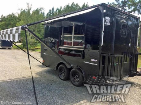 &lt;p&gt;&amp;nbsp;&lt;/p&gt;
&lt;div&gt;NEW 8.5 X 12&#39; ENCLOSED MOBILE KITCHEN CONCESSION - FOOD VENDING - EVENT CATERING TAIL GATE BBQ COMPETITION TRAILER!&lt;/div&gt;
&lt;div&gt;&amp;nbsp;&lt;/div&gt;
&lt;div&gt;Up for your consideration is a Brand New Heavy Duty Elite Series Model 8.5 x 12 Tandem Axle, Enclosed Trailer. Perfect for Tail Gating, Bar-B-Q Competitions, Food Vending...and MORE!!&amp;nbsp;&lt;/div&gt;
&lt;div&gt;&amp;nbsp;&lt;/div&gt;
&lt;div&gt;YOU&#39;VE SEEN THE REST...NOW BUY THE BEST!&lt;/div&gt;
&lt;div&gt;&amp;nbsp;&lt;/div&gt;
&lt;div&gt;Standard Elite Series Features:&lt;/div&gt;
&lt;div&gt;&amp;nbsp;&lt;/div&gt;
&lt;div&gt;- Heavy Duty 6&quot; I Beam Main Frame with 2 X 6 Square Tube&lt;/div&gt;
&lt;div&gt;- Heavy Duty 1&quot; x 1 1/2&quot; Square Tubular Wall Studs &amp;amp; Roof Bows&lt;/div&gt;
&lt;div&gt;- Triple Tube Tongue&lt;/div&gt;
&lt;div&gt;- 12&#39; Box Space&lt;/div&gt;
&lt;div&gt;- 16&quot; On Center Walls&amp;nbsp;&lt;/div&gt;
&lt;div&gt;- 16&quot; On Center Floors&lt;/div&gt;
&lt;div&gt;- 16&quot; On Center roof Bows&lt;/div&gt;
&lt;div&gt;- Complete Braking System (Electric Brakes on both Axles, Battery Back-Up, &amp;amp; Safety Switch).&lt;/div&gt;
&lt;div&gt;- (2) 3,500lb 4&quot; &quot;Dexter&quot; Drop Axles w/ EZ LUBE Grease Fittings (Self Adjusting Brakes Axles)&lt;/div&gt;
&lt;div&gt;- 32&quot; Side Door with Kick Plate &amp;amp; Cam Locking System (on Passenger Side)&lt;/div&gt;
&lt;div&gt;- ATP Diamond Plate Step well in Side Door&lt;/div&gt;
&lt;div&gt;- 78&quot; Interior Height&lt;/div&gt;
&lt;div&gt;- Galvalume Seamed Roof w/ Thermo Ply Ceiling Liner&lt;/div&gt;
&lt;div&gt;- 2 5/16&quot; Coupler w/ Snapper Pin&lt;/div&gt;
&lt;div&gt;- Heavy Duty Safety Chains&lt;/div&gt;
&lt;div&gt;- 7-Way Round RV Style Wiring Harness Plug&lt;/div&gt;
&lt;div&gt;- 3/8&quot; Heavy Duty Top Grade Plywood Walls&lt;/div&gt;
&lt;div&gt;- 3/4&quot; Heavy Duty Top Grade Plywood Floors&lt;/div&gt;
&lt;div&gt;- Smooth Tear Drop Style Fender Flares&lt;/div&gt;
&lt;div&gt;- 2K A-Frame Top Wind Jack&lt;/div&gt;
&lt;div&gt;- Top Quality Exterior Grade Paint&lt;/div&gt;
&lt;div&gt;- (1) Non-Powered Interior Roof Vent&lt;/div&gt;
&lt;div&gt;- (1) 12 Volt Interior Trailer Dome Light w/ Wall Switch&lt;/div&gt;
&lt;div&gt;- 24&quot; Diamond Plate ATP Front Stone Guard&lt;/div&gt;
&lt;div&gt;- 15&quot; Radial (ST20575R15) Tires &amp;amp; Wheels&lt;/div&gt;
&lt;div&gt;- Exterior L.E.D. Lighting Package&lt;/div&gt;
&lt;div&gt;- Rear Spring Assisted Ramp Door w/ Cam Locks and&amp;nbsp; 16&quot; Transition Flap&lt;/div&gt;
&lt;div&gt;- 4 - Flush Mounted D-Rings in Floor&lt;/div&gt;
&lt;div&gt;&amp;nbsp;&lt;/div&gt;
&lt;div&gt;Concession Package &amp;amp; Upgrades:&lt;/div&gt;
&lt;div&gt;&amp;nbsp;&lt;/div&gt;
&lt;div&gt;- ?Concession Package ~ 6&#39; Range Hood, Air Flow Blower, 2 Interior Range Lights, Grease Trap on Roof&lt;/div&gt;
&lt;div&gt;- 2 ~ Propane Tank Cages&lt;/div&gt;
&lt;div&gt;- Sink Package ~ 3 Stainless Steel Sinks in Stainless Steel Table W/Hardware in Mill Finish, Hand Wash Station, 28 Gallon Fresh Water Tank, 35 Gallon Waste Water Tank, 6 Gallon Hot Water Heater?&lt;/div&gt;
&lt;div&gt;- ?1 ~ 3&#39; x 5&#39; Concession/Vending Window with Glass &amp;amp; Screens&lt;/div&gt;
&lt;div&gt;- 1 ~&amp;nbsp; Serving Counter Mounted Under Concession Window (Exterior of Trailer w/ Drop Down Brackets)&lt;/div&gt;
&lt;div&gt;- 1 ~ Over Head Cabinet- Mounted Above Sinks (In Black Metal)&lt;/div&gt;
&lt;div&gt;- 1 ~ 4&#39; Base/Serving Cabinet - (In Black Metal)&lt;/div&gt;
&lt;div&gt;- ATP (Aluminum Tread Plate) - Flooring in Trailer&lt;/div&gt;
&lt;div&gt;- Insulated Walls&lt;/div&gt;
&lt;div&gt;- Insulated Ceiling&lt;/div&gt;
&lt;div&gt;- Mill Finish Metal Ceiling &amp;amp; Walls w/Ceiling Liner&lt;/div&gt;
&lt;div&gt;- L.E.D. Electrical Package ~ 100 Amp Panel Box w/ 25&#39; Life Line, 2~110 Volt Interior Recepts, 2- 4&quot; L.E.D. Strip Lights w/ Battery, and Wall Switch&lt;/div&gt;
&lt;div&gt;- 4~Additional 110 Volt Interior Recepts throughout&amp;nbsp; (Total of 6 including 2 in Electrical Package)&lt;/div&gt;
&lt;div&gt;- 2~Additional 4&quot; L.E.D. Strip Lights&lt;/div&gt;
&lt;div&gt;- 1~Additional 12 Volt Clear L.E.D. Double Rear Strip Lights&amp;nbsp;&lt;/div&gt;
&lt;div&gt;- 1~ Motor Base Plug~ Exterior Motor Base Plug w/ Standard 25&#39; Life Line&amp;nbsp;&lt;/div&gt;
&lt;div&gt;- Solid Rear Wall at End of Enclosed Box Space (ilo of Rear Ramp)&lt;/div&gt;
&lt;div&gt;- Upgrade: 48&quot; RV Door/Window and Screens at Rear of Trailer&lt;/div&gt;
&lt;div&gt;- A/C Unit ~ Pre-wire &amp;amp; Brace, 13,500 BTU Unit w/ Heat Strip&lt;/div&gt;
&lt;div&gt;&amp;nbsp;&lt;/div&gt;
&lt;div&gt;Additional Upgrades:&lt;/div&gt;
&lt;div&gt;&amp;nbsp;&lt;/div&gt;
&lt;div&gt;- 12&quot; Added Interior Height (total 7&#39;6&quot; Interior Height)&lt;/div&gt;
&lt;div&gt;- No Beaver Tail - Straight Deck&lt;/div&gt;
&lt;div&gt;- 10&#39; Black and White Checkered Awning w/ Upgraded Black Legs&lt;/div&gt;
&lt;div&gt;- 18&quot; Extended Tongue&lt;/div&gt;
&lt;div&gt;- Black ATP Generator Box&lt;/div&gt;
&lt;div&gt;- Upgraded .030 Black Metal Exterior&lt;/div&gt;
&lt;div&gt;- 1 Pair Stabilizer Jacks&lt;/div&gt;
&lt;div&gt;&amp;nbsp;&lt;/div&gt;
&lt;p&gt;* * N.A.T.M. Inspected and Certified * *&lt;br /&gt;* * Manufacturers Title and 5 Year Limited Warranty Included * *&lt;br /&gt;* * PRODUCT LIABILITY INSURANCE * *&lt;br /&gt;* * FINANCING IS AVAILABLE W/ APPROVED CREDIT * *&lt;/p&gt;
&lt;p&gt;&lt;br /&gt;Trailer is offered @ factory direct pick up in Willacoochee, GA...We also offer Nationwide Delivery, please contact us for more information.&lt;br /&gt;CALL: 888-710-2112&lt;/p&gt;