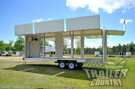 &lt;div&gt;NEW 8.5 X 26 ENCLOSED MOBILE VENDING / VIRTUAL GAMING TRAILER&amp;nbsp;&lt;/div&gt;
&lt;div&gt;&amp;nbsp;&lt;/div&gt;
&lt;div&gt;Up for your consideration is a Brand New Model 8.5x26 Tandem Axle, Enclosed Mobile Merchandise Vending Trailer.&lt;/div&gt;
&lt;div&gt;&amp;nbsp;&lt;/div&gt;
&lt;div&gt;~ALSO PERFECT FOR VIRTUAL GAMING &amp;amp; PRODUCT DISPLAYS~&lt;/div&gt;
&lt;div&gt;&amp;nbsp;&lt;/div&gt;
&lt;div&gt;ALL the TOP QUALITY FEATURES listed in this ad!&lt;/div&gt;
&lt;div&gt;&amp;nbsp;&lt;/div&gt;
&lt;div&gt;Standard Elite Series Features:&lt;/div&gt;
&lt;div&gt;&amp;nbsp;&lt;/div&gt;
&lt;div&gt;Heavy Duty 6&quot; I Beam Main Frame with 2 X 6 Square Tube&lt;/div&gt;
&lt;div&gt;Heavy Duty 1&quot; x 1 1/2&quot; Square Tubular Wall Studs &amp;amp; Roof Bows&lt;/div&gt;
&lt;div&gt;Triple Tube Tongue&lt;/div&gt;
&lt;div&gt;26&#39; Box Space&lt;/div&gt;
&lt;div&gt;16&quot; On Center Walls&amp;nbsp;&lt;/div&gt;
&lt;div&gt;16&quot; On Center Floor Crossmemebers&lt;/div&gt;
&lt;div&gt;16&quot; On Center Ceiling Crossmembers&lt;/div&gt;
&lt;div&gt;Complete Braking System (Electric Brakes on both Axles, Battery Back-Up, &amp;amp; Safety Switch).&lt;/div&gt;
&lt;div&gt;(2) 3,500lb 4&quot; &quot;Dexter&quot; Drop Axles w/ EZ LUBE Grease Fittings (Self Adjusting Brakes Axles)&lt;/div&gt;
&lt;div&gt;32&quot; Side Door with Kick Plate &amp;amp; Cam Locking System (on Passenger Side)&lt;/div&gt;
&lt;div&gt;ATP Diamond Plate Step Well in Side Door&lt;/div&gt;
&lt;div&gt;6&#39;6&quot; Interior Height (Approx. 78&quot;)&lt;/div&gt;
&lt;div&gt;Galvalume Seamed Roof w/ Thermo Ply Ceiling Liner&lt;/div&gt;
&lt;div&gt;2 5/16&quot; Coupler w/ Snapper Pin&lt;/div&gt;
&lt;div&gt;Heavy Duty Safety Chains&lt;/div&gt;
&lt;div&gt;7-Way Round RV Style Wiring Harness Plug&lt;/div&gt;
&lt;div&gt;3/8&quot; Heavy Duty Top Grade Plywood Walls&lt;/div&gt;
&lt;div&gt;3/4&quot; Heavy Duty Top Grade Plywood Floors&lt;/div&gt;
&lt;div&gt;Smooth Tear Drop Style Fender Flares&lt;/div&gt;
&lt;div&gt;2K A-Frame Top Wind Jack&lt;/div&gt;
&lt;div&gt;Top Quality Exterior Grade Paint&lt;/div&gt;
&lt;div&gt;(1) Non-Powered Interior Roof Vent&lt;/div&gt;
&lt;div&gt;(1) 12 Volt Interior Trailer Dome Light w/ Wall Switch&lt;/div&gt;
&lt;div&gt;24&quot; Diamond Plate ATP Front Stone Guard&lt;/div&gt;
&lt;div&gt;15&quot; Radial (ST20575R15) Tires &amp;amp; Wheels&lt;/div&gt;
&lt;div&gt;4- Flush Mounted D-Rings in Floor&lt;/div&gt;
&lt;div&gt;Exterior L.E.D. Lighting Package&lt;/div&gt;
&lt;div&gt;Rear Spring Assisted Ramp Door w/ Cam Locks&lt;/div&gt;
&lt;div&gt;16&quot; Transition Flap&lt;/div&gt;
&lt;div&gt;&amp;nbsp;&lt;/div&gt;
&lt;div&gt;Options &amp;amp; Upgrades:&lt;/div&gt;
&lt;div&gt;&amp;nbsp;&lt;/div&gt;
&lt;div&gt;(2)-&amp;nbsp; 8&#39; Gull Wing Doors - One on Driver side 6&quot; From Rear - One on Rear of Trailer (Approx Each 8&#39; Long) -These Doors Flush w/Floor and Open to Use as an Awning.&lt;/div&gt;
&lt;div&gt;Upgraded Rear ~ Gull Wing Door In Place Of Rear Ramp Door&lt;/div&gt;
&lt;div&gt;(4)-&amp;nbsp; 7&#39; Gull Wing Doors - Three on Passenger side - One on Driver side 6&quot; from Front of Box (Approx each 7&#39; long) These Doors Flush with Floor and Open to Use Like an Awning.&lt;/div&gt;
&lt;div&gt;(1)-&amp;nbsp; 9&#39; Gull Wing Door - One on Driver Side of Trailer Center (Approx Each 9&#39; Long) This Door Mounts Flush w/Floor and Opens to Use as an Awning.&lt;/div&gt;
&lt;div&gt;(7) - 36&quot; Concession Marquee&#39;s (One Above Each Gull Wing Door)&lt;/div&gt;
&lt;div&gt;Upgraded: Standard Exterior Metal to .030 Gauge Metal Exterior&lt;/div&gt;
&lt;div&gt;Upgraded: Standard Axles to (2) 5,200 lb &quot;Dexter&quot; TORSION Drop Axles&lt;/div&gt;
&lt;div&gt;Upgraded: 45 Degree Down Turn Axles for Deck Over No False Floor&lt;/div&gt;
&lt;div&gt;Upgraded: Standard 15&quot; Tires to 16&quot; (22575R16 Radial Tires) on White Modular Wheels&lt;/div&gt;
&lt;div&gt;Deck Over (No Wheel Wells Inside Trailer)&lt;/div&gt;
&lt;div&gt;White Metal Walls &amp;amp; Ceiling Finish Throughout Trailer Interior&lt;/div&gt;
&lt;div&gt;24&quot; Added Interior Height (Approx: 8&#39;6&quot; Total Interior Height)&lt;/div&gt;
&lt;div&gt;4 Exterior 4-Way 12 Volt LED Lights (One on Each Corner)&lt;/div&gt;
&lt;div&gt;Removed 4 Standard Flush Mounted D-Rings&lt;/div&gt;
&lt;div&gt;Relocated 24&quot; Side Door Moved to Driver Side V-Nose&amp;nbsp;&lt;/div&gt;
&lt;div&gt;&amp;nbsp;&lt;/div&gt;
&lt;div&gt;Shown in .030 White Metal.&lt;/div&gt;
&lt;div&gt;&amp;nbsp;&lt;/div&gt;
&lt;div&gt;&amp;nbsp;! ! ! YOU CHOOSE FINAL COLOR ! ! !&lt;/div&gt;
&lt;div&gt;&amp;nbsp;&lt;/div&gt;
&lt;div&gt;Color Options .030 Gauge Aluminum&lt;/div&gt;
&lt;div&gt;&amp;nbsp;&lt;/div&gt;
&lt;div&gt;Manufacturers Title and 5 Year Limited Warranty Included&lt;/div&gt;
&lt;div&gt;&amp;nbsp;&lt;/div&gt;
&lt;div&gt;**PRODUCT LIABILITY INSURANCE**&lt;/div&gt;
&lt;div&gt;&amp;nbsp;&lt;/div&gt;
&lt;div&gt;* * FINANCING IS AVAILABLE W/ APPROVED CREDIT * *&lt;/div&gt;
&lt;div&gt;&amp;nbsp;&lt;/div&gt;
&lt;div&gt;Trailer is offered @ factory direct pricing...We also have a Florida pick up location in Tampa and We offer Nationwide Delivery @ Unbeatable Rates!&lt;/div&gt;
&lt;div&gt;&amp;nbsp;&lt;/div&gt;
&lt;div&gt;*Trailer Shown with Optional Trim*&lt;/div&gt;
&lt;div&gt;All Trailers are D.O.T. Compliant for all 50 States, Canada, &amp;amp; Mexico.&lt;/div&gt;
&lt;div&gt;&amp;nbsp;&lt;/div&gt;
&lt;div&gt;&amp;nbsp;&lt;/div&gt;
&lt;div&gt;FOR MORE INFORMATION CALL:&lt;/div&gt;
&lt;div&gt;&amp;nbsp;&lt;/div&gt;
&lt;div&gt;888-710-2112&lt;/div&gt;
&lt;p&gt;&lt;br /&gt;&amp;nbsp;&lt;/p&gt;