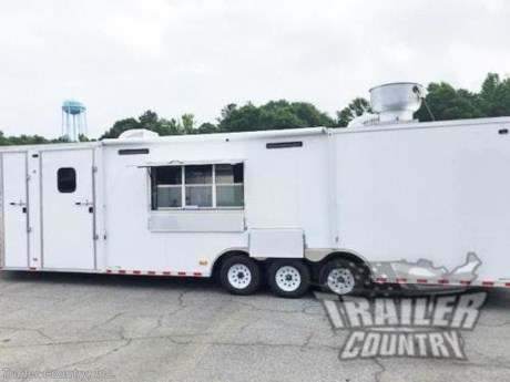 &lt;div&gt;NEW 8.5 X 32&#39; V-NOSED ENCLOSED FULLY LOADED MOBILE KITCHEN CONCESSION TRAILER&lt;/div&gt;
&lt;div&gt;&amp;nbsp;&lt;/div&gt;
&lt;div&gt;Up for your consideration is a Brand New Model 8.5 x 32 Tandem Axle Concession Food Vending Trailer, Fully Loaded w/APPLIANCES!&lt;/div&gt;
&lt;div&gt;&amp;nbsp;&lt;/div&gt;
&lt;div&gt;YOU&#39;VE SEEN THE REST...NOW BUY THE BEST!!&lt;/div&gt;
&lt;div&gt;&amp;nbsp;&lt;/div&gt;
&lt;div&gt;ALL the TOP QUALITY FEATURES listed in this ad!&lt;/div&gt;
&lt;div&gt;&amp;nbsp;&lt;/div&gt;
&lt;div&gt;Standard Elite Series Features:&lt;/div&gt;
&lt;div&gt;&amp;nbsp;&lt;/div&gt;
&lt;div&gt;Heavy Duty 8&quot; I Beam Main Frame with 2 X 6 Square Tube&lt;/div&gt;
&lt;div&gt;Heavy Duty 1&quot; x 1 1/2&quot; Square Tubular Wall Studs &amp;amp; Roof Bows&lt;/div&gt;
&lt;div&gt;32&#39; Box Space + V-Nose&lt;/div&gt;
&lt;div&gt;16&quot; On Center Walls&lt;/div&gt;
&lt;div&gt;16&quot; On Center Floor Cross-members&lt;/div&gt;
&lt;div&gt;16&quot; On Center Roof Cross-members&lt;/div&gt;
&lt;div&gt;Complete Braking System (Electric Brakes on both Axles, Battery Back-Up, &amp;amp; Safety Switch).&lt;/div&gt;
&lt;div&gt;(3) 5,200lb 4&quot; &quot;Dexter&quot; Drop Axles w/ EZ LUBE Grease Fittings (Self Adjusting Brakes Axles)&lt;/div&gt;
&lt;div&gt;36&quot; Side Door with RV Lock &amp;amp; Cam Locking System (on Passenger Side)&lt;/div&gt;
&lt;div&gt;ATP Diamond Plate Step well in Side Door&lt;/div&gt;
&lt;div&gt;78&quot; Interior Height&lt;/div&gt;
&lt;div&gt;Galvalume Seamed Roof w/ Thermo Ply Ceiling Liner&lt;/div&gt;
&lt;div&gt;2 5/16&quot; Coupler w/ Snapper Pin&lt;/div&gt;
&lt;div&gt;Heavy Duty Safety Chains&lt;/div&gt;
&lt;div&gt;7-Way Round RV Style Wiring Harness Plug&lt;/div&gt;
&lt;div&gt;3/8&quot; Heavy Duty Top Grade Plywood Walls&lt;/div&gt;
&lt;div&gt;3/4&quot; Heavy Duty Top Grade Plywood Floors&lt;/div&gt;
&lt;div&gt;Smooth Tear Drop Style Fender Flares&lt;/div&gt;
&lt;div&gt;2K A-Frame Top Wind Jack&lt;/div&gt;
&lt;div&gt;Top Quality Exterior Grade Paint&lt;/div&gt;
&lt;div&gt;(1) Non-Powered Interior Roof Vent&lt;/div&gt;
&lt;div&gt;(1) 12 Volt Interior Trailer Dome Light w/ Wall Switch&lt;/div&gt;
&lt;div&gt;24&quot; Diamond Plate ATP Front Stone Guard&lt;/div&gt;
&lt;div&gt;15&quot; (ST20575R15) Radial Tires &amp;amp; Wheels&lt;/div&gt;
&lt;div&gt;Exterior L.E.D. Lighting Package&lt;/div&gt;
&lt;div&gt;Rear Spring Assisted Ramp Door w/Cam Locks&amp;nbsp;&lt;/div&gt;
&lt;div&gt;16&quot; Rear Ramp Transition Flap&lt;/div&gt;
&lt;div&gt;&amp;nbsp;&lt;/div&gt;
&lt;div&gt;Concession Package &amp;amp; Upgrades:&lt;/div&gt;
&lt;div&gt;&amp;nbsp;&lt;/div&gt;
&lt;div&gt;Concession Package ~ 12&#39; Range Hood, Air Flow Blower, 2 Interior Range Lights, Grease Trap on Roof.&lt;/div&gt;
&lt;div&gt;Added 2nd Fan To Range Hood&lt;/div&gt;
&lt;div&gt;Fire Suppression Added To Range Hood&amp;nbsp;&lt;/div&gt;
&lt;div&gt;Sink Package ~ 3 Stainless Steel Sinks w/ Hardware, Cabinet, Hand-wash Station, 50 Gallon Fresh Water Tank, 60 Gallon Waste Water Tank w/ City Water Fill, &amp;amp; 6 Gallon Hot Water Heater&lt;/div&gt;
&lt;div&gt;Spray Nozzle Added To 3 Sinks&lt;/div&gt;
&lt;div&gt;1/2 Bath Room Package ~ Toilet, Fresh Tank, Waste Tank, Water Heater, Sink W/ Cabinet, Bathroom Light, Partition Wall W/ 24&quot; Door On Driver Side Exterior of Trailer&amp;nbsp;&lt;/div&gt;
&lt;div&gt;1 - 3&#39; x 6&#39; Concession/Vending Window w/ Glass and Screens Located On Driver Side&amp;nbsp;&lt;/div&gt;
&lt;div&gt;12&quot; x 6&#39; Exterior Serving Counter Under Concession Window - w/ Drop Down Brackets Located On Driver Side&lt;/div&gt;
&lt;div&gt;18&quot; x 3&#39; Exterior Serving Counter - w/ Drop Down Brackets Located On Driver Side Behind Concession Window&lt;/div&gt;
&lt;div&gt;1 - 4&#39; x 8&#39; Concession/Vending Window w/ Glass and Screens Located On Passenger Side&lt;/div&gt;
&lt;div&gt;12&quot; x 8&#39; Exterior Serving Counter Under Concession Window - w/ Drop Down Brackets Located On Passenger Side&lt;/div&gt;
&lt;div&gt;Propane Package ~ (2)-100 lb Propane Tank, Regulators, LP Lines and 3 Stub Outs.&lt;/div&gt;
&lt;div&gt;Upgrade: Add 5 Additional Propane Stub Outs&lt;/div&gt;
&lt;div&gt;Add: (2) ?100lb Propane Cages w/ Swing Door&amp;nbsp; Located On Rear Of Trailer - One Each Corner)&lt;/div&gt;
&lt;div&gt;Added Gauges To Propane Tanks&lt;/div&gt;
&lt;div&gt;Appliances:&amp;nbsp;&lt;/div&gt;
&lt;div&gt;(1) 49Cu.Ft. Reach - In Refrigerator Cooler 2 Solid Doors Stainless Steel&lt;/div&gt;
&lt;div&gt;(1) 49Cu. ft. Reach - In Freezer 2 Door - Stainless&lt;/div&gt;
&lt;div&gt;(1) 100lb Self Contained Cube Ice Machine&lt;/div&gt;
&lt;div&gt;(1) 36&quot; Commercial 6 Burner Gas Restaurant Range w/ Std Oven&lt;/div&gt;
&lt;div&gt;(1) 24&quot; Char broiler&lt;/div&gt;
&lt;div&gt;(3) 40lb Deep Fryers -2 Basket&lt;/div&gt;
&lt;div&gt;(1) 4 Well Hot Food Steam Table&lt;/div&gt;
&lt;div&gt;(1) 24&quot; Griddle (Propane)&lt;/div&gt;
&lt;div&gt;(1) 24&quot; SS - Salamander&amp;nbsp;&lt;/div&gt;
&lt;div&gt;(1) Mobile Proofing Cabinet&lt;/div&gt;
&lt;div&gt;(1) Heat Lamp&lt;/div&gt;
&lt;div&gt;24&quot; x 24&quot; SS Table Next to Fryers for Heat Lamp&lt;/div&gt;
&lt;div&gt;Cabinets &amp;amp; Shelving:&lt;/div&gt;
&lt;div&gt;8&#39; Overhead Cabinets Front Of Trailer Mounted Above Sink Package&lt;/div&gt;
&lt;div&gt;6&#39; Base Cabinet Under Concession Window&lt;/div&gt;
&lt;div&gt;18&quot; x 24&quot; Shelf Passenger Side Next to Freezer&lt;/div&gt;
&lt;div&gt;18&quot; x 48&quot; Shelf Driver Side Next to Steam Table&lt;/div&gt;
&lt;div&gt;18&quot; x 30&quot; Shelf Passenger Side Above Ice Machine&lt;/div&gt;
&lt;div&gt;All Cabinets Mill Metal Finish&amp;nbsp;&amp;nbsp;&lt;/div&gt;
&lt;div&gt;Electrical Package ~ (100 Amp Panel Box w/ 25&#39; Life Line, Wall Switch, 2-4&#39; LED Strip Lights w/ Battery, 2- Interior RecepTs&lt;/div&gt;
&lt;div&gt;Upgrade: Motor Base Exterior Plug (ilo 25&quot; LIfe Line)&lt;/div&gt;
&lt;div&gt;Add: (6) - Additional 110 V Recepts (8 Total w/ Electrical Pack)&lt;/div&gt;
&lt;div&gt;Add: All 110V Recepts On Separate Breakers&lt;/div&gt;
&lt;div&gt;Add: (2) 220V Recepts&lt;/div&gt;
&lt;div&gt;Upgrade: (1) Exterior GFI Outlet&lt;/div&gt;
&lt;div&gt;10,000 Watt Electric Start Generator&lt;/div&gt;
&lt;div&gt;&amp;nbsp;&lt;/div&gt;
&lt;div&gt;Additional Upgrades:&lt;/div&gt;
&lt;div&gt;&amp;nbsp;&lt;/div&gt;
&lt;div&gt;2 ~ A/C Unit&#39;s ~ Pre-wire &amp;amp; Brace, (13,500 BTU Unit w/ Heat Strip -In Place of Standard Roof Vents)&lt;/div&gt;
&lt;div&gt;Upgrade: (2) Exterior LED Strip/Race Lights&lt;/div&gt;
&lt;div&gt;Upgrade: (4) Exterior LED Flood Lights&lt;/div&gt;
&lt;div&gt;Upgrade: (4) Exterior 4-Way LED Lights&lt;/div&gt;
&lt;div&gt;Upgrade: (2) Cable Hook Ups&amp;nbsp;&lt;/div&gt;
&lt;div&gt;12&quot; Extra Interior Height (Approx: 7&#39;6&quot; Inside Height)&lt;/div&gt;
&lt;div&gt;Upgrade: .030 Exterior Colored Metal In White Metal&amp;nbsp;&lt;/div&gt;
&lt;div&gt;RTP Flooring(Rubber Tread Plate) in Trailer Interior Floor&lt;/div&gt;
&lt;div&gt;Insulated Walls&lt;/div&gt;
&lt;div&gt;Insulated Ceiling&lt;/div&gt;
&lt;div&gt;Mill Metal Walls and Ceiling Liner&lt;/div&gt;
&lt;div&gt;ATP Generator Box W/ Vented Door &amp;amp; Slide Tray Located On Tongue&lt;/div&gt;
&lt;div&gt;Extended Tongue&lt;/div&gt;
&lt;div&gt;Added: (1) 24&#39; Awning Black &amp;amp; White Checker Passenger Side&lt;/div&gt;
&lt;div&gt;Added: (1) 14&#39; Awning Black &amp;amp; White Checker Driver Side&amp;nbsp;&lt;/div&gt;
&lt;div&gt;Floor Drains ~ 3 Total ~ One Located In 1/2 Bath Room ~ 2 ~ Located In Cooking Area Evenly Spaced&amp;nbsp;&lt;/div&gt;
&lt;div&gt;Standard 36&quot; Side Door Upgraded to 48&quot; &amp;amp; Moved To Driver Side&amp;nbsp;&lt;/div&gt;
&lt;div&gt;Added (1) 12&quot; x 18&quot; Window Into 48&quot; Side Door&lt;/div&gt;
&lt;div&gt;Upgraded 36&quot; Door W/ Added (1) 12&quot; x 18&quot; Window Centered On Rear Of Trailer&amp;nbsp;&amp;nbsp;&lt;/div&gt;
&lt;div&gt;3500# Electric Jack&lt;/div&gt;
&lt;div&gt;Stabilizer Jacks: 2 Installed 1 on Each Rear Corner&lt;/div&gt;
&lt;div&gt;&amp;nbsp;&lt;/div&gt;
&lt;div&gt;Shown In .030 WHITE Metal Exterior.&lt;/div&gt;
&lt;div&gt;&amp;nbsp;&lt;/div&gt;
&lt;div&gt;! ! ! YOU CHOOSE FINAL COLOR ! ! !&lt;/div&gt;
&lt;div&gt;&amp;nbsp;&lt;/div&gt;
&lt;div&gt;Color Options .030 Gauge Aluminum&amp;nbsp;&lt;/div&gt;
&lt;div&gt;&amp;nbsp;&lt;/div&gt;
&lt;div&gt;FINANCING IS AVAILABLE W/ APPROVED CREDIT&lt;/div&gt;
&lt;div&gt;&amp;nbsp;&lt;/div&gt;
&lt;div&gt;Manufacturers Title and 5 Year Limited Warranty Included&lt;/div&gt;
&lt;div&gt;&amp;nbsp;&lt;/div&gt;
&lt;div&gt;**PRODUCT LIABILITY INSURANCE**&lt;/div&gt;
&lt;div&gt;&amp;nbsp;&lt;/div&gt;
&lt;div&gt;Trailer is offered @ factory direct pricing...We also have a Florida pick up location in Tampa and We offer Nationwide Delivery @ Unbeatable Rates.&lt;/div&gt;
&lt;div&gt;&amp;nbsp;&lt;/div&gt;
&lt;div&gt;*Trailer Shown with Optional Trim*&lt;/div&gt;
&lt;div&gt;&amp;nbsp;&lt;/div&gt;
&lt;div&gt;All Trailers are D.O.T. Compliant for all 50 States, Canada, &amp;amp; Mexico.&lt;/div&gt;
&lt;div&gt;&amp;nbsp;&lt;/div&gt;
&lt;div&gt;FOR MORE INFORMATION CALL:&lt;/div&gt;
&lt;div&gt;&amp;nbsp;&lt;/div&gt;
&lt;div&gt;888-710-2112&lt;/div&gt;
&lt;p&gt;&amp;nbsp;&lt;/p&gt;
&lt;p&gt;&amp;nbsp;&lt;/p&gt;