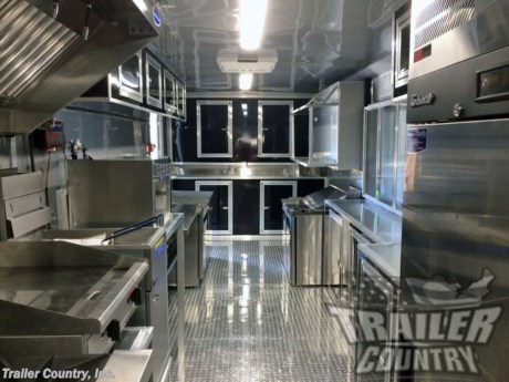 &lt;p&gt;NEW 8.5 X 28&#39; V-NOSED ENCLOSED BBQ FOOD TRUCK MOBILE KITCHEN CONCESSION VENDING TRAILER&lt;/p&gt;
&lt;p&gt;&amp;nbsp;&lt;/p&gt;
&lt;p&gt;&amp;nbsp;Up for your consideration is a Brand New Model 8.5 x 28 Tandem Axle Concession Trailer, Fully Loaded w/Equipment, Porch, Appliances &amp;amp; MORE!&lt;/p&gt;
&lt;p&gt;&amp;nbsp;&lt;/p&gt;
&lt;p&gt;YOU&#39;VE SEEN THE REST...NOW BUY THE BEST!!&lt;/p&gt;
&lt;p&gt;&amp;nbsp;&lt;/p&gt;
&lt;p&gt;ALL the TOP QUALITY FEATURES listed in this ad!&lt;/p&gt;
&lt;p&gt;&amp;nbsp;&lt;/p&gt;
&lt;p&gt;Standard Elite Series Features:&lt;/p&gt;
&lt;p&gt;Heavy Duty 8&quot; I Beam Main Frame with 2 X 6 Square Tube&lt;/p&gt;
&lt;p&gt;Heavy Duty 1&quot; x 1 1/2&quot; Square Tubular Wall Studs &amp;amp; Roof Bow&lt;/p&gt;
&lt;p&gt;Heavy Duty Triple Tube Tongue&lt;/p&gt;
&lt;p&gt;22&#39; Box Space (22&#39; Box Space + V-Nose + 6&#39; Porch).&lt;/p&gt;
&lt;p&gt;16&quot; On Center Walls&lt;/p&gt;
&lt;p&gt;16&quot; On Center Floor Cross-members&lt;/p&gt;
&lt;p&gt;16&quot; On Center Roof Cross-members&lt;/p&gt;
&lt;p&gt;Complete Braking System (Electric Brakes on both Axles, Battery Back-Up, &amp;amp; Safety Switch).&lt;/p&gt;
&lt;p&gt;(2) 3,500lb 4&quot; &quot;Dexter&quot; Drop Axles w/ EZ LUBE Grease Fittings (Self Adjusting Brakes Axles)&lt;/p&gt;
&lt;p&gt;36&quot; Side Door with RV Lock &amp;amp; Cam Locking System (on Passenger Side)&lt;/p&gt;
&lt;p&gt;ATP Diamond Plate Step well in Side Door&lt;/p&gt;
&lt;p&gt;78&quot; Interior Height&lt;/p&gt;
&lt;p&gt;Galvalume Seamed Roof w/ Thermo Ply Ceiling Liner&lt;/p&gt;
&lt;p&gt;2 5/16&quot; Coupler w/ Snapper Pin&lt;/p&gt;
&lt;p&gt;Heavy Duty Safety Chains w/ Hooks&lt;/p&gt;
&lt;p&gt;7-Way Round RV Style Wiring Harness Plug&lt;/p&gt;
&lt;p&gt;3/8&quot; Heavy Duty Top Grade Plywood Walls&lt;/p&gt;
&lt;p&gt;3/4&quot; Heavy Duty Top Grade Plywood Floors&lt;/p&gt;
&lt;p&gt;Smooth Tear Drop Style Fender Flares&lt;/p&gt;
&lt;p&gt;2K A-Frame Top Wind Jack&lt;/p&gt;
&lt;p&gt;Top Quality Exterior Grade Paint&lt;/p&gt;
&lt;p&gt;(1) Non-Powered Interior Roof Vent&lt;/p&gt;
&lt;p&gt;(1) 12 Volt Interior Trailer Dome Light w/ Wall Switch&lt;/p&gt;
&lt;p&gt;24&quot; Diamond Plate ATP Front Stone Guard&lt;/p&gt;
&lt;p&gt;4- Flush Mounted D-Rings in Floor&lt;/p&gt;
&lt;p&gt;15&quot; (ST20575R15) Radial Tires &amp;amp; Wheels&lt;/p&gt;
&lt;p&gt;Exterior L.E.D. Lighting Package&lt;/p&gt;
&lt;p&gt;Rear Spring Assisted Ramp Door w/ Cam Locks&amp;nbsp;&lt;/p&gt;
&lt;p&gt;16&quot; Rear Ramp Transition Flap&lt;/p&gt;
&lt;p&gt;&amp;nbsp;&lt;/p&gt;
&lt;p&gt;Concession Packages &amp;amp; Upgrades:&lt;/p&gt;
&lt;p&gt;Concession Package ~ 6&#39; Range Hood, Air Flow Blower, 2 Interior Range Lights, Grease Trap on Roof.&amp;nbsp;&lt;/p&gt;
&lt;p&gt;Upgrade: Fire Suppression Added to Range Hood.&lt;/p&gt;
&lt;p&gt;Sink Package ~ 3 Stainless Steel Sinks w/ Hardware, Cabinet, Handwash Station, 30 Gallon Fresh Water Tank, 45 Gallon Waste Water Tank w/ City Water Fill, &amp;amp; 6 Gallon Hot Water Heater.&lt;/p&gt;
&lt;p&gt;Upgrade: Added On Demand Hot Water Heater&lt;/p&gt;
&lt;p&gt;Upgrade: Added Mill Finish Sink Cover&lt;/p&gt;
&lt;p&gt;1 - 3&#39; x 6&#39; Concession/Vending Window w/ Glass and Screens&lt;/p&gt;
&lt;p&gt;12&quot; x 6&#39; Exterior Serving Counter Under Concession Window - w/ Drop Down Brackets&lt;/p&gt;
&lt;p&gt;1 - 3&#39; x 5&#39; Concession Window W/ 3&#39; x 5&#39; Shadow Box Lined In Black Carpet W/ (2) Recepts.&lt;/p&gt;
&lt;p&gt;Propane Package ~ (2)-100 lb Propane Tanks, Regulators, LP Lines and 3 Stub Outs.&lt;/p&gt;
&lt;p&gt;Upgrade: Add 3 Additional Propane Stub Outs&lt;/p&gt;
&lt;p&gt;Added: (2) ?100lb Propane Cages w/ Swing Door (Located on Front of Trailer)&lt;/p&gt;
&lt;p&gt;Appliances:&amp;nbsp;&lt;/p&gt;
&lt;p&gt;(1) 20 Cu.Ft. Reach - In Refrigerator Cooler 1 Solid Door Stainless Steel&lt;/p&gt;
&lt;p&gt;(1) 12 Cu.Ft. 48&quot; Under Counter Freezer Stainless Steel&amp;nbsp;&lt;/p&gt;
&lt;p&gt;(1) 4 Burner Range W/ (1) Std Oven&lt;/p&gt;
&lt;p&gt;(1) 24&quot; Bakers Pride Cheese Melter&lt;/p&gt;
&lt;p&gt;(1) 3 Well Steam Table&amp;nbsp;&amp;nbsp;&lt;/p&gt;
&lt;p&gt;(1) 36&quot; Sandwich / Salad Prep Cooler 10 Pan&lt;/p&gt;
&lt;p&gt;(1) 40lb Deep Fryer -2 Basket&lt;/p&gt;
&lt;p&gt;(1) 24&quot; Griddle&lt;/p&gt;
&lt;p&gt;Cabinets / Shelves:&lt;/p&gt;
&lt;p&gt;8&#39; Overhead Cabinets Front Of Trailer Mounted Above Sink Package&lt;/p&gt;
&lt;p&gt;18&quot; x 6&#39; Base Cabinet Under Concession Window&lt;/p&gt;
&lt;p&gt;4&#39; Base Cabinet Next To Concession Window&lt;/p&gt;
&lt;p&gt;4&#39; Overhead Cabinet Above 4&#39; Base Cabinet&lt;/p&gt;
&lt;p&gt;18&quot; x 10&#39; Overhead Cabinet Driver Side&amp;nbsp;&lt;/p&gt;
&lt;p&gt;Black Metal Cabinet Finish&lt;/p&gt;
&lt;p&gt;18&quot; x 5&#39; Shelf Above Sandwich Prep Station&lt;/p&gt;
&lt;p&gt;24&quot; x 5&#39; Shelf Above 18&quot; Shelf&amp;nbsp;&lt;/p&gt;
&lt;p&gt;Electrical Package ~ (100 Amp Panel Box w/ 25&#39; Life Line, Wall Switch, 2 - 4&#39; LED Strip Lights w/ Battery, 2- Interior Recepts.&lt;/p&gt;
&lt;p&gt;Added: (1) -Additional 4&#39; LED Strip Light (3 Total)&lt;/p&gt;
&lt;p&gt;Added: (6) - Additional 110 V Recepts (8 Total Including Electrical Package)&lt;/p&gt;
&lt;p&gt;Add: Motorbase Plug&lt;/p&gt;
&lt;p&gt;Upgrade: All Outlets On Separate Breakers&lt;/p&gt;
&lt;p&gt;Add: (1) Pair Back Up Lights&lt;/p&gt;
&lt;p&gt;&amp;nbsp;&lt;/p&gt;
&lt;p&gt;Additional Upgrades:&lt;/p&gt;
&lt;p&gt;A/C Unit ~ Installed (1) Pre-wire &amp;amp; Brace, (13,500 BTU Unit w/ Heat Strip In Place Of Standard Roof Vent)&lt;/p&gt;
&lt;p&gt;6&#39; Rear Covered Porch&amp;nbsp; W/ 36&quot; Black Tube Side Rails, Removable Rear Railing, Pressure Treated Rear Deck, Mill Metal Ceiling, ATP Covered Deck Floor, &amp;amp; 36&quot; Walk Through Door W/ RV Flush &amp;amp; Bar lock.&lt;/p&gt;
&lt;p&gt;Upgrade: Two Step Ups In Rear 6&#39; Covered Porch (One Each Side)&lt;/p&gt;
&lt;p&gt;Upgrade: Removable Side Rails On 6&#39; Covered Porch&lt;/p&gt;
&lt;p&gt;(4) Standard D-rings Installed On 6&#39; Covered Porch (One Each Corner)&lt;/p&gt;
&lt;p&gt;ATP (Aluminum Tread Plate) Flooring in Trailer Interior Floor&lt;/p&gt;
&lt;p&gt;Insulated Walls &amp;amp; Ceiling&lt;/p&gt;
&lt;p&gt;Mill Metal Walls and Ceiling Liner&lt;/p&gt;
&lt;p&gt;Upgrade: Standard Axles To 5,200lb All Wheel Electric Brake E-Z Lube &quot;Dexter&quot; Spring Drop Axles&amp;nbsp;&lt;/p&gt;
&lt;p&gt;Upgraded: Mag Wheels W/ Radial Tires&lt;/p&gt;
&lt;p&gt;Relocated Standard 36&quot; Side Door to Driver Side&lt;/p&gt;
&lt;p&gt;Extended Tongue&lt;/p&gt;
&lt;p&gt;20&#39; Awning Installed On Passenger Side (Granite Color)&lt;/p&gt;
&lt;p&gt;Screw-less Exterior&lt;/p&gt;
&lt;p&gt;ATP (Aluminum Tread Plate) Generator Box W/ 2 Vented Doors &amp;amp; Slide-Out Tray&amp;nbsp; &amp;nbsp;&lt;/p&gt;
&lt;p&gt;12&quot; Extra Interior Height (Approx: 7&#39;6&quot; Inside Height)&lt;/p&gt;
&lt;p&gt;Upgraded: .030 Exterior Colored Metal In Black Metal&lt;/p&gt;
&lt;p&gt;(4) Scissor Jacks Installed (One In Each Corner)&amp;nbsp;&lt;/p&gt;
&lt;p&gt;Spare Tire (Silver Mod)&lt;/p&gt;
&lt;p&gt;Shown In .030 Black Exterior Metal Color.&lt;/p&gt;
&lt;p&gt;&amp;nbsp;&lt;/p&gt;
&lt;p&gt;! ! ! YOU CHOOSE FINAL COLOR ! ! !&lt;/p&gt;
&lt;p&gt;&amp;nbsp;&lt;/p&gt;
&lt;p&gt;* * N.A.T.M. Inspected and Certified * *&lt;br /&gt;* * Manufacturers Title and 5 Year Limited Warranty Included * *&lt;br /&gt;* * PRODUCT LIABILITY INSURANCE * *&lt;br /&gt;* * FINANCING IS AVAILABLE W/ APPROVED CREDIT * *&lt;/p&gt;
&lt;p&gt;&lt;br /&gt;Trailer is offered @ factory direct pick up in Willacoochee, GA...We also offer Nationwide Delivery, please contact us for more information.&lt;br /&gt;CALL: 888-710-2112&lt;/p&gt;