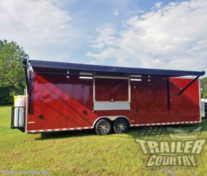 &lt;p&gt;&lt;strong&gt;&lt;u&gt;NEW 8.5 X 30&#39; ENCLOSED CONCESSION MOBILE KITCHEN FOOD VENDING TRAILER WITH 1/2 BATHROOM &amp;amp; FURNACE&lt;/u&gt;&lt;/strong&gt;&lt;/p&gt;
&lt;p&gt;&lt;strong&gt;&lt;u&gt;&amp;nbsp;&lt;/u&gt;&lt;/strong&gt;&lt;/p&gt;
&lt;p&gt;&lt;strong&gt;&lt;u&gt;Up for your consideration is a Brand New Model 8.5 x 30 Tandem Axle Vending Trailer, Furnace &amp;amp; 1/2 Bathroom.&lt;/u&gt;&lt;/strong&gt;&lt;/p&gt;
&lt;p&gt;&lt;strong&gt;&lt;u&gt;&amp;nbsp;&lt;/u&gt;&lt;/strong&gt;&lt;/p&gt;
&lt;p&gt;&lt;strong&gt;&lt;u&gt;Finished Interior Loaded &amp;amp; Ready for Concession Equipment&lt;/u&gt;&lt;/strong&gt;&lt;/p&gt;
&lt;p&gt;&lt;strong&gt;&lt;u&gt;&amp;nbsp;&lt;/u&gt;&lt;/strong&gt;&lt;/p&gt;
&lt;p&gt;&lt;strong&gt;&lt;u&gt;YOU&#39;VE SEEN THE REST...NOW BUY THE BEST!!&lt;/u&gt;&lt;/strong&gt;&lt;/p&gt;
&lt;p&gt;&lt;strong&gt;&lt;u&gt;&amp;nbsp;&lt;/u&gt;&lt;/strong&gt;&lt;/p&gt;
&lt;p&gt;&lt;strong&gt;&lt;u&gt;ALL the TOP QUALITY FEATURES listed in this ad!&lt;/u&gt;&lt;/strong&gt;&lt;/p&gt;
&lt;p&gt;&lt;strong&gt;&lt;u&gt;&amp;nbsp;&lt;/u&gt;&lt;/strong&gt;&lt;/p&gt;
&lt;p&gt;&lt;strong&gt;&lt;u&gt;Standard Elite Series Features:&lt;/u&gt;&lt;/strong&gt;&lt;/p&gt;
&lt;p&gt;&lt;strong&gt;&lt;u&gt;&amp;nbsp;&lt;/u&gt;&lt;/strong&gt;&lt;/p&gt;
&lt;p&gt;&lt;strong&gt;&lt;u&gt;Heavy Duty 8&quot; I Beam Main Frame with 2 X 6 Square Tube&lt;/u&gt;&lt;/strong&gt;&lt;/p&gt;
&lt;p&gt;&lt;strong&gt;&lt;u&gt;Heavy Duty 1&quot; x 1 1/2&quot; Square Tubular Wall Studs &amp;amp; Roof Bows&lt;/u&gt;&lt;/strong&gt;&lt;/p&gt;
&lt;p&gt;&lt;strong&gt;&lt;u&gt;30&#39; Box Space&lt;/u&gt;&lt;/strong&gt;&lt;/p&gt;
&lt;p&gt;&lt;strong&gt;&lt;u&gt;16&quot; On Center Walls&lt;/u&gt;&lt;/strong&gt;&lt;/p&gt;
&lt;p&gt;&lt;strong&gt;&lt;u&gt;16&quot; On Center Floor Cross-members&lt;/u&gt;&lt;/strong&gt;&lt;/p&gt;
&lt;p&gt;&lt;strong&gt;&lt;u&gt;16&quot; On Center Roof Cross-members&lt;/u&gt;&lt;/strong&gt;&lt;/p&gt;
&lt;p&gt;&lt;strong&gt;&lt;u&gt;Complete Braking System (Electric Brakes on both Axles, Battery Back-Up, &amp;amp; Safety Switch).&lt;/u&gt;&lt;/strong&gt;&lt;/p&gt;
&lt;p&gt;&lt;strong&gt;&lt;u&gt;(2) 5,200lb 4&quot; &quot;Dexter&quot; Drop Axles w/ EZ LUBE Grease Fittings (Self Adjusting Brakes Axles)&lt;/u&gt;&lt;/strong&gt;&lt;/p&gt;
&lt;p&gt;&lt;strong&gt;&lt;u&gt;36&quot; Side Door with RV Lock &amp;amp; Cam Locking System (on Passenger Side)&lt;/u&gt;&lt;/strong&gt;&lt;/p&gt;
&lt;p&gt;&lt;strong&gt;&lt;u&gt;ATP Diamond Plate Step well in Side Door&lt;/u&gt;&lt;/strong&gt;&lt;/p&gt;
&lt;p&gt;&lt;strong&gt;&lt;u&gt;78&quot; Interior Height&lt;/u&gt;&lt;/strong&gt;&lt;/p&gt;
&lt;p&gt;&lt;strong&gt;&lt;u&gt;Galvalume Seamed Roof w/ Thermo Ply Ceiling Liner&lt;/u&gt;&lt;/strong&gt;&lt;/p&gt;
&lt;p&gt;&lt;strong&gt;&lt;u&gt;2 5/16&quot; Coupler w/ Snapper Pin&lt;/u&gt;&lt;/strong&gt;&lt;/p&gt;
&lt;p&gt;&lt;strong&gt;&lt;u&gt;Heavy Duty Safety Chains&lt;/u&gt;&lt;/strong&gt;&lt;/p&gt;
&lt;p&gt;&lt;strong&gt;&lt;u&gt;7-Way Round RV Style Wiring Harness Plug&lt;/u&gt;&lt;/strong&gt;&lt;/p&gt;
&lt;p&gt;&lt;strong&gt;&lt;u&gt;3/8&quot; Heavy Duty Top Grade Plywood Walls&lt;/u&gt;&lt;/strong&gt;&lt;/p&gt;
&lt;p&gt;&lt;strong&gt;&lt;u&gt;3/4&quot; Heavy Duty Top Grade Plywood Floors&lt;/u&gt;&lt;/strong&gt;&lt;/p&gt;
&lt;p&gt;&lt;strong&gt;&lt;u&gt;Smooth Tear Drop Style Fender Flares&lt;/u&gt;&lt;/strong&gt;&lt;/p&gt;
&lt;p&gt;&lt;strong&gt;&lt;u&gt;2K A-Frame Top Wind Jack&lt;/u&gt;&lt;/strong&gt;&lt;/p&gt;
&lt;p&gt;&lt;strong&gt;&lt;u&gt;Top Quality Exterior Grade Paint&lt;/u&gt;&lt;/strong&gt;&lt;/p&gt;
&lt;p&gt;&lt;strong&gt;&lt;u&gt;(1) Non-Powered Interior Roof Vent&lt;/u&gt;&lt;/strong&gt;&lt;/p&gt;
&lt;p&gt;&lt;strong&gt;&lt;u&gt;(1) 12 Volt Interior Trailer Dome Light w/ Wall Switch&lt;/u&gt;&lt;/strong&gt;&lt;/p&gt;
&lt;p&gt;&lt;strong&gt;&lt;u&gt;24&quot; Diamond Plate ATP Front Stone Guard&lt;/u&gt;&lt;/strong&gt;&lt;/p&gt;
&lt;p&gt;&lt;strong&gt;&lt;u&gt;15&quot; (ST22575R15) Radial Tires &amp;amp; Wheels&lt;/u&gt;&lt;/strong&gt;&lt;/p&gt;
&lt;p&gt;&lt;strong&gt;&lt;u&gt;Exterior L.E.D. Lighting Package&lt;/u&gt;&lt;/strong&gt;&lt;/p&gt;
&lt;p&gt;&lt;strong&gt;&lt;u&gt;&amp;nbsp;&lt;/u&gt;&lt;/strong&gt;&lt;/p&gt;
&lt;p&gt;&lt;strong&gt;&lt;u&gt;Concession Package &amp;amp; Upgrades:&amp;nbsp;&lt;/u&gt;&lt;/strong&gt;&lt;/p&gt;
&lt;p&gt;&lt;strong&gt;&lt;u&gt;&amp;nbsp;&lt;/u&gt;&lt;/strong&gt;&lt;/p&gt;
&lt;p&gt;&lt;strong&gt;&lt;u&gt;Concession Package ~ 8&#39; Range Hood, Air Flow Blower, 2 Interior Range Lights, Grease Trap on Roof.&lt;/u&gt;&lt;/strong&gt;&lt;/p&gt;
&lt;p&gt;&lt;strong&gt;&lt;u&gt;Fire Suppression System ~ Installed Fire Suppression System into Range Hood w/Sprinklers, Pipes, Tank, Pump Filled &amp;amp; Certified.&lt;/u&gt;&lt;/strong&gt;&lt;/p&gt;
&lt;p&gt;&lt;strong&gt;&lt;u&gt;Upgrade: Install Alarm and Strobe Light for Fire Suppression System.&lt;/u&gt;&lt;/strong&gt;&lt;/p&gt;
&lt;p&gt;&lt;strong&gt;&lt;u&gt;Propane Package ~ (2) 100lb Tanks w/ Regulators, LP Lines, 3 Stub Outs (Tanks Not Filled)&lt;/u&gt;&lt;/strong&gt;&lt;/p&gt;
&lt;p&gt;&lt;strong&gt;&lt;u&gt;Upgrade: Add (3) Additional Propane Stub Outs.&lt;/u&gt;&lt;/strong&gt;&lt;/p&gt;
&lt;p&gt;&lt;strong&gt;&lt;u&gt;Propane Cage ~ (2)100lb Propane Cages with Swing Door&lt;/u&gt;&lt;/strong&gt;&lt;/p&gt;
&lt;p&gt;&lt;strong&gt;&lt;u&gt;Concession Window ~ (1) - 4&#39; x 6&#39; Concession/Vending Window w/ Glass and Screens Located On Passenger Side&amp;nbsp;&lt;/u&gt;&lt;/strong&gt;&lt;/p&gt;
&lt;p&gt;&lt;strong&gt;&lt;u&gt;12&quot; x 6&#39; Exterior Serving Counter Under Concession Window - w/ Drop Down Brackets Located Under Outside Window Passenger Side&lt;/u&gt;&lt;/strong&gt;&lt;/p&gt;
&lt;p&gt;&lt;strong&gt;&lt;u&gt;18&quot; x 7&#39; Interior Serving Counter / Base Cabinet Installed Under Concession Window&lt;/u&gt;&lt;/strong&gt;&lt;/p&gt;
&lt;p&gt;&lt;strong&gt;&lt;u&gt;Sink Package ~ 3 Stainless Steel Sinks w/ Hardware, Cabinet, Hand-wash Station, 40 Gallon Fresh Water Tank, 50 Gallon Waste Water Tank, &amp;amp; 6 Gallon Hot Water Heater&lt;/u&gt;&lt;/strong&gt;&lt;/p&gt;
&lt;p&gt;&lt;strong&gt;&lt;u&gt;Upgrade: Install Sprayer Nozzle for Sinks&lt;/u&gt;&lt;/strong&gt;&lt;/p&gt;
&lt;p&gt;&lt;strong&gt;&lt;u&gt;Upgrade: Add Grease Traps for Sink&lt;/u&gt;&lt;/strong&gt;&lt;/p&gt;
&lt;p&gt;&lt;strong&gt;&lt;u&gt;Upgrade: Indirect Drain for Plumbing&lt;/u&gt;&lt;/strong&gt;&lt;/p&gt;
&lt;p&gt;&lt;strong&gt;&lt;u&gt;Upgrade: Vented Plumbing Through Ceiling&lt;/u&gt;&lt;/strong&gt;&lt;/p&gt;
&lt;p&gt;&lt;strong&gt;&lt;u&gt;City Water Connection ~ Bypasses Pump and Tank for Hose Connection&lt;/u&gt;&lt;/strong&gt;&lt;/p&gt;
&lt;p&gt;&lt;strong&gt;&lt;u&gt;Upgrade: Install Propane on Demand Hot Water Heater&lt;/u&gt;&lt;/strong&gt;&lt;/p&gt;
&lt;p&gt;&lt;strong&gt;&lt;u&gt;Install Cold Water Stub Out for Ice Maker&lt;/u&gt;&lt;/strong&gt;&lt;/p&gt;
&lt;p&gt;&lt;strong&gt;&lt;u&gt;Electrical Package ~ (100 Amp Panel Box w/ 25&#39; Life Line, 2- 48&quot; LED Strip Lights w/ Wall Switch, 12 Volt Battery w/ Charger, 2- Interior Recepts&lt;/u&gt;&lt;/strong&gt;&lt;/p&gt;
&lt;p&gt;&lt;strong&gt;&lt;u&gt;Add: (10) - Additional 110 V Recepts Installed Separate Breakers (12) Total w/ Electrical Package)&lt;/u&gt;&lt;/strong&gt;&lt;/p&gt;
&lt;p&gt;&lt;strong&gt;&lt;u&gt;Add: Additional (4) 4&#39; LED Lights (8 Total w/ Electrical Package)&lt;/u&gt;&lt;/strong&gt;&lt;/p&gt;
&lt;p&gt;&lt;strong&gt;&lt;u&gt;Upgrade: Add (2) Race Lights 12 Volt LED Strip Light on Trailer Exterior One on Each Side of Concession Window.&lt;/u&gt;&lt;/strong&gt;&lt;/p&gt;
&lt;p&gt;&lt;strong&gt;&lt;u&gt;Upgrade: (1) Motor Base Plug ~Exterior Motor Base Plug w/ Standard 25&#39; Life Line&lt;/u&gt;&lt;/strong&gt;&lt;/p&gt;
&lt;p&gt;&lt;strong&gt;&lt;u&gt;Upgrade: (5) Exterior GFI Outlets&lt;/u&gt;&lt;/strong&gt;&lt;/p&gt;
&lt;p&gt;&lt;strong&gt;&lt;u&gt;Add: (5) 4- Way Exterior Quartz Lights&lt;/u&gt;&lt;/strong&gt;&lt;/p&gt;
&lt;p&gt;&lt;strong&gt;&lt;u&gt;1/2 Bath Room Package ~ Toilet, 1-20 Gallon Fresh Tank, 2-18 Gallon Waste Tanks, 6 Gallon Water Heater, Sink W/ Cabinet, Bathroom Light, Partition Wall w/ Door&lt;/u&gt;&lt;/strong&gt;&lt;/p&gt;
&lt;p&gt;&lt;strong&gt;&lt;u&gt;32&quot; Exterior Side Door to Access 1/2 Bath&lt;/u&gt;&lt;/strong&gt;&lt;/p&gt;
&lt;p&gt;&lt;strong&gt;&lt;u&gt;Powered Roof Vent with Fan in 1/2 Bath&lt;/u&gt;&lt;/strong&gt;&lt;/p&gt;
&lt;p&gt;&lt;strong&gt;&lt;u&gt;Upgrade: Floor Drain in Bathroom&lt;/u&gt;&lt;/strong&gt;&lt;/p&gt;
&lt;p&gt;&lt;strong&gt;&lt;u&gt;Add: Bucket Fill Faucet 18&quot; Off Floor&lt;/u&gt;&lt;/strong&gt;&lt;/p&gt;
&lt;p&gt;&lt;strong&gt;&lt;u&gt;&amp;nbsp;&lt;/u&gt;&lt;/strong&gt;&lt;/p&gt;
&lt;p&gt;&lt;strong&gt;&lt;u&gt;Additional Upgrades:&lt;/u&gt;&lt;/strong&gt;&lt;/p&gt;
&lt;p&gt;&lt;strong&gt;&lt;u&gt;&amp;nbsp;&lt;/u&gt;&lt;/strong&gt;&lt;/p&gt;
&lt;p&gt;&lt;strong&gt;&lt;u&gt;40k BTU Furnace&lt;/u&gt;&lt;/strong&gt;&lt;/p&gt;
&lt;p&gt;&lt;strong&gt;&lt;u&gt;Insulated Walls Throughout&lt;/u&gt;&lt;/strong&gt;&lt;/p&gt;
&lt;p&gt;&lt;strong&gt;&lt;u&gt;Insulated Ceiling Throughout&lt;/u&gt;&lt;/strong&gt;&lt;/p&gt;
&lt;p&gt;&lt;strong&gt;&lt;u&gt;Upgrade Trailer Jack to Electric Jack&lt;/u&gt;&lt;/strong&gt;&lt;/p&gt;
&lt;p&gt;&lt;strong&gt;&lt;u&gt;A/C Package ~ A/C Pre-wire, Brace and 13,500 BTU Unit w/ Heat Strip (Installed in Place of Roof Vent)&lt;/u&gt;&lt;/strong&gt;&lt;/p&gt;
&lt;p&gt;&lt;strong&gt;&lt;u&gt;Finished Interior ~ Mill Finish Metal Walls and Mill Finish Metal Ceiling Liner Throughout&lt;/u&gt;&lt;/strong&gt;&lt;/p&gt;
&lt;p&gt;&lt;strong&gt;&lt;u&gt;RTP Flooring (Rubber Tread Plate) Flooring Throughout&lt;/u&gt;&lt;/strong&gt;&lt;/p&gt;
&lt;p&gt;&lt;strong&gt;&lt;u&gt;Add 12&quot; Extra Interior Height (Approx: 7&#39;6&quot; Inside Height)&lt;/u&gt;&lt;/strong&gt;&lt;/p&gt;
&lt;p&gt;&lt;strong&gt;&lt;u&gt;??Upgraded .030 Exterior Colored Metal In Brandy Wine&lt;/u&gt;&lt;/strong&gt;&lt;/p&gt;
&lt;p&gt;&lt;strong&gt;&lt;u&gt;Add (4) Scissor Jacks to Trailer (1 on each corner)&lt;/u&gt;&lt;/strong&gt;&lt;/p&gt;
&lt;p&gt;&lt;strong&gt;&lt;u&gt;Add (1) Extra Pair Clear LED Tail Lights to Trailer&lt;/u&gt;&lt;/strong&gt;&lt;/p&gt;
&lt;p&gt;&lt;strong&gt;&lt;u&gt;Add (1) Pull Out Step Under Side Door and (1) Bathroom Door&lt;/u&gt;&lt;/strong&gt;&lt;/p&gt;
&lt;p&gt;&lt;strong&gt;&lt;u&gt;Add Solid Rear Wall w/ Upgraded 48&quot; Rear Access Door&lt;/u&gt;&lt;/strong&gt;&lt;/p&gt;
&lt;p&gt;&lt;strong&gt;&lt;u&gt;Upgrade Frame to Heavy Duty Frame&lt;/u&gt;&lt;/strong&gt;&lt;/p&gt;
&lt;p&gt;&lt;strong&gt;&lt;u&gt;Upgrade to 8&quot; Triple Tube Tongue&lt;/u&gt;&lt;/strong&gt;&lt;/p&gt;
&lt;p&gt;&lt;strong&gt;&lt;u&gt;Extended Tongue on Trailer for Generator Box&lt;/u&gt;&lt;/strong&gt;&lt;/p&gt;
&lt;p&gt;&lt;strong&gt;&lt;u&gt;Diamond Plate Generator Box w/ Exterior Vented Door, Interior Slide Out Tray&lt;/u&gt;&lt;/strong&gt;&lt;/p&gt;
&lt;p&gt;&lt;strong&gt;&lt;u&gt;17,500 Watt Generator- Gas Powered&lt;/u&gt;&lt;/strong&gt;&lt;/p&gt;
&lt;p&gt;&lt;strong&gt;&lt;u&gt;Upgrade Standard 5,200lb Axles to (2) 7,000lb &quot;Dexter&quot; All Wheel Electric Brake Axles w/ EZ LUBE Grease Fittings (Self Adjusting Brakes Axles)&lt;/u&gt;&lt;/strong&gt;&lt;/p&gt;
&lt;p&gt;&lt;strong&gt;&lt;u&gt;Aluminum Mag Wheels w/ 16&quot; Radial Tires&lt;/u&gt;&lt;/strong&gt;&lt;/p&gt;
&lt;p&gt;&lt;strong&gt;&lt;u&gt;Walk On Roof w/ Aluminum Ladder to Access Roof&lt;/u&gt;&lt;/strong&gt;&lt;/p&gt;
&lt;p&gt;&lt;strong&gt;&lt;u&gt;Awning ~ Add 22&#39; Black Awning to Trailer Curb Side&lt;/u&gt;&lt;/strong&gt;&lt;/p&gt;
&lt;p&gt;&lt;strong&gt;&lt;u&gt;Awning ~ Add 10&#39; Black Awning to Trailer Driver Side&lt;/u&gt;&lt;/strong&gt;&lt;/p&gt;
&lt;p&gt;&lt;strong&gt;&lt;u&gt;&amp;nbsp;&lt;/u&gt;&lt;/strong&gt;&lt;/p&gt;
&lt;p&gt;&lt;strong&gt;&lt;u&gt;Shown In .030 BRANDY WINE EXTERIOR METAL COLOR.&amp;nbsp;&lt;/u&gt;&lt;/strong&gt;&lt;/p&gt;
&lt;p&gt;&lt;strong&gt;&lt;u&gt;&amp;nbsp;&lt;/u&gt;&lt;/strong&gt;&lt;/p&gt;
&lt;p&gt;&lt;strong&gt;&lt;u&gt;! ! ! YOU CHOOSE FINAL COLOR ! ! !&lt;/u&gt;&lt;/strong&gt;&lt;/p&gt;
&lt;p&gt;&lt;strong&gt;&lt;u&gt;&amp;nbsp;&lt;/u&gt;&lt;/strong&gt;&lt;/p&gt;
&lt;p&gt;&lt;strong&gt;&lt;u&gt;Color Options .030 Gauge Aluminum&amp;nbsp;&lt;/u&gt;&lt;/strong&gt;&lt;/p&gt;
&lt;p&gt;&lt;strong&gt;&lt;u&gt;&amp;nbsp;&lt;/u&gt;&lt;/strong&gt;&lt;/p&gt;
&lt;p&gt;&lt;strong&gt;&lt;u&gt;Manufacturers Title and 5 Year Limited Warranty Included&lt;/u&gt;&lt;/strong&gt;&lt;/p&gt;
&lt;p&gt;&lt;strong&gt;&lt;u&gt;&amp;nbsp;&lt;/u&gt;&lt;/strong&gt;&lt;/p&gt;
&lt;p&gt;&lt;strong&gt;&lt;u&gt;**PRODUCT LIABILITY INSURANCE**&lt;/u&gt;&lt;/strong&gt;&lt;/p&gt;
&lt;p&gt;&lt;strong&gt;&lt;u&gt;&amp;nbsp;&lt;/u&gt;&lt;/strong&gt;&lt;/p&gt;
&lt;p&gt;&lt;strong&gt;&lt;u&gt;Trailer is offered @ factory direct pricing...We also have a Florida pick up location in Tampa and We offer Nationwide Delivery @ Unbeatable Rates.&lt;/u&gt;&lt;/strong&gt;&lt;/p&gt;
&lt;p&gt;&lt;strong&gt;&lt;u&gt;&amp;nbsp;&lt;/u&gt;&lt;/strong&gt;&lt;/p&gt;
&lt;p&gt;&lt;strong&gt;&lt;u&gt;FINANCING IS AVAILABLE W/ APPROVED CREDIT&lt;/u&gt;&lt;/strong&gt;&lt;/p&gt;
&lt;p&gt;&lt;strong&gt;&lt;u&gt;&amp;nbsp;&lt;/u&gt;&lt;/strong&gt;&lt;/p&gt;
&lt;p&gt;&lt;strong&gt;&lt;u&gt;*Trailer Shown with Optional Trim*&lt;/u&gt;&lt;/strong&gt;&lt;/p&gt;
&lt;p&gt;&lt;strong&gt;&lt;u&gt;All Trailers are D.O.T. Compliant for all 50 States, Canada, &amp;amp; Mexico.&lt;/u&gt;&lt;/strong&gt;&lt;/p&gt;
&lt;p&gt;&lt;strong&gt;&lt;u&gt;&amp;nbsp;&lt;/u&gt;&lt;/strong&gt;&lt;/p&gt;
&lt;p&gt;&lt;strong&gt;&lt;u&gt;FOR MORE INFORMATION CALL:&lt;/u&gt;&lt;/strong&gt;&lt;/p&gt;
&lt;p&gt;&lt;strong&gt;&lt;u&gt;&amp;nbsp;&lt;/u&gt;&lt;/strong&gt;&lt;/p&gt;
&lt;p&gt;&lt;strong&gt;&lt;u&gt;888-710-2112&lt;/u&gt;&lt;/strong&gt;&lt;/p&gt;