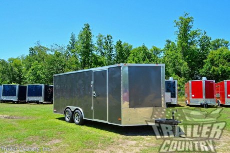 &lt;p&gt;NEW 8.5 X 18 V-NOSED ENCLOSED CAR TOY HAULER TRAILER&amp;nbsp;&lt;/p&gt;
&lt;p&gt;Up for your consideration is a Brand New Model 8.5x18 Tandem Axle, Enclosed Car Hauler Cargo Race Toy Hauler Trailer.&lt;/p&gt;
&lt;p&gt;~ALSO PERFECT FOR MOTORCYCLE&#39;S, SNOWMOBILE, ATV &amp;amp; 4-WHEELERS ~&lt;/p&gt;
&lt;p&gt;ALL the TOP QUALITY FEATURES listed in this ad!&lt;/p&gt;
&lt;p&gt;Standard Elite Series Features:&lt;/p&gt;
&lt;p&gt;Heavy Duty 6&quot; I Beam Main Frame with 2 X 6 Square Tube&lt;/p&gt;
&lt;p&gt;Heavy Duty 1&quot; x 1 1/2&quot; Square Tubular Wall Studs &amp;amp; Roof Bows&lt;/p&gt;
&lt;p&gt;Triple Tube Tongue&lt;/p&gt;
&lt;p&gt;18&#39; Box Space + V-nose&lt;/p&gt;
&lt;p&gt;16&quot; On Center Walls&amp;nbsp;&lt;/p&gt;
&lt;p&gt;16&quot; On Center Floor Cross-memebers&lt;/p&gt;
&lt;p&gt;16&quot; On Center Ceiling Cross-members&lt;/p&gt;
&lt;p&gt;Complete Braking System (Electric Brakes on both Axles, Battery Back-Up, &amp;amp; Safety Switch).&lt;/p&gt;
&lt;p&gt;(2) 3,500lb 4&quot; &quot;Dexter&quot; Drop Axles w/ EZ LUBE Grease Fittings (Self Adjusting Brakes Axles)&lt;/p&gt;
&lt;p&gt;36&quot; Side Door with Kick Plate &amp;amp; Cam Locking System (on Passenger Side)&lt;/p&gt;
&lt;p&gt;ATP Diamond Plate Step Well in Side Door&lt;/p&gt;
&lt;p&gt;6&#39;6&quot; Interior Height (Approx. 78&quot;)&lt;/p&gt;
&lt;p&gt;Galvalume Seamed Roof w/ Thermo Ply Ceiling Liner&lt;/p&gt;
&lt;p&gt;2 5/16&quot; Coupler w/ Snapper Pin&lt;/p&gt;
&lt;p&gt;Heavy Duty Safety Chains&lt;/p&gt;
&lt;p&gt;7-Way Round RV Style Wiring Harness Plug&lt;/p&gt;
&lt;p&gt;3/8&quot; Heavy Duty Top Grade Plywood Walls&lt;/p&gt;
&lt;p&gt;3/4&quot; Heavy Duty Top Grade Plywood Floors&lt;/p&gt;
&lt;p&gt;Smooth Tear Drop Style Fender Flares&lt;/p&gt;
&lt;p&gt;2K A-Frame Top Wind Jack&lt;/p&gt;
&lt;p&gt;Top Quality Exterior Grade Paint&lt;/p&gt;
&lt;p&gt;(1) Non-Powered Interior Roof Vent&lt;/p&gt;
&lt;p&gt;(1) 12 Volt Interior Trailer Dome Light w/ Wall Switch&lt;/p&gt;
&lt;p&gt;24&quot; Diamond Plate ATP Front Stone Guard&lt;/p&gt;
&lt;p&gt;15&quot; Radial (ST20575R15) Tires &amp;amp; Wheels&lt;/p&gt;
&lt;p&gt;4- Flush Mounted D-Rings in Floor&lt;/p&gt;
&lt;p&gt;Exterior L.E.D. Lighting Package&lt;/p&gt;
&lt;p&gt;Rear Spring Assisted Ramp Door w/ Cam Locks and 16&quot; Transition Flap&lt;/p&gt;
&lt;p&gt;UPGRADES:&lt;/p&gt;
&lt;p&gt;RTP-Rubber Tread Plate Flooring In Trailer Box Space&lt;/p&gt;
&lt;p&gt;RTP-Rubber Tread Plate Ramp &amp;amp; 16&quot; Transitional Flap&lt;/p&gt;
&lt;p&gt;Aluminum Mag Wheels&lt;/p&gt;
&lt;p&gt;Upgrade: Standard Axles To 5,200 lb All Wheel Electric Brake E-Z Lube &quot;Dexter&quot; Spring Drop Axles w/ EZ LUBE Grease Fittings (Self Adjusting Brakes Axles)&lt;/p&gt;
&lt;p&gt;ATP Diamond Plate Corner Caps&lt;/p&gt;
&lt;p&gt;Upgrade to .030 Charcoal Exterior Metal (Your Choice of Final Exterior Color).&amp;nbsp;&lt;/p&gt;
&lt;p&gt;Added: (2) 16&#39; Strips of Recessed E-Track in Floor&amp;nbsp;&lt;/p&gt;
&lt;p&gt;Added: (2) 8&#39; Strips of Recessed E-Track in Floor (48&#39; Total Floor E-Track)&lt;/p&gt;
&lt;p&gt;Added (2) 2&#39; Strips of Recessed E-Track in Trailer Passenger Side Wall&amp;nbsp;&lt;/p&gt;
&lt;p&gt;Added (2) 8&#39; Strips of Recessed E-Track in Trailer Driver Side Wall (20&#39; Total Floor E-Track)&lt;/p&gt;
&lt;p&gt;Shown in .030 Charcoal Metal.&lt;/p&gt;
&lt;p&gt;! ! ! YOU CHOOSE FINAL COLOR ! ! !&lt;/p&gt;
&lt;p&gt;Color Options .030 Gauge Aluminum&lt;/p&gt;
&lt;p&gt;Manufacturers Title and 5 Year Limited Warranty Included&lt;/p&gt;
&lt;p&gt;**PRODUCT LIABILITY INSURANCE**&lt;/p&gt;
&lt;p&gt;Trailer is offered @ factory direct pricing...We also have a Florida pick up location in Tampa and We offer Nationwide Delivery @ Unbeatable Rates!&lt;/p&gt;
&lt;p&gt;ASK US ABOUT OUR RENT TO OWN PROGRAM - NO CREDIT CHECK - LOW DOWN PAYMENT&lt;/p&gt;
&lt;p&gt;*Trailer Shown with Optional Trim*&lt;/p&gt;
&lt;p&gt;All Trailers are D.O.T. Compliant for all 50 States, Canada, &amp;amp; Mexico.&lt;/p&gt;
&lt;p&gt;&amp;nbsp;&lt;/p&gt;
&lt;p&gt;FOR MORE INFORMATION CALL:&lt;/p&gt;
&lt;p&gt;888-710-2112&lt;/p&gt;