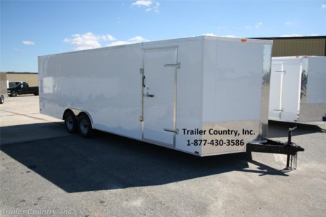 &lt;p&gt;&lt;strong&gt;NEW 8.5 X 16&#39; ENCLOSED TRAILER&lt;/strong&gt;&lt;/p&gt;
&lt;p&gt;&lt;strong&gt;&amp;nbsp;&lt;/strong&gt;&lt;/p&gt;
&lt;p&gt;&lt;strong&gt;Up for your consideration is a Brand New Model 8.5 x 16 Tandem Axle, V-Nosed Enclosed Motor Cycle, Snowmobile, Landscape, ATV 4-Wheeler, Car Hauler Cargo Trailer.&amp;nbsp;&amp;nbsp;&lt;/strong&gt;&lt;/p&gt;
&lt;p&gt;&lt;strong&gt;&amp;nbsp;&lt;/strong&gt;&lt;/p&gt;
&lt;p&gt;&lt;strong&gt;YOU&#39;VE SEEN THE REST...NOW BUY THE BEST!&lt;/strong&gt;&lt;/p&gt;
&lt;p&gt;&lt;strong&gt;&amp;nbsp;&lt;/strong&gt;&lt;/p&gt;
&lt;p&gt;&lt;strong&gt;ALL the TOP QUALITY FEATURES listed in this ad!&lt;/strong&gt;&lt;/p&gt;
&lt;p&gt;&lt;strong&gt;&amp;nbsp;&lt;/strong&gt;&lt;/p&gt;
&lt;p&gt;&lt;strong&gt;ALL AMERICAN SERIES:&lt;/strong&gt;&lt;/p&gt;
&lt;p&gt;&lt;strong&gt;&amp;nbsp;&lt;/strong&gt;&lt;/p&gt;
&lt;p&gt;&lt;strong&gt;Heavy Duty Main Frame&lt;/strong&gt;&lt;/p&gt;
&lt;p&gt;&lt;strong&gt;16&#39; Box Space + V-Nose&lt;/strong&gt;&lt;/p&gt;
&lt;p&gt;&lt;strong&gt;16&quot; On Center WALL &amp;amp; FLOOR Cross Members&lt;/strong&gt;&lt;/p&gt;
&lt;p&gt;&lt;strong&gt;(2) 3,500lb &quot; Spring Axles w/ All Wheel Electric Brakes &amp;amp; EZ LUBE Grease Fittings&lt;/strong&gt;&lt;/p&gt;
&lt;p&gt;&lt;strong&gt;HEAVY DUTY Rear Spring Assisted Ramp Door with (2) Barlocks for Security, &amp;amp; EZ Lube Hinge Pins&amp;nbsp;&lt;/strong&gt;&lt;/p&gt;
&lt;p&gt;&lt;strong&gt;4 - 5,000lb Flush Floor Mounted D-Rings (Welded to Frame)&lt;/strong&gt;&lt;/p&gt;
&lt;p&gt;&lt;strong&gt;36&quot; Side Door with Lock&lt;/strong&gt;&lt;/p&gt;
&lt;p&gt;&lt;strong&gt;ATP Diamond Plate Recessed Step-Up in Side door&lt;/strong&gt;&lt;/p&gt;
&lt;p&gt;&lt;strong&gt;6&#39; 6&quot; Interior Height inside Box Space&lt;/strong&gt;&lt;/p&gt;
&lt;p&gt;&lt;strong&gt;Bowed Galvalume Seamed Roof with Luan Lining Strip&lt;/strong&gt;&lt;/p&gt;
&lt;p&gt;&lt;strong&gt;2 5/16&quot; Coupler w/ Snapper Pin&lt;/strong&gt;&lt;/p&gt;
&lt;p&gt;&lt;strong&gt;Heavy Duty Safety Chains&lt;/strong&gt;&lt;/p&gt;
&lt;p&gt;&lt;strong&gt;2K Top-Wind Jack&lt;/strong&gt;&lt;/p&gt;
&lt;p&gt;&lt;strong&gt;7-Way Round RV Electrical Wiring Harness w/ Battery Back-Up &amp;amp; Safety Switch&lt;/strong&gt;&lt;/p&gt;
&lt;p&gt;&lt;strong&gt;24&quot; ATP Front StoneGuard w/ ATP Nose Cap&lt;/strong&gt;&lt;/p&gt;
&lt;p&gt;&lt;strong&gt;Complete Exterior Lighting Package&lt;/strong&gt;&lt;/p&gt;
&lt;p&gt;&lt;strong&gt;3/8&quot; Heavy Duty To Grade Plywood Walls&lt;/strong&gt;&lt;/p&gt;
&lt;p&gt;&lt;strong&gt;3/4&quot; Heavy Duty Top Grade Plywood Floors&lt;/strong&gt;&lt;/p&gt;
&lt;p&gt;&lt;strong&gt;Heavy Duty Smooth Fender Flares&lt;/strong&gt;&lt;/p&gt;
&lt;p&gt;&lt;strong&gt;Deluxe License Plate Holder with Light&lt;/strong&gt;&lt;/p&gt;
&lt;p&gt;&lt;strong&gt;Top Quality Exterior Grade Automotive Paint&lt;/strong&gt;&lt;/p&gt;
&lt;p&gt;&lt;strong&gt;Pair of Plastic Side Flow-Through Vents - or Roof Vent (Your Choice!)&lt;/strong&gt;&lt;/p&gt;
&lt;p&gt;&lt;strong&gt;(1) 12-Volt Interior Trailer Light w/ Wall Switch&lt;/strong&gt;&lt;/p&gt;
&lt;p&gt;&lt;strong&gt;15&quot; 205-15&quot; Radial Tires&lt;/strong&gt;&lt;/p&gt;
&lt;p&gt;&lt;strong&gt;Modular Wheels&lt;/strong&gt;&lt;/p&gt;
&lt;p&gt;&lt;strong&gt;&amp;nbsp;&lt;/strong&gt;&lt;/p&gt;
&lt;p&gt;&lt;strong&gt;&amp;nbsp;&lt;/strong&gt;&lt;/p&gt;
&lt;p&gt;&lt;strong&gt;Shown in standard color White. Other colors and trim options are available just ask &amp;amp; we will list it on eBay!&lt;/strong&gt;&lt;/p&gt;
&lt;p&gt;&lt;strong&gt;All Trailers are D.O.T. Compliant for all 50 States, Canada, &amp;amp; Mexico.&lt;/strong&gt;&lt;/p&gt;
&lt;p&gt;&lt;strong&gt;&amp;nbsp;&lt;/strong&gt;&lt;/p&gt;
&lt;p&gt;&lt;strong&gt;FINANCING IS AVAILABLE W/ APPROVED CREDIT&lt;/strong&gt;&lt;/p&gt;
&lt;p&gt;&lt;strong&gt;&amp;nbsp;&lt;/strong&gt;&lt;/p&gt;
&lt;p&gt;&lt;strong&gt;Manufacturers Title and Limited Warranty Included&lt;/strong&gt;&lt;/p&gt;
&lt;p&gt;&lt;strong&gt;&amp;nbsp;&lt;/strong&gt;&lt;/p&gt;
&lt;p&gt;&lt;strong&gt;**PRODUCT LIABILITY INSURANCE**&lt;/strong&gt;&lt;/p&gt;
&lt;p&gt;&lt;strong&gt;&amp;nbsp;&lt;/strong&gt;&lt;/p&gt;
&lt;p&gt;&lt;strong&gt;Trailer is offered @ factory direct pricing...We also have a Florida pick up location in Tampa and We offer Nationwide&lt;/strong&gt;&lt;/p&gt;
&lt;p&gt;&lt;strong&gt;&amp;nbsp;&lt;/strong&gt;&lt;/p&gt;
&lt;p&gt;&lt;strong&gt;Trailer Shown with Optional Trim&lt;/strong&gt;&lt;/p&gt;
&lt;p&gt;&lt;strong&gt;&amp;nbsp;&lt;/strong&gt;&lt;/p&gt;
&lt;p&gt;&lt;strong&gt;Trailer is also listed Locally for Sale, Please Confirm Availability&lt;/strong&gt;&lt;/p&gt;
&lt;p&gt;&lt;strong&gt;&amp;nbsp;&lt;/strong&gt;&lt;/p&gt;
&lt;p&gt;&lt;strong&gt;FOR MORE INFORMATION CALL:&lt;/strong&gt;&lt;/p&gt;
&lt;p&gt;&lt;strong&gt;888-710-2112&amp;nbsp;&lt;/strong&gt;&lt;/p&gt;