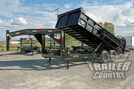 &lt;p&gt;&lt;strong&gt;Brand New 7&#39; x 16&#39;&amp;nbsp; Gooseneck Hydraulic Dump Trailer w/ 24&quot; High Sides, Remote Power Up &amp;amp; Down, and MORE!&lt;/strong&gt;&lt;/p&gt;
&lt;p&gt;&lt;strong&gt;Up for your Consideration is a Brand New Gooseneck 7&#39;x16&#39; Tandem Axle, Dual Cylinder Hydraulic Dump Trailer w/ Combo Spreader Gate.&lt;/strong&gt;&lt;/p&gt;
&lt;p&gt;&lt;strong&gt;Also Great for Roofing - Construction - Storm Clean Up - Equipment Hauling - Landscaping &amp;amp; More!&lt;/strong&gt;&lt;/p&gt;
&lt;p&gt;&lt;strong&gt;&amp;nbsp;&lt;/strong&gt;&lt;/p&gt;
&lt;p&gt;&lt;strong&gt;Standard Features:&lt;/strong&gt;&lt;/p&gt;
&lt;p&gt;&lt;strong&gt;Proudly Made in the U.S.A.&amp;nbsp;&lt;/strong&gt;&lt;/p&gt;
&lt;p&gt;&lt;strong&gt;Heavy Duty Main Frame&amp;nbsp;&lt;/strong&gt;&lt;/p&gt;
&lt;p&gt;&lt;strong&gt;10 Gauge Side Walls&lt;/strong&gt;&lt;/p&gt;
&lt;p&gt;&lt;strong&gt;10 Gauge Floor&lt;/strong&gt;&lt;/p&gt;
&lt;p&gt;&lt;strong&gt;24&quot; High Sides&lt;/strong&gt;&lt;/p&gt;
&lt;p&gt;&lt;strong&gt;(2) 7,000 lb &quot;Dexter&quot; E-Z Lube Axles w/ All Wheel Electric Brakes&lt;/strong&gt;&lt;/p&gt;
&lt;p&gt;&lt;strong&gt;14,000 lb G.V.W.R.&amp;nbsp;&amp;nbsp;&lt;/strong&gt;&lt;/p&gt;
&lt;p&gt;&lt;strong&gt;Emergency Break-A-Way Kit&lt;/strong&gt;&lt;/p&gt;
&lt;p&gt;&lt;strong&gt;(2) Hydraulic Cylinders&amp;nbsp;&lt;/strong&gt;&lt;/p&gt;
&lt;p&gt;&lt;strong&gt;DC Hydraulic Pump (Power Up and Power Down) w/ Remote in Locking Storage Box&lt;/strong&gt;&lt;/p&gt;
&lt;p&gt;&lt;strong&gt;Heavy Duty Gooseneck Coupler&lt;/strong&gt;&lt;/p&gt;
&lt;p&gt;&lt;strong&gt;Heavy Duty 14 Gauge Formed Steel Treadplate Fenders&lt;/strong&gt;&lt;/p&gt;
&lt;p&gt;&lt;strong&gt;Heavy Duty Safety Chains - w/ Hooks&lt;/strong&gt;&lt;/p&gt;
&lt;p&gt;&lt;strong&gt;Powder Coated Black Paint Finish&lt;/strong&gt;&lt;/p&gt;
&lt;p&gt;&lt;strong&gt;&amp;nbsp;7,000 lb Drop-Leg Jacks&lt;/strong&gt;&lt;/p&gt;
&lt;p&gt;&lt;strong&gt;2 - Way Combination Rear Barn Style / Spreader Gate w/ Lock &amp;amp; Hold Back Chains&lt;/strong&gt;&lt;/p&gt;
&lt;p&gt;&lt;strong&gt;Deep Cycle Marine Battery&lt;/strong&gt;&lt;/p&gt;
&lt;p&gt;&lt;strong&gt;7-Way Round Electrical Plug&lt;/strong&gt;&lt;/p&gt;
&lt;p&gt;&lt;strong&gt;Sealed Wiring Harness&lt;/strong&gt;&lt;/p&gt;
&lt;p&gt;&lt;strong&gt;Tires - ST235-80R-16 Radial Tires&lt;/strong&gt;&lt;/p&gt;
&lt;p&gt;&lt;strong&gt;Wheels - 16&quot; Mod Wheels&lt;/strong&gt;&lt;/p&gt;
&lt;p&gt;&lt;strong&gt;(2) 3&quot; C-Channel Fender Mounted Heavy Duty Removable Ramps&lt;/strong&gt;&lt;/p&gt;
&lt;p&gt;&lt;strong&gt;Stake Pockets/ Tie Downs - All Round Top Rail&lt;/strong&gt;&lt;/p&gt;
&lt;p&gt;&lt;strong&gt;(5) 5,000 lb Welded Tie Downs Inside Dump Box&lt;/strong&gt;&lt;/p&gt;
&lt;p&gt;&lt;strong&gt;Spare Tire Holder&lt;/strong&gt;&lt;/p&gt;
&lt;p&gt;&lt;strong&gt;D.O.T. Compliant L.E.D. Lighting System&lt;/strong&gt;&lt;/p&gt;
&lt;p&gt;&lt;strong&gt;D.O.T. Reflective Tape&lt;/strong&gt;&lt;/p&gt;
&lt;p&gt;&lt;strong&gt;Approx. Bed Width: 83&quot;&lt;/strong&gt;&lt;/p&gt;
&lt;p&gt;&lt;strong&gt;Approx. Box Length: 16&#39;&lt;/strong&gt;&lt;/p&gt;
&lt;p&gt;&lt;strong&gt;&amp;nbsp;&lt;/strong&gt;&lt;/p&gt;
&lt;p&gt;&lt;strong&gt;FINANCING IS AVAILABLE W/APPROVED CREDIT&lt;/strong&gt;&lt;/p&gt;
&lt;p&gt;&lt;strong&gt;&amp;nbsp;Manufacturers Title and Limited Warranty Included&lt;/strong&gt;&lt;/p&gt;
&lt;p&gt;&lt;strong&gt;Trailer is offered @ factory direct pricing with pick up at our TN location...We also offer Nationwide Delivery. Please ask for more information about our optional delivery services.&amp;nbsp; &amp;nbsp;&lt;/strong&gt;&lt;/p&gt;
&lt;p&gt;&lt;strong&gt;&amp;nbsp;*Trailer Shown with Optional Trim*&lt;/strong&gt;&lt;/p&gt;
&lt;p&gt;&lt;strong&gt;All Trailers are D.O.T. Compliant for all 50 States, Canada, &amp;amp; Mexico.&lt;/strong&gt;&lt;/p&gt;
&lt;p&gt;&lt;strong&gt;Trailer is also listed Locally for Sale, Please Confirm Availability&lt;/strong&gt;&lt;/p&gt;
&lt;p&gt;&lt;strong&gt;&amp;nbsp;&lt;/strong&gt;&lt;/p&gt;
&lt;p&gt;&lt;strong&gt;FOR MORE INFORMATION CALL:&lt;/strong&gt;&lt;/p&gt;
&lt;p&gt;&lt;strong&gt;888-710-2112&lt;/strong&gt;&lt;/p&gt;