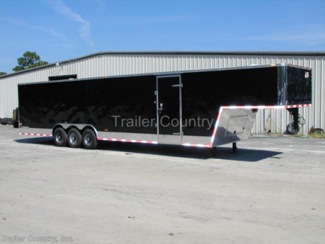 &lt;div&gt;NEW 8.5 X 40&#39; ENCLOSED GOOSENECK CARGO TRAILER&lt;/div&gt;
&lt;div&gt;&amp;nbsp;&lt;/div&gt;
&lt;div&gt;&amp;nbsp;&lt;/div&gt;
&lt;div&gt;Up for your consideration is a Brand New Model 8.5 x 32 + 8&#39; RISER Triple Axle, Enclosed Gooseneck Cargo Trailer.&amp;nbsp;&lt;/div&gt;
&lt;div&gt;&amp;nbsp;&lt;/div&gt;
&lt;div&gt;&amp;nbsp;&lt;/div&gt;
&lt;div&gt;YOU&#39;VE SEEN THE REST...NOW BUY THE BEST!&lt;/div&gt;
&lt;div&gt;&amp;nbsp;&lt;/div&gt;
&lt;div&gt;&amp;nbsp;&lt;/div&gt;
&lt;div&gt;ALL the TOP QUALITY FEATURES listed in this ad!&lt;/div&gt;
&lt;div&gt;&amp;nbsp;&lt;/div&gt;
&lt;div&gt;&amp;nbsp;&lt;/div&gt;
&lt;div&gt;STANDARD ELITE SERIES FEATURES:&lt;/div&gt;
&lt;div&gt;&amp;nbsp;&lt;/div&gt;
&lt;div&gt;&amp;nbsp;&lt;/div&gt;
&lt;div&gt;- Heavy Duty 8&quot; I-Beam Main Frame&lt;/div&gt;
&lt;div&gt;- Heavy Duty 1&quot; X 1 1/2&quot; Square Tubing Wall Studs &amp;amp; Roof Bows&lt;/div&gt;
&lt;div&gt;- 40&#39; Gooseneck, 32&#39; Box Space + 8&#39; Riser&lt;/div&gt;
&lt;div&gt;- 16&quot; On Center Walls&lt;/div&gt;
&lt;div&gt;- 16&quot; On Center Floors&lt;/div&gt;
&lt;div&gt;- 16&quot; On Center Roof Bows&lt;/div&gt;
&lt;div&gt;- (3) 7,000lb &quot;DEXTER&quot; TORSION Axles w/ All Wheel Electric Brakes &amp;amp; EZ LUBE Grease Fittings (21K G.V.W.R.)&lt;/div&gt;
&lt;div&gt;- HEAVY DUTY Rear Spring Assisted Ramp Door with (2) Barlocks for Security, EZ Lube Hinge Pins, &amp;amp; 16&quot; Transitional Ramp Flap&lt;/div&gt;
&lt;div&gt;- No-Show Beaver Tail (Dove Tail)&lt;/div&gt;
&lt;div&gt;- 4 - 5,000lb Flush Floor Mounted D-Rings&lt;/div&gt;
&lt;div&gt;- 36&quot; Side Door with RV Flush Lock &amp;amp; Bar Lock&lt;/div&gt;
&lt;div&gt;- ATP Diamond Plate Recessed Step-Up in Side door&lt;/div&gt;
&lt;div&gt;- 81&quot; Interior Height inside box space (35 1/2&quot; in riser)&lt;/div&gt;
&lt;div&gt;- Galvalume Roof with Thermo Ply and Full Luan Ceiling Liner&lt;/div&gt;
&lt;div&gt;- 2 5/16&quot; Gooseneck Coupler&lt;/div&gt;
&lt;div&gt;- Heavy Duty Safety Chains&lt;/div&gt;
&lt;div&gt;- Electric/Hydraulic Landing Gear&lt;/div&gt;
&lt;div&gt;- 12V Battery&lt;/div&gt;
&lt;div&gt;- 7-Way Round RV Electrical Wiring Harness w/ Battery Back-Up &amp;amp; Safety Switch&lt;/div&gt;
&lt;div&gt;- Built In Cabinets &amp;amp; Steps Combo at Riser&lt;/div&gt;
&lt;div&gt;- ATP Bottom Trim on Sides &amp;amp; Rear&lt;/div&gt;
&lt;div&gt;- ATP Front under riser with Keyed Lock Access Door w/ Easy Access Junction Box&lt;/div&gt;
&lt;div&gt;- Exterior L.E.D. Lighting Package&lt;/div&gt;
&lt;div&gt;- D.O.T. Reflective Tape&lt;/div&gt;
&lt;div&gt;- 3/8&quot; Heavy Duty To Grade Plywood Walls&lt;/div&gt;
&lt;div&gt;- 3/4&quot; Heavy Duty Top Grade Plywood Floors&lt;/div&gt;
&lt;div&gt;- Heavy Duty Smooth Fender Flares&amp;nbsp;&lt;/div&gt;
&lt;div&gt;- Deluxe License Plate Holder with Light&amp;nbsp;&lt;/div&gt;
&lt;div&gt;- Top Quality Exterior Grade Paint&lt;/div&gt;
&lt;div&gt;- (2) Non-Powered Interior Roof Vent&lt;/div&gt;
&lt;div&gt;- (2) 12 Volt Interior Trailer Light w/ Wall Switch&lt;/div&gt;
&lt;div&gt;- Smooth Polished Aluminum Front &amp;amp; Rear Corners&lt;/div&gt;
&lt;div&gt;- 16&quot; Radial 8-Lug (ST23575R16) Tires &amp;amp; Wheels&lt;/div&gt;
&lt;div&gt;- .030 Black Metal&amp;nbsp; ( You choose Final color)&amp;nbsp;&lt;/div&gt;
&lt;div&gt;
&lt;div&gt;&amp;nbsp;&lt;/div&gt;
&lt;div&gt;&amp;nbsp;&lt;/div&gt;
&lt;div&gt;* * N.A.T.M. Inspected and Certified * *&lt;/div&gt;
&lt;div&gt;* * Manufacturers Title and 5 Year Limited Warranty Included * *&lt;/div&gt;
&lt;div&gt;* * PRODUCT LIABILITY INSURANCE * *&lt;/div&gt;
&lt;div&gt;* * FINANCING IS AVAILABLE W/ APPROVED CREDIT * *&lt;/div&gt;
&lt;div&gt;&amp;nbsp;&lt;/div&gt;
&lt;div&gt;ASK US ABOUT OUR RENT TO OWN PROGRAM - NO CREDIT CHECK - LOW DOWN PAYMENT&lt;/div&gt;
&lt;div&gt;&amp;nbsp;&lt;/div&gt;
&lt;div&gt;Trailer is offered @ factory direct pick up in Willacoochee, GA...We also offer Nationwide Delivery, please contact us for more information.&lt;/div&gt;
&lt;div&gt;CALL: 888-710-2112&lt;/div&gt;
&lt;/div&gt;
&lt;p&gt;&amp;nbsp;&lt;/p&gt;