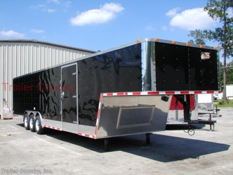 &lt;div&gt;NEW 8.5 X 38 ENCLOSED GOOSENECK CARGO TRAILER&lt;/div&gt;
&lt;div&gt;&amp;nbsp;&lt;/div&gt;
&lt;div&gt;Up for your consideration is a Brand New 2018 Model 8.5x30 + 8&#39; RISER Tri Axle, Enclosed Gooseneck Cargo Trailer.&amp;nbsp;&lt;/div&gt;
&lt;div&gt;&amp;nbsp;&lt;/div&gt;
&lt;div&gt;ALL the TOP QUALITY FEATURES listed in this ad!&lt;/div&gt;
&lt;div&gt;&amp;nbsp;&lt;/div&gt;
&lt;div&gt;STANDARD FEATURES:&lt;/div&gt;
&lt;div&gt;&amp;nbsp;&lt;/div&gt;
&lt;div&gt;- Heavy Duty 8&quot; I-Beam Main Frame&lt;/div&gt;
&lt;div&gt;- Heavy Duty 1&quot; X 1 1/2&quot; Square Tubing Wall Studs &amp;amp; Roof Bows&lt;/div&gt;
&lt;div&gt;- 38&#39; Gooseneck, 30&#39; Box Space + 8&#39; Riser&lt;/div&gt;
&lt;div&gt;- 16&quot; On Center Walls&lt;/div&gt;
&lt;div&gt;- 16&quot; On Center Floors&lt;/div&gt;
&lt;div&gt;- 16&quot; On Center Roof Bows&lt;/div&gt;
&lt;div&gt;- (3) 7,000lb &quot;Dexter&quot; TORSION Axles w/ All Wheel Electric Brakes &amp;amp; EZ LUBE Grease Fittings (21K G.V.W.R.)&lt;/div&gt;
&lt;div&gt;- HEAVY DUTY Rear Spring Assisted Ramp Door with (2) Barlocks for Security, EZ Lube Hinge Pins, &amp;amp; 16&quot; Transitional Ramp Flap&lt;/div&gt;
&lt;div&gt;- No-Show Beaver Tail (Dove Tail)&lt;/div&gt;
&lt;div&gt;- 4 - 5,000lb Flush Floor Mounted D-Rings&lt;/div&gt;
&lt;div&gt;- 36&quot; Side Door with RV Flush Lock &amp;amp; Bar Lock&lt;/div&gt;
&lt;div&gt;- ATP Diamond Plate Recessed Step-Up @ Side door&lt;/div&gt;
&lt;div&gt;- 81&quot; Interior Height inside box space (35 1/2&quot; in riser)&lt;/div&gt;
&lt;div&gt;- Galvalume Roof with Thermo Ply and Full Luan Ceiling Liner&lt;/div&gt;
&lt;div&gt;- 2 5/16&quot; Gooseneck Coupler&lt;/div&gt;
&lt;div&gt;- Heavy Duty Safety Chains&lt;/div&gt;
&lt;div&gt;- Electric Landing Gear&lt;/div&gt;
&lt;div&gt;- Roof mounted Solar Panel&lt;/div&gt;
&lt;div&gt;- Marine Grade Battery&lt;/div&gt;
&lt;div&gt;- 7-Way Round RV Electrical Wiring Harness w/ Battery Back-Up &amp;amp; Safety Switch&lt;/div&gt;
&lt;div&gt;- Built In Cabinets &amp;amp; Steps Combo at Riser&lt;/div&gt;
&lt;div&gt;- ATP Bottom Trim on Sides &amp;amp; Rear&lt;/div&gt;
&lt;div&gt;- ATP Front under riser with Keyed Lock Access Door w/ Easy Access Junction Box&lt;/div&gt;
&lt;div&gt;- Exterior L.E.D. Lighting Package&lt;/div&gt;
&lt;div&gt;- D.O.T. Reflective Tape&lt;/div&gt;
&lt;div&gt;- 3/8&quot; Heavy Duty Top Grade Plywood Walls&lt;/div&gt;
&lt;div&gt;- 3/4&quot; Heavy Duty Top Grade Plywood Floors&lt;/div&gt;
&lt;div&gt;- Heavy Duty Smooth Fender Flares&amp;nbsp;&lt;/div&gt;
&lt;div&gt;- Deluxe License Plate Holder with Light&amp;nbsp;&lt;/div&gt;
&lt;div&gt;- Top Quality Exterior Grade Paint&lt;/div&gt;
&lt;div&gt;- (2) Non-Powered Interior Roof Vent&lt;/div&gt;
&lt;div&gt;- (2) 12 Volt Interior Trailer Light w/ Wall Switch&lt;/div&gt;
&lt;div&gt;- Smooth Polished Aluminum Front &amp;amp; Rear Corners&lt;/div&gt;
&lt;div&gt;- 16&quot; Radial 8-Lug (ST23575R16) Tires &amp;amp; Wheels&lt;/div&gt;
&lt;div&gt;&amp;nbsp;&lt;/div&gt;
&lt;div&gt;INCLUDED UPGRADED TRIM/FEATURES ON THIS TRAILER ARE:&lt;/div&gt;
&lt;div&gt;&amp;nbsp;&lt;/div&gt;
&lt;div&gt;- Upgraded Exterior Color (.030 Metal)- Your choice of final color&lt;/div&gt;
&lt;div&gt;- Extra D-rings (Total of 30 D-rings)&lt;/div&gt;
&lt;div&gt;- 30&#39; RTP Floor on Deck (Rubber Tread Plate Flooring-Deck only)&lt;/div&gt;
&lt;div&gt;- E-Track Welded into Walls (Total of 56&#39; on walls)&lt;/div&gt;
&lt;div&gt;- Extra Light Switch at Rear of Trailer&lt;/div&gt;
&lt;div&gt;- Upgraded 48&quot; Side Door&lt;/div&gt;
&lt;div&gt;- 16&quot; Radial Spare Tire &amp;amp; Wheel&lt;/div&gt;
&lt;p&gt;&amp;nbsp;&lt;/p&gt;
&lt;p&gt;* * N.A.T.M. Inspected and Certified * *&lt;br /&gt;* * Manufacturers Title and 5 Year Limited Warranty Included * *&lt;br /&gt;* * PRODUCT LIABILITY INSURANCE * *&lt;br /&gt;* * FINANCING IS AVAILABLE W/ APPROVED CREDIT * *&amp;nbsp;&lt;/p&gt;
&lt;p&gt;ASK US ABOUT OUR RENT TO OWN PROGRAM - NO CREDIT CHECK - LOW DOWN PAYMENT&lt;/p&gt;
&lt;p&gt;&lt;br /&gt;Trailer is offered @ factory direct pick up in Willacoochee, GA...We also offer Nationwide Delivery, please contact us for more information.&lt;br /&gt;CALL: 888-710-2112&lt;/p&gt;