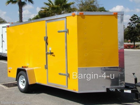 &lt;div&gt;NEW 6 X 12 ENCLOSED CARGO TRAILER&lt;/div&gt;
&lt;div&gt;&amp;nbsp;&lt;/div&gt;
&lt;div&gt;Up for your consideration a is Brand New Model 6x12 Single Axle, V-Nosed Enclosed Trailer.&lt;/div&gt;
&lt;div&gt;&amp;nbsp;&lt;/div&gt;
&lt;div&gt;NOW WITH THERMO PLY CEILING LINER, L.E.D. LIGHTING PACKAGE, RADIAL TIRES + ALL the other TOP QUALITY FEATURES listed in this ad!&lt;/div&gt;
&lt;div&gt;&amp;nbsp;&lt;/div&gt;
&lt;div&gt;&amp;nbsp;&lt;/div&gt;
&lt;div&gt;- Rear Spring Assisted Ramp Door with (2) Barlocks for Security, EZ Lube Hinge Pins, &amp;amp; 16&quot; Transitional Ramp Flap&lt;/div&gt;
&lt;div&gt;- Heavy Duty 2 X 3 Tube Main Frame&lt;/div&gt;
&lt;div&gt;- Heavy Duty Tubular Wall Studs &amp;amp; Roof Bows&lt;/div&gt;
&lt;div&gt;- 12&#39; Box space + V-Nose (TOTAL 14&#39;+ From tip to rear Interior Space)&lt;/div&gt;
&lt;div&gt;- (1) 3,500lb 4&quot; Dexter Drop Axle w/ EZ LUBE Grease Fittings&lt;/div&gt;
&lt;div&gt;- 16&quot; On Center Walls&lt;/div&gt;
&lt;div&gt;- 16&quot; On Center Floors&lt;/div&gt;
&lt;div&gt;- 16&quot; On Center Roof Bows&lt;/div&gt;
&lt;div&gt;- 32&quot; Side Door with Bar lock&lt;/div&gt;
&lt;div&gt;- 6&#39; Interior Height&lt;/div&gt;
&lt;div&gt;- Galvalume Seamed Roof w/ Thermo Ply Ceiling Liner&lt;/div&gt;
&lt;div&gt;- 2&quot; Coupler w/ Snapper Pin&lt;/div&gt;
&lt;div&gt;- Heavy Duty Safety Chains&lt;/div&gt;
&lt;div&gt;- 4-Way Flat Electrical Wiring Harness&lt;/div&gt;
&lt;div&gt;- 3/8&quot; Heavy Duty Grade Plywood Walls&lt;/div&gt;
&lt;div&gt;- 3/4&quot; Heavy Duty Grade Plywood Floors&lt;/div&gt;
&lt;div&gt;- Heavy Duty Smooth Fenders with Wide Side Marker Clearance Lights&lt;/div&gt;
&lt;div&gt;- 2K A-Frame Top Wind Jack&lt;/div&gt;
&lt;div&gt;- Top Quality Exterior Grade Paint&lt;/div&gt;
&lt;div&gt;- (1) Non-Powered Interior Roof Vent&lt;/div&gt;
&lt;div&gt;- (1) 12 Volt Interior Trailer Light w/ Wall Switch&lt;/div&gt;
&lt;div&gt;- Exterior L.E.D. Lighting Package&lt;/div&gt;
&lt;div&gt;- 24&quot; Diamond Plate ATP Front Stone Guard with matching V-nose cap&lt;/div&gt;
&lt;div&gt;- 15&quot; Radial (ST20575R15) Tires &amp;amp; Wheels&lt;/div&gt;
&lt;p&gt;&lt;br /&gt;* * Shown in Penske Yellow, Other colors Available TO CHOOSE FROM: White, Indigo Blue, Emerald Green, Silver Frost, Black, Dove Gray, Dark Charcoal, Champaign, Schneider Orange, Pewter, Victory Red, and Brandywine. * *&lt;/p&gt;
&lt;p&gt;* * N.A.T.M. Inspected and Certified * *&lt;br /&gt;* * Manufacturers Title and 5 Year Limited Warranty Included * *&lt;br /&gt;* * PRODUCT LIABILITY INSURANCE * *&lt;br /&gt;* * FINANCING IS AVAILABLE W/ APPROVED CREDIT * *&lt;/p&gt;
&lt;p&gt;ASK US ABOUT OUR RENT TO OWN PROGRAM - NO CREDIT CHECK - LOW DOWN PAYMENT&lt;/p&gt;
&lt;p&gt;&lt;br /&gt;Trailer is offered @ factory direct pick up in Willacoochee, GA...We also offer Nationwide Delivery, please contact us for more information.&lt;br /&gt;CALL: 888-710-2112&lt;/p&gt;