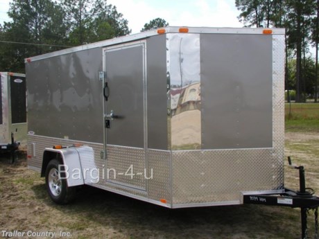 &lt;div&gt;NEW 6 x 12 MOTORCYCLE ENCLOSED CARGO TRAILER&lt;/div&gt;
&lt;div&gt;&amp;nbsp;&lt;/div&gt;
&lt;div&gt;Up for your consideration is a Brand New Model 6x12 Single Axle, MOTORCYCLE Enclosed Trailer.&lt;/div&gt;
&lt;div&gt;&amp;nbsp;&lt;/div&gt;
&lt;div&gt;YOU&#39;VE SEEN THE REST...NOW BUY THE BEST!&lt;/div&gt;
&lt;div&gt;&amp;nbsp;&lt;/div&gt;
&lt;div&gt;ALL the TOP QUALITY FEATURES listed in this ad!&amp;nbsp;&lt;/div&gt;
&lt;div&gt;&amp;nbsp;&lt;/div&gt;
&lt;div&gt;- Rear Spring Assisted Ramp Door with (2) Barlocks for Security, EZ Lube Hinge Pins, &amp;amp; 16&quot; Transitional Ramp Flap (Motorcyle Package)&lt;/div&gt;
&lt;div&gt;- Heavy Duty 2 X 3 Tube Main Frame&lt;/div&gt;
&lt;div&gt;- Heavy Duty Tubular Wall Studs &amp;amp; Roof Bows&lt;/div&gt;
&lt;div&gt;- 12&#39; Box Space+ V-NOSE&lt;/div&gt;
&lt;div&gt;- 16&quot; On Center Walls&lt;/div&gt;
&lt;div&gt;- 16&quot; On Center Floors&lt;/div&gt;
&lt;div&gt;- 16&quot; On Center Roof Bows&lt;/div&gt;
&lt;div&gt;- (1) 3,500lb 4&quot; &quot;DEXTER&quot; Drop Axle w/ EZ LUBE Grease Fittings&amp;nbsp;&lt;/div&gt;
&lt;div&gt;- 32&quot; Side Door with Bar lock&lt;/div&gt;
&lt;div&gt;- 6&#39; Interior Height&lt;/div&gt;
&lt;div&gt;- 2&quot; Coupler w/ Snapper Pin&lt;/div&gt;
&lt;div&gt;- Heavy Duty Safety Chains&lt;/div&gt;
&lt;div&gt;- 4-Way Flat Electrical Wiring Harness&lt;/div&gt;
&lt;div&gt;- L.E.D. Exterior Lighting Package&lt;/div&gt;
&lt;div&gt;- 3/8&quot; Heavy Duty TOP Grade Plywood Walls&lt;/div&gt;
&lt;div&gt;- 3/4&quot; Heavy Duty TOP Grade Plywood Floors&lt;/div&gt;
&lt;div&gt;- Heavy Duty Smooth Fenders with Wide Side Marker Clearance Lights&lt;/div&gt;
&lt;div&gt;- 2K A-Frame Top Wind Jack&lt;/div&gt;
&lt;div&gt;- Thermo Ply Ceiling Liner&lt;/div&gt;
&lt;div&gt;- Top Quality Exterior Grade Paint&amp;nbsp;&lt;/div&gt;
&lt;div&gt;- (1) 12 Volt Interior Trailer Light w/ Wall Switch&lt;/div&gt;
&lt;div&gt;- 24&quot; Diamond Plate ATP Front Stone Guard with Matching V-Nose Cap&lt;/div&gt;
&lt;div&gt;- 15&quot; Radial (ST20575R15) Tires &amp;amp; Wheels&lt;/div&gt;
&lt;div&gt;&amp;nbsp;&lt;/div&gt;
&lt;div&gt;MOTORCYCLE PACKAGE ON THIS TRAILER INCLUDES:&lt;/div&gt;
&lt;div&gt;&amp;nbsp;&lt;/div&gt;
&lt;div&gt;- UPGRADED COLOR (!U-CHOOSE!)&lt;/div&gt;
&lt;div&gt;- ANODIZED SIDES AND REAR&lt;/div&gt;
&lt;div&gt;- ANODIZED TRIMMED FRONT AND REAR CORNERS&lt;/div&gt;
&lt;div&gt;- ALUMINUM STAR MAG WHEELS&lt;/div&gt;
&lt;div&gt;- ALUMINUM FLOW THRU VENTS&lt;/div&gt;
&lt;div&gt;- RV FLUSH LOCK &amp;amp; BAR LOCK ON SIDE DOOR&lt;/div&gt;
&lt;div&gt;- STABILIZER JACKS (PAIR)&lt;/div&gt;
&lt;div&gt;- 6-5,000 LB FLUSH MOUNTED D-RINGS&lt;/div&gt;
&lt;p&gt;&amp;nbsp;&lt;/p&gt;
&lt;p&gt;* * N.A.T.M. Inspected and Certified * *&lt;br /&gt;* * Manufacturers Title and 5 Year Limited Warranty Included * *&lt;br /&gt;* * PRODUCT LIABILITY INSURANCE * *&lt;/p&gt;
&lt;p&gt;* * FINANCING IS AVAILABLE W/ APPROVED CREDIT * *&lt;/p&gt;
&lt;p&gt;ASK US ABOUT OUR RENT TO OWN PROGRAM - NO CREDIT CHECK - LOW DOWN PAYMENT&lt;/p&gt;
&lt;p&gt;Trailer is offered @ factory direct pick up in Willacoochee, GA...We also offer Nationwide Delivery, please contact us for more information.&lt;br /&gt;CALL: 888-710-2112&lt;/p&gt;