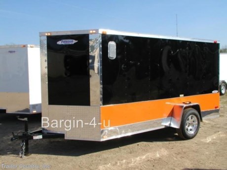 &lt;div&gt;NEW 6 X 12 V-NOSED ENCLOSED CARGO TRAILER&lt;/div&gt;
&lt;div&gt;&amp;nbsp;&lt;/div&gt;
&lt;div&gt;Up for your consideration is a Brand New Model 6 X 12 Single Axle, V-Nosed Enclosed Motorcycle Cargo Trailer.&lt;/div&gt;
&lt;div&gt;&amp;nbsp;&lt;/div&gt;
&lt;div&gt;ALL the TOP QUALITY FEATURES listed in this ad!&lt;/div&gt;
&lt;div&gt;&amp;nbsp;&lt;/div&gt;
&lt;div&gt;- Standard Elite Series Features:&lt;/div&gt;
&lt;div&gt;- Heavy Duty Main Frame with 2 X 3 Square Tube&lt;/div&gt;
&lt;div&gt;- Heavy Duty 1&quot; x 1 1/2&quot; Square Tubular Wall Studs &amp;amp; Roof Bows&lt;/div&gt;
&lt;div&gt;- 12&#39; Box Space + V-Nose&lt;/div&gt;
&lt;div&gt;- 16&quot; On Center Walls&lt;/div&gt;
&lt;div&gt;- 16&quot; On Center Floors&lt;/div&gt;
&lt;div&gt;- 16&quot; On Center Roof Bows&lt;/div&gt;
&lt;div&gt;- (1) 3,500lb 4&quot; &quot;Dexter&quot; Drop Axles w/ EZ LUBE Grease Fittings&lt;/div&gt;
&lt;div&gt;- 32&quot; Side Door with Bar Lock&lt;/div&gt;
&lt;div&gt;- 6&#39; Interior Height&lt;/div&gt;
&lt;div&gt;- Galvalume Seamed Roof w/ Thermo Ply Ceiling Liner&lt;/div&gt;
&lt;div&gt;- 2&quot; Coupler w/ Snapper Pin&lt;/div&gt;
&lt;div&gt;- Heavy Duty Safety Chains&lt;/div&gt;
&lt;div&gt;- 4-Way Flat Wiring Harness Plug&lt;/div&gt;
&lt;div&gt;- 3/8&quot; Heavy Duty Top Grade Plywood Walls&lt;/div&gt;
&lt;div&gt;- 3/4&quot; Heavy Duty Top Grade Plywood Floors&lt;/div&gt;
&lt;div&gt;- Smooth Jeep Style Fender&lt;/div&gt;
&lt;div&gt;- 2K A-Frame Top Wind Jack&lt;/div&gt;
&lt;div&gt;- Top Quality Exterior Grade Paint&lt;/div&gt;
&lt;div&gt;- (1) Non-Powered Interior Roof Vent&lt;/div&gt;
&lt;div&gt;- (1) 12 Volt Interior Trailer Dome Light w/ Wall Switch&lt;/div&gt;
&lt;div&gt;- 24&quot; Diamond Plate ATP Front Stone Guard&lt;/div&gt;
&lt;div&gt;- 15&quot; Radial (ST20575R15) Tires &amp;amp; Wheels&lt;/div&gt;
&lt;div&gt;- Exterior L.E.D. Lighting Package&lt;/div&gt;
&lt;div&gt;&amp;nbsp;&lt;/div&gt;
&lt;div&gt;Motorcycle Package &amp;amp; Additional Upgrades:&amp;nbsp;&lt;/div&gt;
&lt;div&gt;&amp;nbsp;&lt;/div&gt;
&lt;div&gt;- 5 Star Aluminum Mag Wheels w/ Chrome Center Caps and Lug Nuts&lt;/div&gt;
&lt;div&gt;- 8&quot; Anodized Sides and Rear&lt;/div&gt;
&lt;div&gt;- Front and Rear Polished Corner Caps&lt;/div&gt;
&lt;div&gt;- Upgraded 16&quot; .030 Orange Metal Sides&amp;nbsp;&lt;/div&gt;
&lt;div&gt;- Pair Aluminum Flow Thru Vents&lt;/div&gt;
&lt;div&gt;- Pair Stabilizer Jacks at Trailer Rear&lt;/div&gt;
&lt;div&gt;- 4 - 5,000 lb Floor Mounted D-Rings&amp;nbsp;&lt;/div&gt;
&lt;p&gt;* * N.A.T.M. Inspected and Certified * *&lt;br /&gt;* * Manufacturers Title and 5 Year Limited Warranty Included * *&lt;br /&gt;* * PRODUCT LIABILITY INSURANCE * *&lt;br /&gt;* * FINANCING IS AVAILABLE W/ APPROVED CREDIT * *&lt;/p&gt;
&lt;p&gt;ASK US ABOUT OUR RENT TO OWN PROGRAM - NO CREDIT CHECK - LOW PAYMENT PLAN&lt;/p&gt;
&lt;p&gt;&lt;br /&gt;Trailer is offered @ factory direct pick up in Willacoochee, GA...We also offer Nationwide Delivery, please contact us for more information.&lt;br /&gt;CALL: 888-710-2112&lt;/p&gt;
