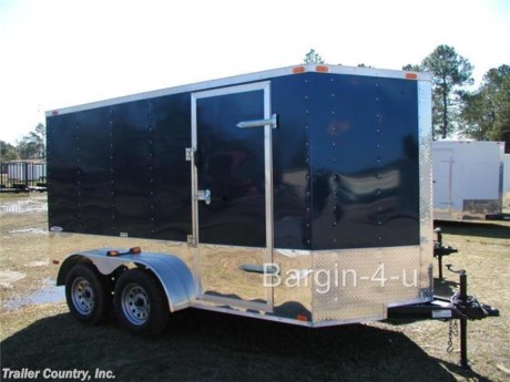 &lt;div&gt;NEW 6 X 12 ENCLOSED CARGO TRAILER&lt;/div&gt;
&lt;div&gt;&amp;nbsp;&lt;/div&gt;
&lt;div&gt;Up for your consideration is a Brand New Model 6x12 Tandem Axle, V-Nosed Enclosed Trailer.&lt;/div&gt;
&lt;div&gt;&amp;nbsp;&lt;/div&gt;
&lt;div&gt;NOW WITH THERMO PLY CEILING LINER, L.E.D. LIGHTING PACKAGE, RADIAL TIRES, + ALL the other TOP QUALITY FEATURES listed in this ad!&lt;/div&gt;
&lt;div&gt;&amp;nbsp;&lt;/div&gt;
&lt;div&gt;- Heavy duty 2 X 4 Tube Main Frame&lt;/div&gt;
&lt;div&gt;- Heavy duty Tubular Wall Studs &amp;amp; Roof Bows&lt;/div&gt;
&lt;div&gt;- Rear Spring Assisted Ramp Door with (2) Barlocks for Security, EZ Lube Hinge Pins, &amp;amp; 16&quot; Rear Ramp Door Transitional Flap&lt;/div&gt;
&lt;div&gt;- 12&#39; Box Space plus 2&#39;+&quot; V-Nose (TOTAL 14&#39;+&quot; From tip to rear Interior Space)&lt;/div&gt;
&lt;div&gt;- (2) 3,500lb 4&quot; &quot;Dexter&quot; All Wheel Electric Brake Drop Axles w/ EZ LUBE Grease Fittings&lt;/div&gt;
&lt;div&gt;- 32&quot; Side Door with Bar Lock&lt;/div&gt;
&lt;div&gt;- 16&quot; On Center Walls&lt;/div&gt;
&lt;div&gt;- 16&quot; On Center Floors&lt;/div&gt;
&lt;div&gt;- 16&quot; On Center Roof Bows&lt;/div&gt;
&lt;div&gt;- 6&#39; Interior Height&lt;/div&gt;
&lt;div&gt;- Galvalume Seamed Roof w/ Thermo Ply Ceiling Liner&lt;/div&gt;
&lt;div&gt;- 2 5/16&quot; Coupler w/ Snapper Pin&lt;/div&gt;
&lt;div&gt;- Heavy Duty Safety Chains&lt;/div&gt;
&lt;div&gt;- 7-Way Round RV Electrical Wiring Harness w/ Battery Back-up &amp;amp; Safety Switch&amp;nbsp;&lt;/div&gt;
&lt;div&gt;- 3/8&quot; Heavy Duty Grade Plywood Walls&lt;/div&gt;
&lt;div&gt;- 3/4&quot; Heavy Duty Grade Plywood Floors&lt;/div&gt;
&lt;div&gt;- Heavy Duty Smooth Fenders with Wide Side Marker Clearance Lights&lt;/div&gt;
&lt;div&gt;- 2K A-Frame Top Wind Jack&lt;/div&gt;
&lt;div&gt;- Top Quality Exterior Grade Paint&lt;/div&gt;
&lt;div&gt;- (1) Non-Powered Interior Roof Vent&lt;/div&gt;
&lt;div&gt;- (1) 12 Volt Interior Trailer Light w/ Wall Switch&lt;/div&gt;
&lt;div&gt;- 24&quot; Diamond Plate ATP Front Stone Guard with matching V-nose cap&lt;/div&gt;
&lt;div&gt;- 15&quot; Radial (ST20575R15) Tires &amp;amp; Wheels&lt;/div&gt;
&lt;div&gt;- Exterior Lighting Package&lt;/div&gt;
&lt;div&gt;&amp;nbsp;&lt;/div&gt;
&lt;div&gt;Shown in Black, Other colors Available : White, Navy Blue, Hunter Green, Silver Frost, Dove Gray, Dark Charcoal, Red, and Brandywine.&lt;/div&gt;
&lt;div&gt;&amp;nbsp;&lt;/div&gt;
&lt;div&gt;&amp;nbsp;&lt;/div&gt;
&lt;div&gt;* ! ! ! YOU CHOOSE FINAL COLOR ! ! !&lt;/div&gt;
&lt;div&gt;&amp;nbsp;&lt;/div&gt;
&lt;div&gt;* All trailers are DOT compliant for all 50 States, Canada, &amp;amp; Mexico.&lt;/div&gt;
&lt;p&gt;&amp;nbsp;&lt;/p&gt;
&lt;p&gt;* * N.A.T.M. Inspected and Certified * *&lt;br /&gt;* * Manufacturers Title and 5-Year Limited Warranty Included * *&lt;br /&gt;* * PRODUCT LIABILITY INSURANCE * *&lt;br /&gt;* * FINANCING IS AVAILABLE W/ APPROVED CREDIT * *&lt;/p&gt;
&lt;p&gt;ASK US ABOUT OUR RENT TO OWN PROGRAM - NO CREDIT CHECK - LOW DOWN PAYMENT&lt;/p&gt;
&lt;p&gt;&lt;br /&gt;Trailer is offered @ factory direct pick up in Willacoochee,GA (Zip Code 31650)...We also offer Nationwide Delivery, please contact us for more information.&lt;br /&gt;CALL: 888-710-2112&lt;/p&gt;