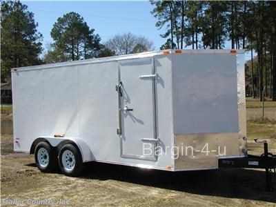 &lt;div&gt;NEW 7X16 ENCLOSED CARGO TRAILER&lt;/div&gt;
&lt;div&gt;&amp;nbsp;&lt;/div&gt;
&lt;div&gt;Up for your consideration is a Brand New 7x16 Tandem Axle, V-Nosed Enclosed Trailer&lt;/div&gt;
&lt;div&gt;&amp;nbsp;&lt;/div&gt;
&lt;div&gt;NEW WITH THERMO PLY CEILING LINER, RADIAL TIRES &amp;amp; EXTERIOR L.E.D. LIGHTING PACKAGE!!!&amp;nbsp;&lt;/div&gt;
&lt;div&gt;&amp;nbsp;&lt;/div&gt;
&lt;div&gt;YOU&#39;VE SEEN THE REST...NOW BUY THE BEST!&lt;/div&gt;
&lt;div&gt;&amp;nbsp;&lt;/div&gt;
&lt;div&gt;FOR MORE INFORMATION CALL:&lt;/div&gt;
&lt;div&gt;&amp;nbsp;&lt;/div&gt;
&lt;div&gt;TOLL FREE&amp;nbsp; 888-710-2112&lt;/div&gt;
&lt;div&gt;&amp;nbsp;&lt;/div&gt;
&lt;div&gt;Standard Value Series Features:&lt;/div&gt;
&lt;div&gt;&amp;nbsp;&lt;/div&gt;
&lt;div&gt;Heavy duty 2&quot; x 4&quot; Square Tube Main Frame&lt;/div&gt;
&lt;div&gt;Heavy duty 1&quot; x 1 1/2&quot; Square Tubular Wall Studs &amp;amp; Roof Bows&lt;/div&gt;
&lt;div&gt;Rear Spring Assisted Ramp Door with (2) Barlocks for Security &amp;amp; EZ Lube Hinge Pins&lt;/div&gt;
&lt;div&gt;16&#39; Box Space + V-Nose (TOTAL 18&#39;+ From tip to rear Interior Space)&lt;/div&gt;
&lt;div&gt;16&quot; On Center Walls&lt;/div&gt;
&lt;div&gt;16&quot; On Center Floors&lt;/div&gt;
&lt;div&gt;16&quot; On Center Roof Bows&lt;/div&gt;
&lt;div&gt;Complete Braking System (Electric Brakes on both axles, battery back-up, &amp;amp; safety switch)&lt;/div&gt;
&lt;div&gt;(2) 3,500lb 4&quot; &quot;Dexter&quot; Drop Axles w/ EZ LUBE Grease Fittings (Self Adjusting Brakes Axles)&lt;/div&gt;
&lt;div&gt;32&quot; Side Door with Bar Lock&amp;nbsp;&lt;/div&gt;
&lt;div&gt;6&#39; Interior Height&lt;/div&gt;
&lt;div&gt;Galvalume Seamed Roof with Thermo Ply Ceiling Liner&lt;/div&gt;
&lt;div&gt;2 5/16&quot; Coupler w/ Snapper Pin&lt;/div&gt;
&lt;div&gt;Heavy Duty Safety Chains&lt;/div&gt;
&lt;div&gt;7-Way RV Wiring Harness Plug&lt;/div&gt;
&lt;div&gt;3/8&quot; Plywood Walls&lt;/div&gt;
&lt;div&gt;3/4&quot; Heavy Duty Grade Plywood Floors&lt;/div&gt;
&lt;div&gt;Smooth Teardrop Fenders with Wide Side Marker Clearance Lights&lt;/div&gt;
&lt;div&gt;2K A-Frame Top Wind Jack&lt;/div&gt;
&lt;div&gt;Top Quality Exterior Grade Paint&lt;/div&gt;
&lt;div&gt;(1) Non-Powered Interior Roof Vent&lt;/div&gt;
&lt;div&gt;(1) 12 Volt Interior Trailer Light&lt;/div&gt;
&lt;div&gt;24&quot; Diamond Plate ATP Front Stone Guard with Matching V-nose Cap&lt;/div&gt;
&lt;div&gt;Exterior L.E.D. Lighting Package&lt;/div&gt;
&lt;div&gt;15&quot; Radial (ST20575R15) Tires &amp;amp; Wheels&lt;/div&gt;
&lt;div&gt;&amp;nbsp;&lt;/div&gt;
&lt;div&gt;&amp;nbsp;&lt;/div&gt;
&lt;div&gt;* * N.A.T.M. Inspected and Certified * *&lt;/div&gt;
&lt;div&gt;* * Manufacturers Title and 5 Year Limited Warranty Included * *&lt;/div&gt;
&lt;div&gt;* * PRODUCT LIABILITY INSURANCE * *&lt;/div&gt;
&lt;div&gt;* * FINANCING IS AVAILABLE W/ APPROVED CREDIT * *&amp;nbsp;&lt;/div&gt;
&lt;div&gt;&amp;nbsp;&lt;/div&gt;
&lt;div&gt;ASK US ABOUT OUR RENT TO OWN PROGRAM - NO CREDIT CHECK - LOW DOWN PAYMENT&lt;/div&gt;
&lt;div&gt;&amp;nbsp;&lt;/div&gt;
&lt;div&gt;Trailer is offered @ factory direct pick up in Willacoochee, GA...We also offer Nationwide Delivery, please contact us for more information.&lt;/div&gt;
&lt;div&gt;CALL: 888-710-2112&lt;/div&gt;
&lt;p&gt;&amp;nbsp;&lt;/p&gt;