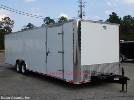 &lt;div&gt;NEW 8.5 x 24 ENCLOSED CARHAULER / CARGO TRAILER&lt;/div&gt;
&lt;div&gt;&amp;nbsp;&lt;/div&gt;
&lt;div&gt;Up for your consideration is a Brand New HEAVY DUTY 8.5 x 24 Tandem Axle, Enclosed/Carhauler Trailer.&lt;/div&gt;
&lt;div&gt;&amp;nbsp;&lt;/div&gt;
&lt;div&gt;NEW WITH THERMO PLY CEILING LINER, RADIAL TIRES &amp;amp; EXTERIOR L.E.D. LIGHTING PACKAGE!!!!&lt;/div&gt;
&lt;div&gt;&amp;nbsp;&lt;/div&gt;
&lt;div&gt;YOU&#39;VE SEEN THE REST...NOW BUY THE BEST!&lt;/div&gt;
&lt;div&gt;&amp;nbsp;&lt;/div&gt;
&lt;div&gt;&amp;nbsp;&lt;/div&gt;
&lt;div&gt;Standard Elite Series Features:&lt;/div&gt;
&lt;div&gt;&amp;nbsp;&lt;/div&gt;
&lt;div&gt;Heavy Duty 6&quot; I-Beam Main Frame&lt;/div&gt;
&lt;div&gt;Heavy Duty 42&quot; Triple Tube Tongue&lt;/div&gt;
&lt;div&gt;Heavy Duty 1&quot; x 1 1/2&quot; Square Tubing Wall Studs &amp;amp; Roof Bows&lt;/div&gt;
&lt;div&gt;Heavy Duty Rear Spring Assisted Ramp Door with (2) Barlocks for Security, EZ Lube Hinge Pins, &amp;amp; 16&quot; Transitional Ramp Flap&lt;/div&gt;
&lt;div&gt;4 - 5,000lb Flush Floor Mounted D-Rings&lt;/div&gt;
&lt;div&gt;24&#39; Box Space&lt;/div&gt;
&lt;div&gt;16&quot; On Center Walls&lt;/div&gt;
&lt;div&gt;16&quot; On Center Floors&lt;/div&gt;
&lt;div&gt;16&quot; On Center Roof Bows&lt;/div&gt;
&lt;div&gt;(2) 3,500lb 4&quot; &quot;Dexter&quot; Drop Axles w/ All Wheel Electric Brakes &amp;amp; EZ LUBE Grease Fittings (Self Adjusting Axles)&amp;nbsp;&lt;/div&gt;
&lt;div&gt;36&quot; Side Door with RV Flush Lock &amp;amp; Bar Lock&lt;/div&gt;
&lt;div&gt;ATP Diamond Plate Recessed Step-Up&lt;/div&gt;
&lt;div&gt;6&#39;6&quot; Interior Height&lt;/div&gt;
&lt;div&gt;Galvalume Seamed Roof with Thermo Ply Ceiling Liner&lt;/div&gt;
&lt;div&gt;2 5/16&quot; Coupler w/ Snapper Pin&lt;/div&gt;
&lt;div&gt;Heavy Duty Safety Chains&lt;/div&gt;
&lt;div&gt;7-Way Round RV Electrical Wiring Harness w/ Battery Back-Up &amp;amp; Safety Switch&amp;nbsp;&lt;/div&gt;
&lt;div&gt;3/8&quot; Heavy Duty Grade Plywood Walls&lt;/div&gt;
&lt;div&gt;3/4&quot; Heavy Duty Top Grade Plywood Floors&amp;nbsp;&lt;/div&gt;
&lt;div&gt;Heavy Duty Smooth Fender Flares&lt;/div&gt;
&lt;div&gt;2K A-Frame Top Wind Jack&lt;/div&gt;
&lt;div&gt;Deluxe Molded License Plate Holder w/ Tag Light&lt;/div&gt;
&lt;div&gt;Top Quality Exterior Grade Paint&lt;/div&gt;
&lt;div&gt;(1) Non-Powered Interior Roof Vent&lt;/div&gt;
&lt;div&gt;(1) 12 Volt Interior Trailer Light w/ Wall Switch&lt;/div&gt;
&lt;div&gt;24&quot; Diamond Plate ATP Front Stone Guard&amp;nbsp;&lt;/div&gt;
&lt;div&gt;Smooth Polished Aluminum Front &amp;amp; Rear Corner Caps&lt;/div&gt;
&lt;div&gt;15&quot; Radial (ST20575R15) Tires &amp;amp; Wheels&lt;/div&gt;
&lt;div&gt;Exterior L.E.D. Lighting Package&lt;/div&gt;
&lt;div&gt;&amp;nbsp;&lt;/div&gt;
&lt;p&gt;* * N.A.T.M. Inspected and Certified * *&lt;br /&gt;* * Manufacturers Title and 5 Year Limited Warranty Included * *&lt;br /&gt;* * PRODUCT LIABILITY INSURANCE * *&lt;br /&gt;* * FINANCING IS AVAILABLE W/ APPROVED CREDIT * *&amp;nbsp;&lt;/p&gt;
&lt;p&gt;ASK US ABOUT OUR RENT TO OWN PROGRAM - NO CREDIT CHECK - LOW DOWN PAYMENT&lt;/p&gt;
&lt;p&gt;&lt;br /&gt;Trailer is offered @ factory direct pick up in Willacoochee, GA...We also offer Nationwide Delivery, please contact us for more information.&lt;br /&gt;CALL: 888-710-2112&lt;br /&gt;&amp;nbsp;&lt;/p&gt;
