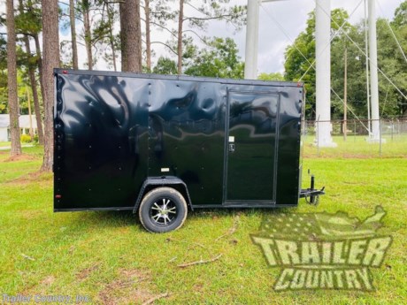 &lt;p&gt;NEW 6 X 12 V-NOSED ENCLOSED CARGO TRAILER w/ BLACK OUT PACKAGE&lt;/p&gt;
&lt;p&gt;&amp;nbsp;&lt;/p&gt;
&lt;p&gt;Up for your consideration is a Brand New Model 6 X 12 Single Axle, V-Nosed Enclosed Blacked Out Motorcycle Cargo Trailer.&lt;/p&gt;
&lt;p&gt;&amp;nbsp;&lt;/p&gt;
&lt;p&gt;Standard ALL AMERICAN SERIES Features:&lt;/p&gt;
&lt;p&gt;&amp;nbsp;&lt;/p&gt;
&lt;p&gt;Rear Spring Assisted Ramp Door with (2) Bar locks for Security &amp;amp; E-Z Lube Hinge Pins&lt;/p&gt;
&lt;p&gt;12&#39; Box Space + V-Nose (TOTAL 12&#39; + V-Nose)&lt;/p&gt;
&lt;p&gt;(1) 3,500 lb 4&quot; Drop Axle w/ E-Z Lube Grease Fittings&amp;nbsp;&lt;/p&gt;
&lt;p&gt;32&quot; Side Door w/ Lock&amp;nbsp;&lt;/p&gt;
&lt;p&gt;6&#39;3&quot; Interior Height&lt;/p&gt;
&lt;p&gt;16&quot; On Center Floor Crossmembers&lt;/p&gt;
&lt;p&gt;16&quot; On Center Wall Studs&lt;/p&gt;
&lt;p&gt;16&quot; On Center Roof Bows&lt;/p&gt;
&lt;p&gt;Galvalume Seamed Roof with Luan Lining Strip&lt;/p&gt;
&lt;p&gt;2&quot; Coupler w/ Snapper Pin&lt;/p&gt;
&lt;p&gt;Heavy Duty Safety Chains&lt;/p&gt;
&lt;p&gt;4-Way Standard Flat Style Wiring Harness Plug&lt;/p&gt;
&lt;p&gt;L.E.D. Tail Lights&lt;/p&gt;
&lt;p&gt;3/8&quot; Heavy Duty Plywood Walls&lt;/p&gt;
&lt;p&gt;3/4&quot; Heavy Duty Plywood Floors&lt;/p&gt;
&lt;p&gt;Smooth Style Fenders&lt;/p&gt;
&lt;p&gt;2K A-Frame Top Wind Jack&lt;/p&gt;
&lt;p&gt;Top Quality Exterior Grade Paint&lt;/p&gt;
&lt;p&gt;Plastic Side Flow-Through Vents -OR- Roof Vent&lt;/p&gt;
&lt;p&gt;(1) 12 Volt Interior Trailer Dome Light w/ Wall Switch&lt;/p&gt;
&lt;p&gt;24&quot; Diamond Plate ATP Front Stone Guard with Matching V-Nose Cap&lt;/p&gt;
&lt;p&gt;15&quot; (ST20575R15) Radial Tires &amp;amp; Wheels&lt;/p&gt;
&lt;p&gt;&amp;nbsp;&lt;/p&gt;
&lt;p&gt;Custom Blackout Package&lt;/p&gt;
&lt;p&gt;&amp;nbsp;&lt;/p&gt;
&lt;p&gt;Color - Your Choice Black, Charcoal, or White Aluminum&lt;/p&gt;
&lt;p&gt;Black-Inlay Aluminum Mag Wheels&lt;/p&gt;
&lt;p&gt;Radial Tires&lt;/p&gt;
&lt;p&gt;Blackout Fenders&lt;/p&gt;
&lt;p&gt;Blackout Trim - Including Top Trim, Bottom Trim, and Door Trim&lt;/p&gt;
&lt;p&gt;Blackout Door Hardware&lt;/p&gt;
&lt;p&gt;24&quot; Black ATP (Aluminum Tread Plate) Front Stone Guard and V-Nose Cap&lt;/p&gt;
&lt;p&gt;&amp;nbsp;&lt;/p&gt;
&lt;p&gt;Shown in Black. Other colors and trim options are available just ask &amp;amp; we will list it on eBay!&lt;/p&gt;
&lt;p&gt;&amp;nbsp;&lt;/p&gt;
&lt;p&gt;Manufacturers Title and 1 Year Limited Warranty Included&lt;/p&gt;
&lt;p&gt;&amp;nbsp;&lt;/p&gt;
&lt;p&gt;**PRODUCT LIABILITY INSURANCE**&lt;/p&gt;
&lt;p&gt;&amp;nbsp;&lt;/p&gt;
&lt;p&gt;All Trailers are D.O.T. Compliant for all 50 States, Canada, &amp;amp; Mexico.&lt;/p&gt;
&lt;p&gt;Trailer is offered @&amp;nbsp; Factory Direct pricing for pick up in Southeast, GA.&lt;/p&gt;
&lt;p&gt;&amp;nbsp;&lt;/p&gt;
&lt;p&gt;We also offer Nationwide Delivery. Please ask for more information about our optional delivery services.&amp;nbsp;&lt;/p&gt;
&lt;p&gt;&amp;nbsp;&lt;/p&gt;
&lt;p&gt;&amp;nbsp;Trailer is also listed Locally for Sale, Please Confirm Availability&lt;/p&gt;
&lt;p&gt;FOR MORE INFORMATION CALL:&lt;/p&gt;
&lt;p&gt;888-710-2112&lt;/p&gt;